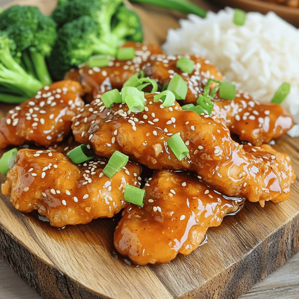 Für die perfekten Honig-Knoblauch-Hühnchen-Streifen brauchst du: - 450 g Hühnchenbrustfiletstreifen - 120 ml Honig - 60 ml Sojasauce (niedriger Natriumgehalt empfohlen) - 3 Knoblauchzehen, fein gehackt - 1 Esslöffel frischer Ingwer, gerieben - 1 Esslöffel Apfelessig - 1 Teelöffel Sesamöl - Salz und Pfeffer nach Geschmack - 30 g Maizena (Maisstärke) - 2 Esslöffel Pflanzenöl zum Braten Diese Zutaten sind einfach zu finden und machen das Gericht besonders lecker. Um dein Gericht zu verfeinern, kannst du: - Sesamsamen - Frühlingszwiebeln, fein gehackt Diese Garnituren geben dem Gericht nicht nur einen schönen Look, sondern auch zusätzlichen Geschmack. Dieses Gericht ist eine gute Quelle für Protein. Hühnchen ist mager und nährstoffreich. Honig bringt natürliche Süße und Antioxidantien. Sojasauce gibt Umami und Geschmack. Achte auf die Portionsgröße, um die Nährstoffe gut zu nutzen. Um die Hühnchenstreifen perfekt zu marinieren, nimm eine mittelgroße Schüssel. Vermenge den Honig, die Sojasauce, den gehackten Knoblauch, den geriebenen Ingwer, den Apfelessig und das Sesamöl. Rühre alles gut um, bis es gleichmäßig aussieht. Dann gib die Hühnchenstreifen in die Schüssel. Achte darauf, dass jedes Stück gut mit der Marinade bedeckt ist. Decke die Schüssel ab und stelle sie für mindestens 30 Minuten in den Kühlschrank. So ziehen die Aromen tief in das Fleisch ein. Für die Zubereitung der Pfanne erhitze das Pflanzenöl in einer großen Pfanne bei mittlerer bis hoher Hitze. Warte, bis das Öl heiß ist, bevor du die Hühnchenstreifen hinzufügst. Lege sie vorsichtig in einer einzigen Schicht in die Pfanne. Dies sorgt dafür, dass sie gleichmäßig garen. Wenn du viele Streifen hast, brate sie in mehreren Portionen. So bleibt die Hitze konstant und das Hühnchen wird schön knusprig. Um knusprige Hühnchenstreifen zu bekommen, streue die Maizena gleichmäßig über die marinierten Hühnchenstücke. Mische alles gut, damit jedes Stück bedeckt ist. Das hilft, eine tolle Textur beim Braten zu erreichen. Brate die Hühnchenstreifen etwa 4-5 Minuten auf jeder Seite. Sie sollten goldbraun sein und gut durchgegart. Nach dem Braten reduziere die Hitze und gieße die restliche Marinade in die Pfanne. Lass alles 2-3 Minuten kochen, bis die Sauce eindickt. So wird das Hühnchen schön glasiert. Die Marinade gibt deinem Hühnchen den tollen Geschmack. Mische Honig, Sojasauce, Knoblauch, Ingwer, Apfelessig und Sesamöl in einer Schüssel. Mache sicher, dass alle Zutaten gut vermischt sind. Lege die Hühnchenstreifen in die Marinade und decke die Schüssel ab. Lass das Hühnchen mindestens 30 Minuten im Kühlschrank marinieren. Je länger, desto besser wird der Geschmack. Eine Stunde ist perfekt. Um knusprige Hühnchenstreifen zu bekommen, streue Maizena über das marinierte Hühnchen. Mische gut, sodass jedes Stück gleichmäßig bedeckt ist. Diese Schicht hilft, beim Braten eine schöne, goldene Kruste zu bilden. Brate die Hühnchenstreifen in heißem Pflanzenöl. Achte darauf, die Pfanne nicht zu überfüllen. So wird die Hitze gleichmäßig verteilt und das Hühnchen wird knusprig. Serviere die Hühnchenstreifen auf einer großen Platte. Garniere sie mit Sesamsamen und Frühlingszwiebeln für den besten Look. Du kannst sie auch mit gedämpftem Brokkoli oder lockerem Reis kombinieren. Diese Beilagen passen gut zu dem süßen und herzhaften Geschmack des Hühnchens. Erlaube dir, kreativ zu sein und neue Kombinationen zu probieren. {{image_4}} Du kannst das Hühnchen durch Tofu ersetzen. Tofu nimmt die Marinade gut auf und hat eine tolle Textur. Schneide den Tofu in Streifen und mariniere ihn genau wie das Hühnchen. Du kannst auch Tempeh verwenden. Tempeh hat einen nussigen Geschmack und passt gut zu den süßen und würzigen Aromen. Für einen anderen Geschmack kannst du die Marinade ändern. Füge etwas Chilipulver hinzu, wenn du es scharf magst. Ein Spritzer Limettensaft gibt einen frischen Kick. Probier auch andere Kräuter wie Koriander oder Basilikum. Diese verleihen dem Gericht eine neue Note. Wenn du kein Hühnchen magst, benutze Rindfleisch oder Schweinefleisch. Diese Fleischsorten sind ebenfalls lecker in der Honig-Knoblauch-Sauce. Schneide das Fleisch in Streifen und marinier es wie das Hühnchen. Du kannst auch Garnelen verwenden. Diese garen schneller und haben einen tollen Geschmack. Um die Hühnchenstreifen frisch zu halten, lege sie in einen luftdichten Behälter. Stelle sicher, dass die Streifen vollständig abgekühlt sind, bevor du sie einpackst. Im Kühlschrank kannst du sie bis zu drei Tage aufbewahren. So bleibt die süße und würzige Sauce erhalten. Wenn du die Hühnchenstreifen länger aufbewahren möchtest, friere sie ein. Lege die abgekühlten Streifen in einen gefrierfesten Beutel. Drücke die Luft heraus und verschließe den Beutel gut. So bleiben sie bis zu drei Monate haltbar. Zum Auftauen lege sie einfach über Nacht in den Kühlschrank. Um die Hühnchenstreifen wieder aufzuwärmen, benutze die Pfanne. Erhitze etwas Öl und brate die Streifen bei mittlerer Hitze. Achte darauf, sie nicht zu lange zu garen, damit sie nicht trocken werden. Alternativ kannst du sie im Ofen bei 180 Grad Celsius 10-15 Minuten aufwärmen. So bleiben sie saftig und lecker. Die Marinierung dauert mindestens 30 Minuten. Ich empfehle, das Hühnchen bis zu 1 Stunde mariniert zu lassen. So zieht der Geschmack besser in das Fleisch ein. Wenn Sie mehr Zeit haben, können Sie das Hühnchen auch über Nacht im Kühlschrank marinieren. Das macht es noch zarter und aromatischer. Ja, Sie können die Marinade nach Ihrem Geschmack anpassen. Mögen Sie es schärfer? Fügen Sie etwas rote Paprika oder Chili hinzu. Für mehr Süße können Sie mehr Honig verwenden. Experimentieren Sie mit verschiedenen Sojasaucen oder fügen Sie Zitrusfrüchte für frische Aromen hinzu. Ihre Kreativität macht das Gericht einzigartig. Viele Beilagen passen wunderbar zu Honig-Knoblauch-Hühnchen. Hier sind einige Ideen: - Gedämpfter Brokkoli - Lockerer Reis - Gebratene Gemüse - Knusprige Salate - Süßkartoffelpüree Diese Beilagen ergänzen den Geschmack und sorgen für eine ausgewogene Mahlzeit. In diesem Artikel habe ich die besten Zutaten für Honig-Knoblauch-Hühnchen-Streifen erklärt. Du hast gelernt, wie du das Hühnchen marinierst und brätst. Ich habe auch Tipps für knusprige Ergebnisse und leckere Beilagen gegeben. Denke an die verschiedenen Varianten und Aufbewahrungsmöglichkeiten, die du ausprobieren kannst. Honig-Knoblauch-Hühnchen ist einfach und macht Spaß. Mit diesen Schritten wird dein Gericht ein Hit. Ich hoffe, du hast nützliche Ideen gefunden!