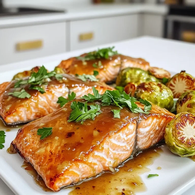 - 4 Lachsfilets - 450 g Rosenkohl, halbiert - 60 ml reiner Ahornsirup Die Hauptzutaten sind einfach und lecker. Lachsfilets bringen einen tollen Geschmack. Sie sind reich an Omega-3-Fettsäuren. Rosenkohl ist knackig und gesund. Er hat einen leicht bitteren Geschmack, der gut zu Lachs passt. Der Ahornsirup gibt dem Gericht eine süße Note. Diese Kombination ist perfekt für ein schnelles Abendessen. - 30 ml Dijon-Senf - 30 ml Olivenöl - 1 Teelöffel geräucherter Paprika Die Gewürze und Öle sind wichtig für den Geschmack. Dijon-Senf bringt eine scharfe Note. Er macht die Glasur spannend. Olivenöl sorgt für eine schöne Textur. Geräucherter Paprika gibt dem Gericht einen rauchigen Geschmack. Diese Zutaten machen den Lachs und den Rosenkohl zart und aromatisch. - 3 Knoblauchzehen, fein gehackt - 1 Esslöffel frische Petersilie, gehackt (zum Garnieren) - Salz und Pfeffer nach Geschmack Knoblauch bringt einen tollen Duft und Geschmack. Er passt gut zu Fisch und Gemüse. Petersilie ist eine schöne Garnitur. Sie bringt Farbe auf den Teller. Salz und Pfeffer sind einfach, aber wichtig. Sie heben die Aromen der anderen Zutaten hervor. Diese zusätzlichen Zutaten machen das Gericht noch besser. Heize deinen Ofen auf 200°C vor. Das hilft dem Lachs und Rosenkohl, gleichmäßig zu garen. Lege ein Backblech mit Backpapier aus. So bleibt das Blech sauber und das Essen klebt nicht fest. Nimm eine kleine Schüssel und vermenge die Zutaten. Mische 60 ml Ahornsirup, 30 ml Dijon-Senf, 30 ml Olivenöl, 3 fein gehackte Knoblauchzehen, 1 Teelöffel geräucherten Paprika, Salz und Pfeffer. Rühre alles gut um. Achte darauf, dass die Glasur eine gleichmäßige Konsistenz hat. Lege die halbierten Rosenkohl auf eine Seite des Backblechs. Beträufle sie leicht mit Olivenöl. Würze sie mit Salz und Pfeffer. Mische alles gut, damit die Rosenkohl gleichmäßig gewürzt sind. Platziere die Lachsfilets auf der anderen Seite. Bestreiche sie großzügig mit der Glasur. Bewahre einen Teil für später auf. Backe die Speisen im vorgeheizten Ofen für 15 Minuten. Nach dieser Zeit nimm das Blech heraus. Pinsle die Lachsfilets mit der restlichen Glasur. Gebe das Blech für 5-7 Minuten zurück in den Ofen. Der Lachs sollte leicht zerteilbar sein und die Rosenkohl goldbraun. Lass das Blech nach dem Backen ein paar Minuten ruhen. Um den Lachs perfekt zu garen, backen Sie ihn für 15 Minuten bei 200°C. Nach dieser Zeit, nehmen Sie ihn heraus und pinseln Sie die Glasur erneut auf. Geben Sie ihn zurück in den Ofen für 5 bis 7 Minuten. So wird der Lachs zart und saftig. Überkochen Sie den Lachs nicht, sonst wird er trocken. Ein guter Test: Der Lachs sollte leicht mit einer Gabel auseinanderfallen. Um die Reinigung zu erleichtern, verwenden Sie Backpapier. So bleiben die Reste am Blech haften. Nach dem Backen lassen sich die Rückstände leicht abwischen. Wenn Sie keine Zeit für eine gründliche Reinigung haben, weichen Sie das Blech einfach mit Wasser ein. Das macht die Arbeit viel einfacher. Für andere Geschmäcker können Sie die Glasur anpassen. Fügen Sie Honig hinzu, um die Süße zu erhöhen. Wenn Sie es schärfer mögen, geben Sie etwas Chilipulver oder frischen Ingwer hinzu. Experimentieren Sie mit verschiedenen Senfsorten. Dijon-Senf gibt einen tollen Geschmack, aber auch scharfer Senf kann gut sein. So bleibt Ihr Rezept spannend und neu. {{image_4}} Für dieses Gericht sind Rosenkohl perfekt, aber viele andere Gemüse passen gut. Zum Beispiel können Sie Karotten, Zucchini oder Süßkartoffeln verwenden. Diese Gemüsesorten bringen Farbe und Geschmack ins Spiel. Wenn Sie saisonale Anpassungen suchen, probieren Sie Spargel im Frühling oder Kürbis im Herbst. Diese Optionen sind in der Saison frisch und lecker. Wenn Sie keinen Lachs mögen, gibt es viele Alternativen. Hähnchenbrust ist eine gute Option. Sie können die gleiche Glasur verwenden, um Geschmack hinzuzufügen. Für eine vegetarische Wahl, nutzen Sie Tofu oder Kichererbsen. Diese Optionen sind gesund und sättigend. Die Glasur ist der Schlüssel zu diesem Rezept. Sie können Honig statt Ahornsirup verwenden, wenn Sie es süßer mögen. Auch Gewürze machen einen Unterschied. Fügen Sie etwas Chili oder Ingwer für einen scharfen Kick hinzu. Diese Varianten bieten neue Geschmackserlebnisse. Nach dem Kochen kann der Lachs und der Rosenkohl in einem luftdichten Behälter aufbewahrt werden. Lagern Sie das Gericht im Kühlschrank. Es bleibt dort bis zu drei Tage frisch. Achten Sie darauf, dass der Behälter gut verschlossen ist. Wenn Sie das Gericht wieder aufwärmen, nutzen Sie den Ofen oder die Mikrowelle. Für den Ofen heizen Sie ihn auf 160°C vor. Legen Sie das Essen auf ein Backblech und decken Sie es mit Aluminiumfolie ab. So bleibt der Lachs saftig. In der Mikrowelle erwärmen Sie es in kleinen Abständen. Überprüfen Sie die Temperatur, um ein Überkochen zu vermeiden. Wenn Sie mehr Lachs und Rosenkohl gemacht haben, können Sie das Gericht einfrieren. Wickeln Sie die Portionen gut in Frischhaltefolie ein und legen Sie sie in einen Gefrierbeutel. So bleibt der Geschmack länger erhalten. Der gefrorene Lachs hält bis zu drei Monate. Um das Gericht aufzutauen, legen Sie es über Nacht in den Kühlschrank. Alternativ können Sie die Portionen in der Mikrowelle auftauen. Achten Sie darauf, dass der Lachs gleichmäßig auftaut, um die Qualität zu bewahren. Der Lachs muss insgesamt etwa 20 bis 22 Minuten im Ofen backen. Zuerst backen Sie ihn für 15 Minuten. Dann fügen Sie die restliche Glasur hinzu und backen ihn für weitere 5 bis 7 Minuten. Der Lachs sollte leicht auseinanderfallen, wenn er fertig ist. Ja, Sie können dieses Rezept im Voraus zubereiten. Bereiten Sie die Glasur und das Gemüse einen Tag vorher vor. Lagern Sie alles im Kühlschrank. Am Tag der Zubereitung können Sie alles schnell zusammenstellen und backen. Das spart Zeit und sorgt für einen einfachen Abend. Zu diesem Gericht passen viele leckere Beilagen. Hier sind einige Vorschläge: - Quinoa oder Reis für eine sättigende Basis - Ein frischer grüner Salat für extra Frische - Ofenkartoffeln als herzhafte Ergänzung - Gedünstetes Gemüse für mehr Farbe und Nährstoffe Diese Beilagen ergänzen den Ahornsirup-Lachs und die Rosenkohl perfekt. Die Zubereitung von Lachs mit Rosenkohl und Ahornsirup ist einfach und lecker. Mit den richtigen Zutaten wie Dijon-Senf und geräuchertem Paprika bringen Sie Geschmack auf den Teller. Durch die Schritt-für-Schritt-Anleitung gelingt Ihnen das Gericht garantiert. Nutzen Sie Tipps zur perfekten Backzeit und Variationen, um es nach Ihrem Geschmack anzupassen. Denken Sie daran, die Reste richtig zu lagern, damit nichts verschwendet wird. Genießen Sie die Freiheit, mit diesem Rezept zu experimentieren und Ihre eigenen Varianten zu schaffen. Viel Spaß beim Kochen!
