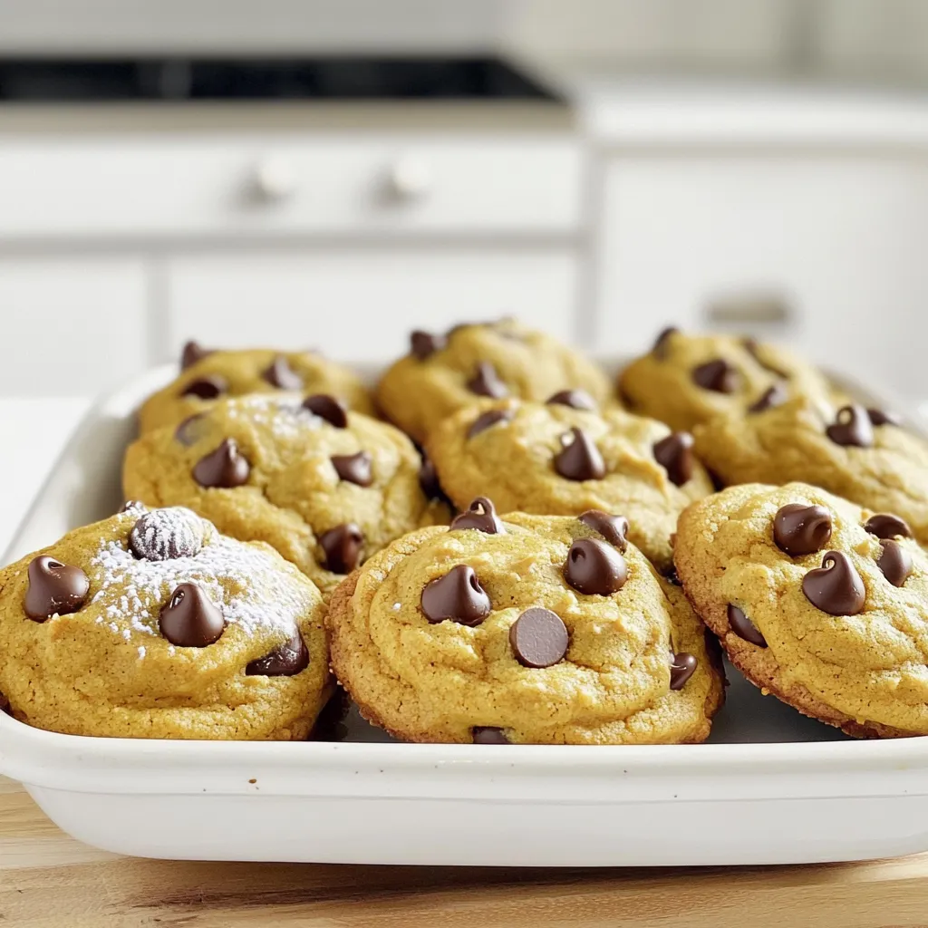- 240 g ungesalzene Butter - 220 g brauner Zucker, fest gepackt - 100 g Kristallzucker - 240 g Kürbispüree Die Hauptzutaten für die Kürbis Schokoladenstückchen Kekse sind einfach. Ungesalzene Butter sorgt für den perfekten Schmelz. Brauner Zucker und Kristallzucker geben den Keksen die richtige Süße. Das Kürbispüree bringt nicht nur Geschmack, sondern auch Feuchtigkeit in den Teig. Diese Zutaten sind die Basis für unseren köstlichen Keks. - 2 große Eier - 2 Teelöffel Vanilleextrakt - 310 g Weizenmehl (Type 550) - 1 Teelöffel Natron - 1 Teelöffel Backpulver - 1 Teelöffel gemahlener Zimt - 1/2 Teelöffel gemahlener Ingwer - 1/4 Teelöffel Muskatnuss - 1/2 Teelöffel Salz - 175 g Schokoladenstückchen - 80 g gehackte Pekannüsse (optional) Die zusätzlichen Zutaten sind wichtig für den Geschmack und die Textur. Die Eier helfen, dass die Kekse gut zusammenhalten. Vanilleextrakt fügt eine schöne Tiefe hinzu. Weizenmehl sorgt für die Struktur, während Natron und Backpulver die Kekse auflockern. Die Gewürze wie Zimt, Ingwer und Muskatnuss machen die Kekse besonders aromatisch. Schokoladenstückchen bringen eine süße Überraschung. Die Pekannüsse sind optional, aber sie geben einen tollen Crunch. Heize deinen Ofen auf 175°C vor. Das ist wichtig, damit die Kekse gleichmäßig backen. Lege ein Backblech mit Backpapier aus. Das Backpapier hilft, die Kekse nicht festzukleben und erleichtert die Reinigung. In einer großen Schüssel nimm die weiche Butter. Füge den braunen Zucker und den Kristallzucker hinzu. Rühre die Mischung kräftig, bis sie hell und fluffig wird. Dieser Schritt sorgt für die perfekte Konsistenz und einen tollen Geschmack. Jetzt kommt der Kürbis ins Spiel. Gib das Kürbispüree und die Eier in die Schüssel. Füge den Vanilleextrakt hinzu und vermische alles gut. Die Mischung sollte glatt sein. In einer anderen Schüssel mische das Mehl, Natron, Backpulver, Zimt, Ingwer, Muskatnuss und Salz. Dies sind die trockenen Zutaten, die du später unter die feuchte Mischung hebst. Füge die trockenen Zutaten nach und nach zur Kürbismischung hinzu. Rühre nur so lange, bis alles gut verbunden ist. Achte darauf, nicht zu übermixen, denn das macht die Kekse zäh. Zum Schluss kommen die Schokoladenstückchen dazu. Wenn du Pekannüsse magst, kannst du sie auch jetzt hinzufügen. Hebe alles vorsichtig unter, damit die Schokolade gleichmäßig verteilt ist. Um die perfekte Konsistenz bei deinem Teig zu erreichen, ist es wichtig, das Übermischen zu vermeiden. Wenn du die trockenen Zutaten zu der feuchten Mischung gibst, rühre nur so lange, bis alles gerade verbunden ist. Ein zu langes Mischen führt zu zähen Keksen. Achte darauf, dass der Teig leicht klebrig, aber nicht zu flüssig ist. Das ist der Schlüssel zu weichen, chewy Keksen. Die richtige Backzeit ist entscheidend. Backe die Kekse bei 175 °C für 10 bis 12 Minuten. Achte darauf, dass die Ränder goldbraun sind, aber die Mitte noch weich bleibt. So bleiben die Kekse nach dem Abkühlen schön saftig. Um die Keksfarbe zu kontrollieren, schaue durch die Ofentür. Öffne sie nicht zu oft, um die Temperatur zu halten. Die Präsentation macht einen großen Unterschied. Staple die Kekse auf einem rustikalen Teller und bestäube sie leicht mit Puderzucker. Das sieht nicht nur gut aus, sondern macht auch Lust auf mehr! Du kannst auch eine Portion Vanilleeis danebenlegen oder die Kekse mit einer warmen Tasse Chai servieren. Diese Kombination bringt die Aromen noch besser zur Geltung. {{image_4}} Du kannst die Kekse ganz leicht aufpeppen. Probiere, andere Nüsse wie Walnüsse oder Mandeln hinzuzufügen. Das gibt den Keksen einen tollen Crunch. Wenn du es lieber süßer magst, nutze weiße Schokolade oder sogar Erdnussbutterstückchen. Diese Optionen bringen neue Geschmäcker in dein Rezept. Wenn du kein Kürbispüree hast, kannst du Apfelmus oder reife Bananen nutzen. Beide geben Feuchtigkeit und eine schöne Süße. Diese Alternativen sind auch eine gute Wahl, wenn du einfach etwas Neues ausprobieren möchtest. Möchtest du glutenfreie Kekse? Das ist kein Problem! Du kannst einfach glutenfreies Mehl anstelle von Weizenmehl verwenden. Achte darauf, eine Mischung aus verschiedenen glutenfreien Mehlen zu nutzen. Das sorgt für die beste Textur. Ein weiterer Tipp: Füge etwas mehr Flüssigkeit hinzu. Glutenfreies Mehl kann trockener wirken. Ein Esslöffel mehr Kürbispüree oder ein wenig Milch hilft, die richtige Konsistenz zu erreichen. So bleibt dein Keks weich und lecker! Um die frisch gebackenen Kürbis Schokoladenstückchen Kekse richtig zu lagern, sollten Sie sie in einem luftdichten Behälter aufbewahren. So bleiben sie weich und lecker. Der beste Ort dafür ist ein kühler, trockener Platz. Wenn Sie die Kekse richtig lagern, bleiben sie etwa eine Woche frisch. Wenn Sie die Kekse länger aufbewahren möchten, können Sie sie einfrieren. Lassen Sie die Kekse zuerst vollständig abkühlen. Dann legen Sie sie auf ein Backblech und frieren sie für etwa zwei Stunden ein. So kleben sie nicht zusammen. Nach dem Einfrieren können Sie die Kekse in einen luftdichten Behälter oder einen Gefrierbeutel geben. Diese Kekse halten sich im Gefrierfach bis zu drei Monate. Zum Auftauen nehmen Sie die Kekse einfach aus dem Gefrierfach. Lassen Sie sie bei Raumtemperatur etwa eine Stunde stehen. Wenn Sie es eilig haben, können Sie sie auch kurz in die Mikrowelle geben. So genießen Sie die Kekse warm und frisch. Um trockene Kekse zu vermeiden, achte auf diese Tipps: - Verwende weiche Butter. Kalte Butter macht es schwer, die richtige Textur zu erreichen. - Mische die Zutaten nur so lange, bis alles gerade verbunden ist. Übermixen führt zu trockenen Keksen. - Achte darauf, die Kekse nicht zu lange zu backen. Sie sollten in der Mitte leicht weich sein. - Lagere die Kekse in einem luftdichten Behälter. Das hält sie frisch und feucht. Ja, du kannst die Schokoladenstückchen weglassen. Das verändert den Geschmack der Kekse. Sie werden weniger süß und schokoladig. - Du könntest Nüsse oder Trockenfrüchte hinzufügen. Sie geben den Keksen einen neuen Geschmack. - Eine andere Option ist, weiße Schokolade oder Butterscotch-Stückchen zu verwenden. Diese bringen eine andere Süße. Ja! Diese Kekse sind perfekt für Feste und Feiern. Sie sind einfach zu machen und sehr lecker. - Du kannst sie in einer schönen Box verschenken. - Bei Feiertagen wie Halloween oder Thanksgiving passen sie perfekt auf den Tisch. - Stapel die Kekse schön und bestäube sie mit Puderzucker für einen festlichen Look. In diesem Blogbeitrag haben wir die wichtigsten Zutaten für köstliche Kekse besprochen. Wir haben uns auf die Hauptzutaten wie Butter, Zucker und Kürbispüree konzentriert. Die Schritt-für-Schritt-Anleitung hilft dir, perfekte Kekse zu backen. Tipps und Tricks zeigen dir, wie du die Konsistenz und die Backzeit optimierst. Außerdem haben wir Variationen und Aufbewahrungshinweise behandelt. Experimentiere mit verschiedenen Geschmäckern und genieße deine Kekse frisch und lecker. Viel Spaß beim Backen!