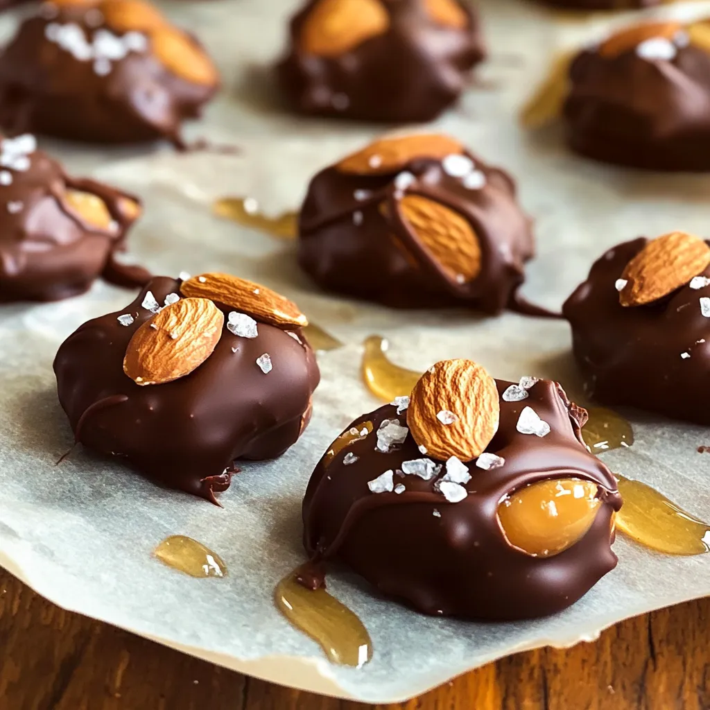 - 1 Tasse Zartbitter-Schokoladenstückchen - 1 Tasse rohe Mandeln - 1/2 Tasse Mandelbutter Die Hauptzutaten sind einfach und lecker. Zartbitter-Schokoladenstückchen geben eine tiefe Süße. Rohe Mandeln sorgen für einen knackigen Biss. Mandelbutter bringt eine cremige Textur in die Mischung. - 1/4 Tasse Honig oder Ahornsirup - 1/4 Teelöffel Meersalz - 1/2 Teelöffel Vanilleextrakt Für die Süße nutzen Sie Honig oder Ahornsirup. Diese sorgen für einen natürlichen Geschmack. Meersalz hebt die Aromen hervor und gibt einen tollen Kontrast. Vanilleextrakt bringt eine weitere Geschmacksdimension. - Flaky Meersalz zur Garnierung - Kakaopulver zur Garnierung Die optionalen Zutaten sind für das Extra an Genuss. Flaky Meersalz bietet eine salzige Note. Kakaopulver gibt einen schokoladigen Touch. Diese Garnierungen machen Ihre Klumpen besonders schön und lecker. Um die Schokolade und die Mandelbutter zu schmelzen, benutze ich oft die Mikrowelle. In einer mikrowellengeeigneten Schüssel mische ich die Zartbitter-Schokoladenstückchen mit der Mandelbutter. Ich erhitze die Mischung in Intervallen von 30 Sekunden. Nach jedem Intervall rühre ich gut um. So wird die Mischung schön glatt. Alternativ kannst du auch ein Wasserbad nutzen. Stelle eine Schüssel über einen Topf mit kochendem Wasser. Achte darauf, dass kein Wasser in die Schokolade gelangt. Dies hilft, die Schokolade gleichmäßig zu schmelzen, ohne sie zu verbrennen. Sobald die Mischung glatt ist, füge ich den Honig oder den Ahornsirup hinzu. Der Honig macht die Klumpen süß und lecker. Dann gebe ich das Meersalz und den Vanilleextrakt hinzu. Ich rühre alles gut um, bis die Zutaten gleichmäßig verteilt sind. Um die Mandeln hinzuzufügen, gebe ich sie in die Schokoladenmischung. Ich rühre vorsichtig, damit jede Mandel gut mit Schokolade überzogen ist. Die Mischung sollte dick, aber gut vermischt sein. Jetzt forme ich die Klumpen. Dazu benutze ich einen Esslöffel oder einen kleinen Keksausstecher. Ich setze kleine Portionen auf ein Backblech, das mit Backpapier ausgelegt ist. Es ist wichtig, genug Abstand zwischen den Klumpen zu lassen, etwa 5 cm. So können sie beim Kühlen nicht zusammenkleben. Ich streue optional etwas flüssiges Meersalz oder Kakaopulver auf jeden Klumpen. Das gibt den Klumpen einen besonderen Geschmack. Danach stelle ich das Backblech in den Kühlschrank. Nach 30 bis 60 Minuten sind die Klumpen fest und bereit zum Genießen. Du kannst die Mandeln durch andere Nüsse ersetzen. Cashewkerne oder Walnüsse passen gut. Diese Nüsse geben den Klumpen einen neuen Geschmack. Wenn du eine andere Schokolade verwenden möchtest, probiere Vollmilch- oder weiße Schokolade aus. Jede Sorte hat ihren eigenen Reiz. Die richtige Schmelztemperatur ist wichtig. Erhitze die Schokolade in der Mikrowelle in kurzen Intervallen. Rühre die Mischung oft um, damit sie nicht anbrennt. Wenn du Klumpen vermeiden willst, achte darauf, dass die Mandeln gleichmäßig in der Schokolade sind. Mische alles gut, bis jede Mandel gut bedeckt ist. Für eine schöne Präsentation lege die Klumpen auf eine dekorative Platte. Du kannst sie mit zusätzlichen Mandeln garnieren. Das sieht ansprechend aus und macht die Klumpen noch leckerer. Serviere sie als Snack bei Partys oder einfach zum Kaffee. {{image_4}} Eine tolle Möglichkeit, den Klumpen noch besser zu machen, ist das Hinzufügen von Trockenfrüchten oder Kokosraspeln. Trockenfrüchte wie Cranberries oder Aprikosen geben einen süßen Geschmack. Sie bringen auch eine schöne Textur. Kokosraspeln verleihen einen tropischen Flair. Wenn Sie Erdnussbutter anstelle von Mandelbutter verwenden, erhalten Sie einen neuen, nussigen Geschmack. Dies gibt den Klumpen eine ganz andere Note. Für eine vegane Version nutzen Sie pflanzliche Süßungsmittel. Agavendicksaft ist eine gute Wahl. Es hat einen milden Geschmack und löst sich gut in der Schokolade. Außerdem können Sie vegane Schokolade verwenden. Diese besteht oft aus Kakaomasse und Kokosöl. So bleibt das Rezept komplett pflanzlich und dennoch lecker. Wenn jemand Allergien hat, können Sie nussfreie Alternativen verwenden. Sonnenblumenkerne sind eine tolle Option. Sie bringen einen ähnlichen Crunch wie Mandeln. Für glutenfreie Zutaten verwenden Sie einfach zertifizierte glutenfreie Produkte. So können auch Menschen mit Glutenunverträglichkeit diese süße Leckerei genießen. Um die Klumpen frisch zu halten, wähle einen luftdichten Behälter. So bleibt die Textur gut. Die Klumpen halten sich im Kühlschrank etwa zwei Wochen. Achte darauf, dass sie nicht mit anderen stark riechenden Lebensmitteln in Berührung kommen. Wenn du die Klumpen länger aufbewahren möchtest, kannst du sie einfrieren. Lege die Klumpen auf ein Backblech und friere sie für eine Stunde ein. Sobald sie fest sind, packe sie in einen gefrierfesten Beutel. So bleiben sie bis zu drei Monate frisch. Zum Auftauen lege die Klumpen einfach in den Kühlschrank für einige Stunden. So behalten sie ihre Form und Konsistenz. Wenn du die Klumpen bei unterschiedlichen Temperaturen lagerst, kann Schwitzwasser entstehen. Lagere die Klumpen immer in einem kühlen, trockenen Raum. Achte darauf, dass der Behälter gut verschlossen ist, um Feuchtigkeit zu vermeiden. So bleibt der Geschmack und die Textur optimal. No-Bake Schokoladen-Mandel-Klumpen sind im Kühlschrank gut für etwa eine Woche. Sie bleiben frisch, wenn du sie in einem luftdichten Behälter aufbewahrst. Achte darauf, dass der Behälter gut verschlossen ist, um Feuchtigkeit zu vermeiden. Wenn du sie länger aufbewahren willst, kannst du die Klumpen auch einfrieren. Sie halten im Gefrierfach bis zu drei Monate. Um sie zu genießen, lass sie einfach im Kühlschrank auftauen. Ja, du kannst andere Nüsse verwenden! Walnüsse, Pistazien oder Cashews passen auch gut. Variationen bringen neue Geschmäcker. Achte darauf, die Nüsse grob zu hacken, damit sie gut mit der Schokolade vermischt werden. Experimentiere mit deinen Lieblingsnüssen. So machst du die Klumpen einzigartig und nach deinem Geschmack. Ja, dieses Rezept ist glutenfrei. Die Zutaten enthalten kein Gluten. Achte jedoch auf die Schokolade und den Honig. Überprüfe die Etiketten auf mögliche Spuren von Gluten. Wenn du allergisch gegen Nüsse bist, wähle sicherere Alternativen. Das Rezept lässt sich leicht anpassen, um allergikerfreundlich zu sein. Diese Anleitung zeigt, wie du köstliche No-Bake Schokoladen-Mandel-Klumpen zubereitest. Du hast alles über die Zutaten, die Zubereitung und tolle Variationen gelernt. Denke daran, Variationen wie verschiedene Nüsse oder pflanzliche Optionen auszuprobieren. Achte auf die richtige Lagerung, damit sie frisch bleiben. Mit diesen Tipps kannst du deine Klumpen perfekt zubereiten und präsentieren. Viel Spaß beim Nachmachen und Genießen!