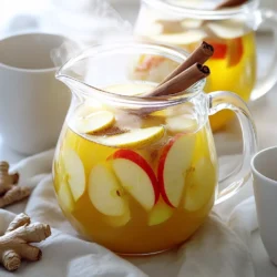 Für diesen warmen Apfel-Zimt-Toddy brauchst du einige einfache, aber leckere Zutaten. Hier sind die Hauptzutaten: - 4 Tassen Apfelwein - 1/4 Tasse reiner Ahornsirup - 1 Esslöffel frischer Ingwer, gerieben - 1 Teelöffel Zimt - 1 Teelöffel Muskatnuss - 2 ganze Nelken - 1 Zitrone, ausgepresst - Apfelscheiben und Zimtstangen zum Garnieren Diese Zutaten sorgen für einen warmen, herzlichen Geschmack. Der Apfelwein ist die Basis und bringt die Süße. Ahornsirup fügt eine besondere Note hinzu. Gewürze sind das Herzstück dieses Rezepts. Zimt bringt Wärme und ein Gefühl von Gemütlichkeit. Muskatnuss sorgt für einen nussigen Geschmack. Ingwer fügt einen leichten Kick hinzu. Nelken geben eine tiefe, würzige Dimension. Jedes Gewürz hat seine eigene Rolle. Sie arbeiten zusammen, um ein harmonisches Geschmackserlebnis zu schaffen. Die Kombination macht den Toddy einzigartig und einladend. Wenn du keinen Apfelwein magst, gibt es Alternativen. Du kannst Traubensaft oder Birnensaft verwenden. Diese Säfte bringen auch Süße mit, aber jeder hat seinen eigenen Geschmack. Ein weiterer Vorschlag ist, ungesüßten Apfeltee zu verwenden. Das gibt dir einen ähnlichen Grundgeschmack, ohne Alkohol. So bleibt der Warm Maple Spiced Apple Toddy auch ohne Apfelwein lecker und warm. Um den Warm Maple Spiced Apple Toddy zuzubereiten, folge diesen Schritten: 1. Nimm einen mittelgroßen Kochtopf und füge 4 Tassen Apfelwein hinzu. 2. Gib 1/4 Tasse reinen Ahornsirup in den Topf. 3. Füge 1 Esslöffel frisch geriebenen Ingwer hinzu. 4. Streue 1 Teelöffel Zimt und 1 Teelöffel Muskatnuss hinein. 5. Lege 2 ganze Nelken in die Mischung. 6. Drücke den Saft einer Zitrone in den Topf. Erhitze die Mischung bei mittlerer Hitze. Rühre gelegentlich um. Sobald sie köchelt, reduziere die Hitze. Lass die Mischung für 15 bis 20 Minuten ziehen. Das hilft, die Aromen zu entfalten. Die Aromen sind wichtig für den Geschmack. Das langsame Erhitzen hilft, die Gewürze gut zu vermischen. Die Mischung muss köcheln, damit sich die Geschmäcker entfalten. Wenn du die Mischung durch ein feines Sieb in einen hitzebeständigen Krug gießt, entfernst du die Gewürze. So bleibt der Drink schön klar und lecker. Der Zitronensaft fügt Frische hinzu. Du kannst mehr Ahornsirup hinzufügen, um die Süße nach deinem Geschmack anzupassen. Filtern ist einfach mit einem feinen Sieb. Achte darauf, dass du alle Gewürze entfernst. So bleibt der Drink angenehm zu trinken. Für die Präsentation kannst du den Toddy warm in Tassen servieren. Garniere jede Tasse mit Apfelscheiben und einer Zimtstange. Das sieht nicht nur gut aus, sondern bringt auch zusätzlichen Geschmack. Um die perfekte Süße für deinen Warm Maple Spiced Apple Toddy zu finden, probiere diese Tipps: - Beginne mit 1/4 Tasse Ahornsirup. - Schmecke die Mischung nach dem Erhitzen ab. - Füge mehr Ahornsirup hinzu, wenn du es süßer magst. - Denke daran, dass die Süße auch vom Apfelwein abhängt. Für besondere Anlässe kannst du den Toddy anpassen: - Füge einen Schuss Rum oder Whisky hinzu für einen warmen Kick. - Mische die Gewürze, um neue Aromen zu entdecken. - Verwende Birnenwein anstelle von Apfelwein für einen frischen Twist. - Für einen festlichen Touch kannst du auch getrocknete Cranberries hinzufügen. Die Garnierung macht viel aus. Hier sind meine Vorschläge: - Verwende frische Apfelscheiben, um das Getränk zu verfeinern. - Eine Zimtstange sieht nicht nur gut aus, sie verstärkt auch den Geschmack. - Du kannst auch eine Zitronenscheibe für einen zusätzlichen Frischekick verwenden. - Für einen besonderen Look füge ein paar ganze Nelken als Dekoration hinzu. Diese Tipps helfen dir, deinen Warm Maple Spiced Apple Toddy zu einem echten Hit zu machen! {{image_4}} Wenn du einen alkoholfreien Warm Maple Spiced Apple Toddy machen möchtest, ist das einfach. Ersetze den Apfelwein durch Apfelsaft. Der Saft gibt dir die süße und fruchtige Basis. Füge die gleichen Gewürze hinzu, um den vollen Geschmack zu erhalten. Du kannst auch sprudelndes Wasser für einen erfrischenden Twist verwenden. So kannst du alle Aromen genießen, ohne Alkohol. Magst du es süßer? Dann füge mehr Ahornsirup hinzu. Für etwas mehr Schärfe kannst du roten Pfeffer oder Chili verwenden. Wenn du Zitrusfrüchte magst, probiere Limette oder Orange statt Zitrone. Diese Anpassungen machen das Getränk spannender und persönlicher. Experimentiere mit verschiedenen Kombinationen, um deinen perfekten Geschmack zu finden. Im Herbst kannst du Kürbisgewürz hinzufügen, um eine herbstliche Note zu bekommen. Im Winter passen auch Gewürze wie Sternanis gut dazu. Im Frühling, füge frische Minze hinzu, um einen frischen Geschmack zu erzeugen. Im Sommer kann man es auch kalt servieren, um ein erfrischendes Getränk zu genießen. Diese saisonalen Variationen bringen Abwechslung und Freude in dein Getränk. Wenn du Reste von deinem Warm Maple Spiced Apple Toddy hast, lagere sie in einem sauberen Behälter. Achte darauf, dass der Behälter gut verschlossen ist. Das hilft, den Geschmack zu bewahren. Stelle den Behälter in den Kühlschrank. So bleiben die Aromen frisch. Du kannst die Reste bis zu drei Tage im Kühlschrank aufbewahren. Um den Apfel-Toddy wieder zu erwärmen, gieße die gewünschte Menge in einen Topf. Erhitze den Toddy bei niedriger Hitze. Rühre gelegentlich um, damit nichts anbrennt. Du kannst auch die Mikrowelle benutzen, wenn es schnell gehen muss. Erwärme ihn in einem mikrowellengeeigneten Behälter. Mach das in kurzen Intervallen von 30 Sekunden. So kannst du die Temperatur gut kontrollieren. Der Warm Maple Spiced Apple Toddy hält sich im Kühlschrank bis zu drei Tage. Nach dieser Zeit kann der Geschmack nachlassen. Achte auf Geruch und Aussehen. Wenn etwas seltsam aussieht oder riecht, schmeiß es weg. Es ist immer besser, auf Nummer sicher zu gehen. So kannst du sicherstellen, dass dein Getränk frisch und lecker bleibt. Du kannst Honig oder Agavendicksaft verwenden. Beide sind süß und passen gut. Honig gibt einen blumigen Geschmack. Agavendicksaft ist milder und sehr süß. Du kannst auch braunen Zucker verwenden. Achte darauf, die Menge anzupassen, um die Süße zu kontrollieren. Ja, dieser Drink ist alkoholfrei. Er nutzt Apfelwein, der nicht alkoholisch ist. Du kannst auch ungesüßten Apfelsaft verwenden, wenn du es noch milder magst. Das macht den Drink perfekt für alle. Es ist ein warmer Genuss für die ganze Familie. Ja, du kannst die Gewürze nach deinem Geschmack ändern. Zum Beispiel, füge mehr Zimt für einen stärkeren Geschmack hinzu. Du kannst auch Ingwer weglassen, wenn du es lieber milder magst. Muskatnuss kann durch Kardamom ersetzt werden. Sei kreativ und finde deinen perfekten Mix! Dieser Blogbeitrag hat dir gezeigt, wie du einen Warm Maple Spiced Apple Toddy zubereitest. Wir haben die Hauptzutaten, die wichtigen Schritte und die besten Tipps geteilt. So kannst du das Getränk anpassen und genießen. Zögere nicht, mit Aromen und Zutaten zu experimentieren. Die Möglichkeiten sind endlos! Mit den richtigen Ideen wird dein Toddy zum Hit in kalten Nächten. Probier aus, lagere die Reste gut und entdecke deine Lieblingsvariationen. Viel Spaß beim Zubereiten und Genießen!