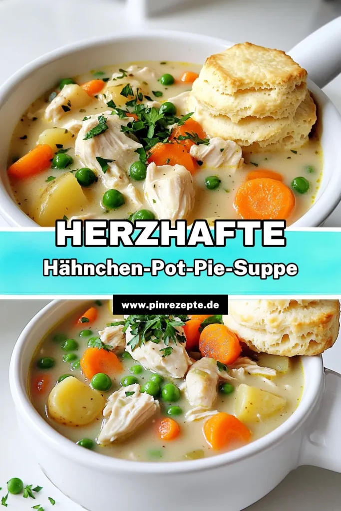 Bereit für ein herzhaftes Gericht an kalten Tagen? Unsere gemütliche Hähnchen-Pot-Pie-Suppe ist die perfekte Kombination aus Geschmack und Komfort! Mit zartem Hähnchen, frischem Gemüse und einer cremigen Grundlage wird dieser Klassiker im Slow Cooker zum neuen Favoriten. Klick jetzt durch und entdecke dieses einfache Rezept für ein gemütliches Abendessen! #HähnchenSuppe #GemütlichKochen #SlowCookerRezepte #LeckereRezepte