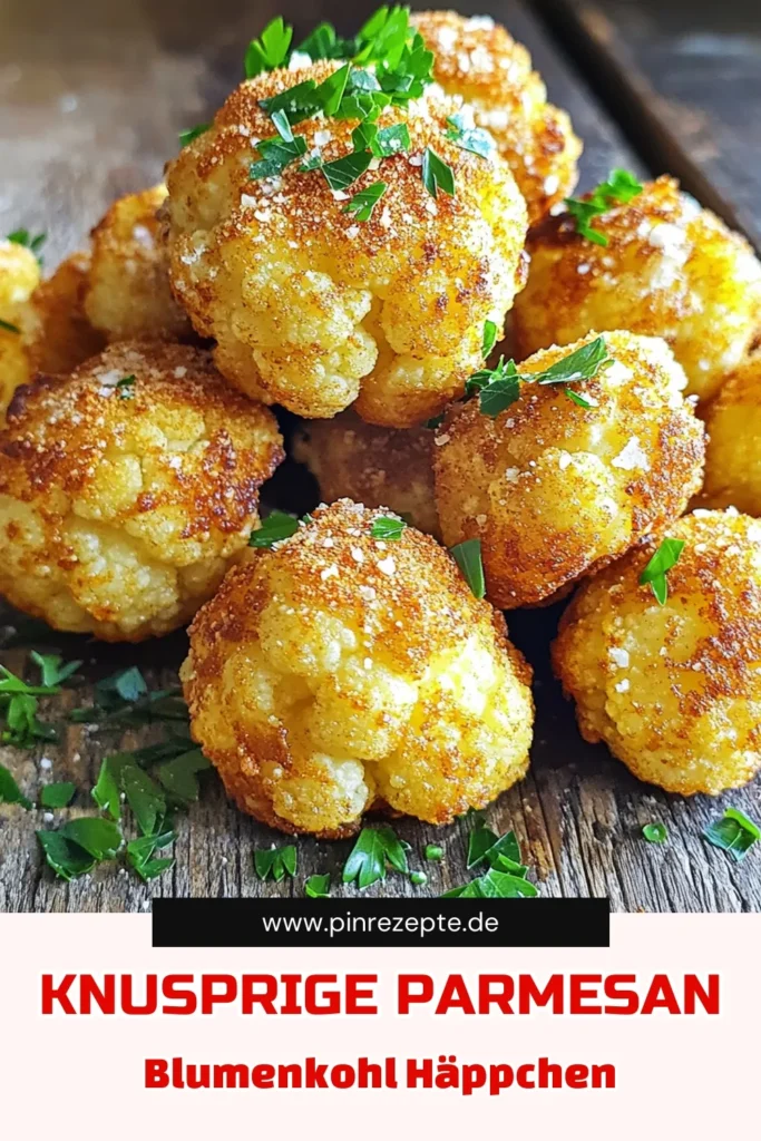 Entdecke die köstlichen und knusprigen Air Fryer Parmesan Blumenkohlbissen, die perfekt als Snack oder Beilage sind! Mit frischem Parmesan und aromatischen Gewürzen werden diese Blumenkohlröschen zur gesunden Gaumenfreude. In nur 25 Minuten zauberst du ein unkompliziertes Rezept, das nicht nur lecker, sondern auch einfach zuzubereiten ist. Klicke hier, um das komplette Rezept zu entdecken und deine Küche zum Duften zu bringen!