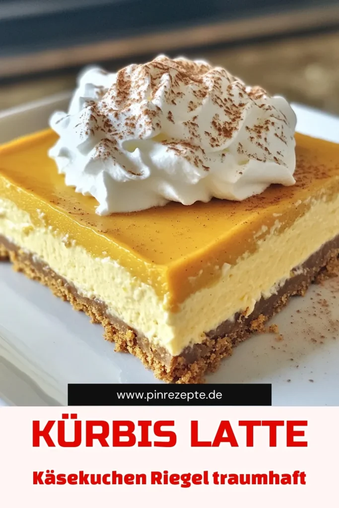 Entdecken Sie das perfekte Rezept für Kürbis-Gewürz-Latte-Käsekuchen-Riegel, das jeden Herbst verzaubert! Mit cremigem Frischkäse und aromatischem Kürbispüree, kombiniert mit einer knusprigen Graham-Cracker-Kruste, wird dieser Genuss zum Highlight jeder Kaffeepause. Klicken Sie jetzt, um die Schritt-für-Schritt-Anleitung zu erfahren und Ihre Gäste zu beeindrucken! #Käsekuchen #Kürbisrezepte #Herbstgenuss #Süßspeisen