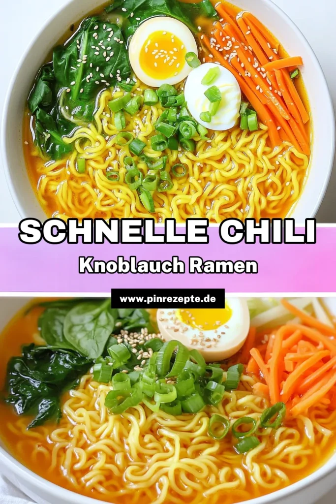 Entdecken Sie das Rezept für Minute Spicy Chili Garlic Ramen, eine köstliche und schnelle Mahlzeit, die in nur 15 Minuten zubereitet werden kann! Mit würzigen Aromen, frischem Gemüse und einem optionalen weich gekochten Ei ist dieses Gericht perfekt für eine schnelle Auszeit oder einen gemütlichen Abend. Klicken Sie jetzt, um das vollständige Rezept zu sehen und Ihren Gaumen zu verwöhnen! #Ramen #SchnelleRezepte #Chili #Essenliebhaber