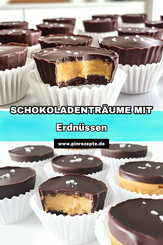 Entdecke diese einfachen und leckeren Schokoladen-Erdnussbutter-Tassen! Mit nur wenigen Zutaten wie Erdnussbutter, Honig und Zartbitterschokolade zauberst du köstliche No-Bake-Leckereien, die perfekt für jeden Anlass sind. In nur 45 Minuten kannst du 12 Portionen kreieren, die deine Geschmacksknospen verwöhnen werden. Klicke jetzt, um das vollständige Rezept zu sehen und dir diese süße Versuchung nicht entgehen zu lassen! #SchokoladenErdnussbutterTassen #NoBakeDesserts #ErdnussbutterRezept #SüßeLeckereien