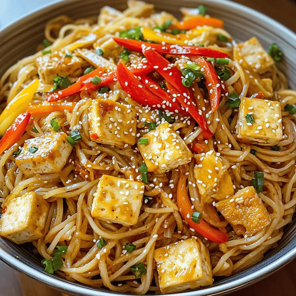 Für die Knoblauch-Chili-Tofu-Nudeln brauchst du folgende Zutaten: - 200 g Reisnudeln - 200 g fester Tofu, gewürfelt - 3 Esslöffel Sojasauce - 2 Esslöffel Sesamöl - 4 Knoblauchzehen, fein gehackt - 1 rote Chili, dünn geschnitten (nach Geschmack anpassen) - 1 Paprika, in feine Streifen geschnitten - 2 Frühlingszwiebeln, gehackt - 1 Esslöffel frischer Ingwer, gerieben - 1 Esslöffel brauner Zucker - Sesamsamen zum Garnieren Diese Zutaten sorgen für einen tollen Geschmack. Der Tofu gibt dir Protein, während die Nudeln sättigen. Knoblauch und Chili bringen Würze und Aroma. Wenn du spezielle diätetische Anforderungen hast, gibt es gute Alternativen. Du kannst den Tofu durch Tempeh oder Seitan ersetzen. Diese Optionen sind ebenfalls proteinreich. Für Veganer ist das perfekt. Wenn du glutenfrei essen möchtest, wähle Reisnudeln oder Zucchininudeln. Diese Alternativen sind leicht und frisch. Du kannst die Sojasauce auch durch Tamari ersetzen, um glutenfrei zu bleiben. Frische Zutaten machen einen großen Unterschied. Achte beim Kauf von Tofu darauf, dass er fest ist und keine Risse hat. Frischer Knoblauch sollte fest und ohne grüne Sprossen sein. Wähle Paprika, die knackig aussieht und eine glänzende Haut hat. Achte darauf, dass die Chili frisch und rot ist. Frühlingszwiebeln sollten grün und knackig sein. Diese Tipps helfen dir, die besten Zutaten für dein Gericht zu finden. Kochen Sie die Reisnudeln gemäß den Anweisungen auf der Verpackung. Nutzen Sie einen großen Topf mit kochendem Wasser. Achten Sie darauf, die Nudeln nicht zu lange zu kochen. Sie sollten weich, aber nicht matschig sein. Nach dem Kochen gießen Sie die Nudeln in ein Sieb und lassen sie abtropfen. Stellen Sie die Nudeln dann beiseite. Erhitzen Sie das Sesamöl in einer beschichteten Pfanne oder einem Wok bei mittlerer Hitze. Fügen Sie die gewürfelten Tofustücke hinzu. Braten Sie den Tofu für etwa 5 bis 7 Minuten an. Wenden Sie die Würfel regelmäßig, damit sie von allen Seiten goldbraun werden. Dies gibt dem Tofu eine schöne Textur. Rühren Sie den fein gehackten Knoblauch, die geschnittene Chili und den geriebenen Ingwer in die Pfanne. Sautieren Sie diese Mischung für 1 bis 2 Minuten. Achten Sie darauf, dass der Knoblauch nicht verbrennt. Der Duft wird schnell sehr aromatisch und köstlich. Geben Sie dann die in Streifen geschnittene Paprika hinzu. Braten Sie sie für weitere 2 Minuten, bis sie leicht zart ist. Mischen Sie in einer kleinen Schüssel die Sojasauce mit dem braunen Zucker. Gießen Sie diese Sauce über den Tofu und das Gemüse in der Pfanne. Rühren Sie gut um, sodass alles gleichmäßig beschichtet ist. Fügen Sie nun die gekochten Reisnudeln in die Pfanne hinzu. Vermengen Sie alles gründlich, sodass die Nudeln gleichmäßig mit der Sauce bedeckt sind. Lassen Sie die Mischung für eine bis zwei Minuten erhitzen. Nehmen Sie die Pfanne vom Herd. Garnieren Sie vor dem Servieren mit gehackten Frühlingszwiebeln und Sesamsamen. Um den Tofu perfekt anzubraten, wähle festen Tofu. Er hat die beste Textur. Schneide den Tofu in gleichmäßige Würfel. So garen sie gleichmäßig. Drücke den Tofu leicht mit einem Küchentuch, um überschüssige Feuchtigkeit zu entfernen. Das hilft, dass der Tofu richtig knusprig wird. Erhitze das Sesamöl in einer beschichteten Pfanne. Achte darauf, dass das Öl heiß genug ist, bevor du den Tofu hinzufügst. Brate den Tofu für 5 bis 7 Minuten. Wende die Würfel regelmäßig, damit sie goldbraun werden. Um den Geschmack zu intensivieren, füge den Knoblauch und die Chili erst später hinzu. So bleiben die Aromen frisch. Nutze frischen Ingwer für mehr Schärfe und Tiefe. Der braune Zucker balanciert die Aromen aus und gibt einen leichten Karamellgeschmack. Die Sojasauce sorgt für Umami und Salz. Mische die Sauce gut, bevor du sie über den Tofu gießt. Rühre alles gut um. So verteilen sich die Aromen gleichmäßig. Garniere die Nudeln mit Frühlingszwiebeln und Sesamsamen für einen bunten Look. Für ein komplettes Mahl sind frische Gemüsebeilagen perfekt. Probiere einen bunten Salat oder gedämpftes Gemüse. Diese Beilagen bringen Frische und Farbe auf den Tisch. Als Getränk passt grüner Tee gut dazu. Er ist leicht und erfrischend. Für einen besonderen Genuss genieße ein Glas Sake. Es ergänzt die Aromen der Nudeln perfekt. {{image_4}} Für eine vegetarische oder vegane Version der Knoblauch-Chili-Tofu-Nudeln kannst du verschiedene Zutaten verwenden. Du kannst den Tofu durch Tempeh ersetzen. Tempeh hat einen nussigen Geschmack und ist sehr proteinreich. Für eine noch leichtere Option kannst du gebratene Auberginen oder Zucchini verwenden. Diese Gemüsesorten sind saftig und bringen viel Geschmack. Um die Nudeln glutenfrei zu machen, wähle Reisnudeln, die von Natur aus glutenfrei sind. Achte darauf, dass die Sojasauce glutenfrei ist. Du kannst auch Tamari verwenden, was eine tolle glutenfreie Alternative ist. Diese Anpassungen stellen sicher, dass auch Leute mit Glutenunverträglichkeit das Gericht genießen können. Wenn du es schärfer magst, füge mehr frische Chilis hinzu oder nutze Chiliöl. Auch ein Spritzer Sriracha kann das Gericht aufpeppen. Für mildere Geschmäcker kannst du die Chili ganz weglassen oder eine milde Paprika verwenden. So kannst du das Rezept nach deinem persönlichen Geschmack anpassen. Um Reste von Knoblauch-Chili-Tofu-Nudeln richtig zu lagern, verwende einen luftdichten Behälter. Lass die Nudeln zuerst auf Raumtemperatur abkühlen. Danach packe sie in den Behälter. So bleiben sie frisch und lecker. Achte darauf, die Reste innerhalb von zwei Stunden nach dem Kochen zu lagern. Im Kühlschrank halten sich die Nudeln etwa drei Tage. Das ist genug Zeit, um sie wieder aufzuwärmen und zu genießen. Überprüfe vor dem Essen die Nudeln auf Geruch oder Verfärbungen. Wenn sie schlecht riechen oder anders aussehen, wirf sie weg. Um die Nudeln wieder aufzuwärmen, gibt es verschiedene Methoden. Du kannst sie in der Mikrowelle erhitzen. Stelle die Mikrowelle auf mittlere Hitze und erwärme sie für zwei bis drei Minuten. Rühre die Nudeln nach einer Minute um. Alternativ kannst du sie in einer Pfanne mit etwas Wasser oder Öl erhitzen. So werden sie wieder schön warm und frisch. Sie können viele Zutaten nach Ihrem Geschmack ändern. Fügen Sie mehr Gemüse hinzu, wie Brokkoli oder Karotten. Sie können auch die Schärfe anpassen. Verwenden Sie weniger Chili oder fügen Sie mehr hinzu. Für ein anderes Aroma können Sie auch Limettensaft oder Koriander verwenden. Wenn Sie mehr Protein möchten, können Sie Hühnchen oder Garnelen hinzufügen. Experimentieren Sie mit verschiedenen Soßen, um den Geschmack zu variieren. Ja, das ist möglich! Reisnudeln sind toll, aber Sie können auch andere Nudelsorten verwenden. Probieren Sie Udon-, Soba- oder sogar Spaghetti-Nudeln. Achten Sie darauf, die Kochzeit anzupassen. Jede Nudel hat ihre eigene Kochzeit. Achten Sie darauf, die Nudeln al dente zu kochen, damit sie nicht matschig werden. Es gibt viele Optionen, um Tofu zu ersetzen. Sie können Hühnchen, Rindfleisch oder Garnelen verwenden. Wenn Sie eine pflanzliche Option suchen, probieren Sie Tempeh oder Seitan. Diese Alternativen bieten ebenfalls viel Protein und Geschmack. Denken Sie daran, die Garzeit anzupassen, je nach Proteinquelle. Dieser Blogpost bietet eine einfache Anleitung für Knoblauch-Chili-Tofu-Nudeln. Wir haben die Hauptzutaten aufgelistet und Alternativen für spezielle Diäten vorgestellt. Die Schritt-für-Schritt-Anleitung führt Sie durch die Zubereitung. In den Tipps fanden Sie Tricks für den perfekten Geschmack und optimale Beilagen. Auch Varianten für verschiedene Geschmäcker und diätetische Bedürfnisse wurden behandelt. Kochen kann Spaß machen und lecker sein. Probieren Sie die Tipps aus und genießen Sie das Gericht!