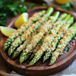 - 450 g frischer Spargel, geputzt - 100 g geriebener Parmesan-Käse - 100 g Paniermehl (idealerweise Panko für extra Crunch) - 2 große Eier - 2 Teelöffel Knoblauchpulver - 1 Teelöffel Paprika - Salz und Pfeffer nach Geschmack - Olivenöl-Spray Für das beste Ergebnis nutze frischen Spargel. Er hat mehr Geschmack und eine bessere Textur. Alternativ kannst du auch gefrorenen Spargel verwenden. Achte darauf, dass er gut aufgetaut ist, bevor du ihn panierst. Panko ist eine tolle Wahl, weil es den Spargel extra knusprig macht. Wenn du keinen Panko hast, kannst du auch normales Paniermehl nehmen, aber der Crunch wird nicht ganz so stark sein. Wenn du es würziger magst, füge mehr Paprika oder andere Gewürze hinzu. Experimentiere mit verschiedenen Käsesorten wie Cheddar oder Pecorino, um neue Geschmäcker zu entdecken. Heißluftfritteuse vorbereiten Heizen Sie Ihre Heißluftfritteuse auf 200 °C vor. Dies sorgt dafür, dass der Spargel gleichmäßig gart und schön knusprig wird. Spargel richtig putzen und vorbereiten Nehmen Sie 450 g frischen Spargel. Brechen Sie die holzigen Enden ab. Spülen Sie die Stangen kurz unter Wasser ab. Trocknen Sie sie mit einem Küchentuch ab. So verhindern Sie, dass die Panade beim Frittieren abfällt. Ei- und Paniermehl-Mischung zubereiten In einer flachen Schüssel mischen Sie 100 g geriebenen Parmesan, 100 g Paniermehl, 2 Teelöffel Knoblauchpulver, 1 Teelöffel Paprika, Salz und Pfeffer gut. In einer anderen Schüssel schlagen Sie 2 große Eier, bis sie glatt sind. Spargel panieren und in die Heißluftfritteuse legen Tauchen Sie jeden Spargelstängel in die Eier. Stellen Sie sicher, dass er gut bedeckt ist. Rollen Sie dann den Spargel in der Parmesan-Paniermehl-Mischung. Drücken Sie leicht, damit die Panade gut haftet. Legen Sie die panierten Spargelstangen in einer einzelnen Schicht in den Korb der Heißluftfritteuse. Besprühen Sie sie leicht mit Olivenöl-Spray. Optimale Garzeit für den perfekten Crunch Frittieren Sie den Spargel für etwa 8-10 Minuten. Schütteln Sie den Korb zur Hälfte der Garzeit. So wird der Spargel gleichmäßig knusprig. Anzeichen, dass der Spargel fertig ist Der Spargel ist fertig, wenn er goldbraun und knusprig ist. Nehmen Sie die Spargel-Fries vorsichtig aus der Heißluftfritteuse und lassen Sie sie eine Minute abkühlen, bevor Sie sie servieren. Um die perfekte Knusprigkeit zu erreichen, benutze ich Panko. Panko ist ein japanisches Paniermehl. Es hat eine grobe Textur und macht die Spargel Fries sehr knusprig. Du kannst auch normales Paniermehl verwenden, aber Panko gibt einen besseren Crunch. Ich verwende ein Olivenöl-Spray, um den Spargel leicht zu besprühen. Das Öl hilft, die Panade knusprig zu machen. Sprühe gleichmäßig über die Spargelstangen, bevor du sie in die Heißluftfritteuse legst. So wird jedes Stück gleichmäßig gebräunt. Wenn du den Geschmack variieren möchtest, füge zusätzliche Gewürze hinzu. Zum Beispiel kannst du italienische Kräuter wie Oregano oder Basilikum verwenden. Diese geben dem Spargel Fries eine frische Note. Du kannst auch verschiedene Käsesorten ausprobieren. Neben Parmesan schmeckt auch Pecorino gut. Diese Käsesorten verleihen den Spargel Fries einen würzigen Geschmack. Experimentiere mit dem Käse, um deinen Lieblingsgeschmack zu finden. {{image_4}} Eine vegane Version der Parmesan Spargel Fries ist einfach. Du kannst die Eier durch Pflanzendrink oder Leinsamen ersetzen. Um Leinsamen zu verwenden, mische einen Esslöffel mit drei Esslöffeln Wasser. Lass es für fünf Minuten stehen, bis es dick wird. Für die Panade kannst du auch Kichererbsenmehl nutzen. Mische das Kichererbsenmehl mit Wasser, um eine dicke Mischung zu erstellen. Diese Alternativen machen deine Fries ebenso knusprig und lecker. Du kannst auch andere Gemüsearten frittieren. Zucchini, Karotten oder Süßkartoffeln sind tolle Optionen. Schneide sie in lange Streifen, ähnlich wie Spargel. Die Zubereitung bleibt gleich. Achte darauf, dass das Gemüse gleichmäßig dick ist, damit es gleichmäßig gart. So bekommst du köstliche, knusprige Gemüse Fries. Für mehr Geschmack kannst du Gewürze hinzufügen. Probiere Cayennepfeffer oder Chili für eine scharfe Note. Füge einen Teelöffel zu der Panade hinzu, um einen Kick zu bekommen. Eine andere Idee ist, scharfe Saucen vor dem Panieren auf den Spargel zu geben. So wird jeder Biss zünftig und aufregend. - Kühlschrank: Legen Sie die übrig gebliebenen Spargel-Fries in einen luftdichten Behälter. So bleiben sie frisch. Im Kühlschrank halten sie sich bis zu drei Tage. Achten Sie darauf, dass sie gut abgekühlt sind, bevor Sie sie lagern. - Gefrierschrank: Wenn Sie die Spargel-Fries länger aufbewahren möchten, frieren Sie sie ein. Legen Sie die Fries in einen Gefrierbeutel oder einen luftdichten Behälter. So bleiben sie bis zu drei Monate haltbar. Denken Sie daran, sie in Portionen zu verpacken, damit Sie nur das auftauen, was Sie brauchen. - So bleibt der Crunch erhalten: Der beste Weg, um die Spargel-Fries wieder knusprig zu machen, ist die Heißluftfritteuse. Stellen Sie die Heißluftfritteuse auf 180 °C ein und erhitzen Sie die Fries für etwa 5 Minuten. So bekommen sie ihren Crunch zurück. - Mikrowelle vs. Heißluftfritteuse: Die Mikrowelle ist schneller, macht die Spargel-Fries jedoch weich. Wenn Sie den Crunch möchten, verwenden Sie die Heißluftfritteuse. Für einen schnellen Snack ist die Mikrowelle praktisch, aber für den besten Geschmack und die beste Textur, wählen Sie die Heißluftfritteuse. Die Spargel-Fries halten im Kühlschrank etwa drei bis vier Tage. Bewahre sie in einem luftdichten Behälter auf. Stelle sicher, dass sie gut abgekühlt sind, bevor du sie verpackst. So bleibt der Geschmack frisch, und die Knusprigkeit bleibt erhalten, solange du sie richtig lagerst. Ja, du kannst gefrorenen Spargel verwenden, aber die Textur wird anders sein. Gefrorener Spargel wird oft weich, wenn er kocht. Du solltest ihn zuerst auftauen und gut abtropfen lassen, bevor du ihn panierst. Die Panade könnte dann nicht so gut haften. Wenn du den gefrorenen Spargel verwendest, verringere die Kochzeit in der Heißluftfritteuse um ein bis zwei Minuten. Um die Spargel-Fries gesünder zu machen, kannst du den Parmesan reduzieren oder ganz weglassen. Du kannst auch die Panade mit Haferflocken oder gemahlenen Mandeln ersetzen. Statt Panko kannst du auch Vollkornbrot verwenden. Verwende weniger Olivenöl oder sprühe es nur leicht auf die Spargelstangen. So bleibt der Geschmack großartig und die Fries sind trotzdem gesund. Zusammenfassend haben wir die besten Zutaten für Spargel-Fries behandelt. Ich erklärte, wie man sie richtig vorbereitet und knusprig zubereitet. Tipps für Variationen und Lagerung helfen dir, das Beste aus deinem Spargel herauszuholen. Denke daran, deine Rezepte anzupassen. Experimentiere mit Gewürzen und Gemüse. So wirst du jedes Mal neue und leckere Ergebnisse erzielen. Viel Spaß beim Kochen und Genießen!