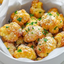 - 1 mittelgroßer Blumenkohl, in Röschen zerteilt - 3 Esslöffel Olivenöl - 4 Knoblauchzehen, fein gehackt - 1/2 Tasse geriebener Parmesan - 1 Teelöffel Paprika - 1 Teelöffel Zwiebelpulver - Salz und Pfeffer nach Geschmack - Gehackte Petersilie zum Garnieren (optional) Blumenkohl ist der Hauptbestandteil. Er hat einen milden Geschmack und ist sehr gesund. Olivenöl sorgt für die nötige Feuchtigkeit und bringt einen feinen Geschmack. Die Knoblauchzehen sind für das würzige Aroma verantwortlich. Parmesan gibt dem Gericht eine tolle, cremige Konsistenz und zusätzlichen Geschmack. Paprika und Zwiebelpulver helfen, die Aromen zu verstärken. Salz und Pfeffer runden das Ganze ab. Petersilie bringt Farbe und Frische. Wenn Sie keinen Blumenkohl mögen, können Sie Brokkoli verwenden. Statt Olivenöl probieren Sie Avocadoöl oder Sonnenblumenöl. Für den Parmesan können Sie einen veganen Käse verwenden. Wenn Sie keinen Knoblauch haben, verwenden Sie Knoblauchpulver. Für eine scharfe Note fügen Sie etwas Cayennepfeffer hinzu. Petersilie kann durch Schnittlauch oder Koriander ersetzt werden. Zuerst waschen wir den Blumenkohl gründlich. Wir schneiden ihn dann in Röschen. Die Röschen sollten gleich groß sein. So garen sie gleichmäßig. Lege die Röschen in eine große Schüssel. Jetzt kommt der spannende Teil. In einer anderen Schüssel mische ich das Olivenöl, den gehackten Knoblauch, Paprika, Zwiebelpulver, Salz und Pfeffer. Dieses Gewürz macht den Blumenkohl lecker. Gieße die Mischung über die Blumenkohlröschen. Rühre gut um. Jeder Röschen soll gleichmäßig bedeckt sein. Dann füge den geriebenen Parmesan hinzu. Mische alles erneut, bis der Käse überall ist. Heize die Luftfritteuse auf 190°C vor. Die Vorheizzeit dauert etwa 5 Minuten. Lege die Blumenkohlröschen in den Korb. Achte darauf, dass sie nicht überfüllt sind. So werden sie knusprig. Frittiere den Blumenkohl für 15-18 Minuten. Schüttle den Korb zur Hälfte der Zeit. Das sorgt für eine gleichmäßige Bräunung. Nach dem Frittieren lasse den Blumenkohl kurz abkühlen. Garniere ihn optional mit Petersilie, um Farbe hinzuzufügen. Um perfekten knusprigen Blumenkohl zu machen, ist die Garzeit wichtig. Ich empfehle, den Blumenkohl bei 190°C (375°F) für 15-18 Minuten zu frittieren. Schütteln Sie den Korb nach 8-9 Minuten. So wird der Blumenkohl gleichmäßig knusprig. Achten Sie darauf, dass die Röschen nicht überfüllt sind. Das sorgt für eine gleichmäßige Hitzeverteilung. Um den Geschmack zu verbessern, können Sie verschiedene Gewürze hinzufügen. Beispielsweise passt geräucherter Paprika gut dazu. Auch etwas Zitronensaft nach dem Garen bringt Frische. Wenn Sie mehr Knoblauchgeschmack möchten, fügen Sie ein wenig Knoblauchpulver hinzu. Frische Kräuter wie Thymian oder Rosmarin geben zusätzliche Aromen und machen das Gericht bunter. Ein häufiger Fehler ist, die Blumenkohlröschen zu groß zu schneiden. Kleinere Röschen garen besser und werden knuspriger. Ein weiterer Fehler ist, zu viel Öl zu verwenden. Drei Esslöffel sind genug, um den Blumenkohl zu beschichten. Achten Sie auch darauf, die Luftfritteuse nicht zu überfüllen. Wenn Sie zu viele Röschen auf einmal frittieren, werden sie dampfig und nicht knusprig. {{image_4}} Wenn Sie Blumenkohl nicht mögen, probieren Sie Brokkoli. Er hat einen ähnlichen Geschmack und wird auch knusprig. Romanesco ist eine weitere gute Wahl. Es bringt eine schöne Farbe auf den Teller. Auch Karotten oder Zucchini passen gut in dieses Rezept. Schneiden Sie sie in kleine Stücke, damit sie gleichmäßig garen. Die Gewürze machen den Unterschied! Für eine scharfe Note können Sie Chili-Flocken hinzufügen. Ein Hauch von Kreuzkümmel gibt einen tollen Geschmack. Für eine italienische Note probieren Sie getrocknete Kräuter wie Oregano oder Basilikum. Experimentieren Sie mit verschiedenen Gewürzen, um Ihren eigenen Geschmack zu finden. Parmesan ist klassisch, aber nicht die einzige Option. Versuchen Sie Pecorino für einen würzigeren Geschmack. Für eine cremige Textur fügen Sie etwas Frischkäse hinzu. Veganer können Nusskäse verwenden. Eine Mischung aus verschiedenen Käsesorten bringt viel Geschmack. Seien Sie kreativ und finden Sie Ihre Lieblingskombination! Um den übrig gebliebenen Blumenkohl frisch zu halten, legen Sie ihn in einen luftdichten Behälter. Stellen Sie sicher, dass der Behälter gut schließt. Sie können den Blumenkohl auch auf einem Teller abdecken, wenn Sie keinen Behälter haben. Achten Sie darauf, dass der Blumenkohl vollständig abgekühlt ist, bevor Sie ihn aufbewahren. Um den Blumenkohl wieder aufzuwärmen, verwenden Sie die Luftfritteuse. Stellen Sie die Temperatur auf 180°C (350°F) ein. Frittieren Sie den Blumenkohl für etwa 5 bis 7 Minuten. So bleibt er knusprig und lecker. Alternativ können Sie ihn auch in der Mikrowelle erwärmen. Nutzen Sie dabei eine Abdeckung, um Feuchtigkeit zu vermeiden. Im Kühlschrank hält sich der Blumenkohl bis zu 3 Tage. Wenn Sie ihn länger aufbewahren möchten, können Sie ihn einfrieren. Legen Sie ihn in einen gefrierfesten Behälter oder einen Gefrierbeutel. So bleibt er bis zu 3 Monate frisch. Denken Sie daran, ihn vor dem Essen aufzutauen. Der Blumenkohl braucht etwa 15 bis 18 Minuten in der Luftfritteuse. Ich empfehle, den Korb zur Hälfte der Zeit zu schütteln. So wird der Blumenkohl gleichmäßig knusprig. Achte auf eine goldbraune Farbe, das zeigt dir, dass er perfekt ist. Ja, du kannst dieses Rezept ohne Parmesan machen. Du kannst zum Beispiel Hefeflocken verwenden. Diese geben einen ähnlichen Geschmack. Du kannst auch andere Käsesorten probieren, wenn du magst. Denke daran, dass der Geschmack anders sein kann, aber der Blumenkohl bleibt lecker. Es gibt viele Wege, Blumenkohl zu kochen. Du kannst ihn dämpfen, backen oder sogar kochen. Dämpfen macht ihn weich und behält die Nährstoffe. Backen gibt ihm eine schöne goldene Farbe. Wenn du ihn kochst, wird er sehr zart. Jeder Weg hat seinen eigenen Geschmack und seine eigene Textur. Probier sie aus und finde deinen Favoriten! In diesem Artikel haben wir die besten Zutaten für Blumenkohl in der Luftfritteuse erkundet. Wir haben die Zubereitung mit einer Schritt-für-Schritt-Anleitung leicht gemacht. Tipps sorgten für perfekten Blumenkohl. Verschiedene Variationen bieten dir zusätzliche Ideen. Zum Schluss gab ich Tipps zur Aufbewahrung und beantwortete häufige Fragen. Du kannst nun selbst leckeren Blumenkohl machen. Probier die Rezepte aus, spiele mit Aromen und finde deinen eigenen Liebling!
