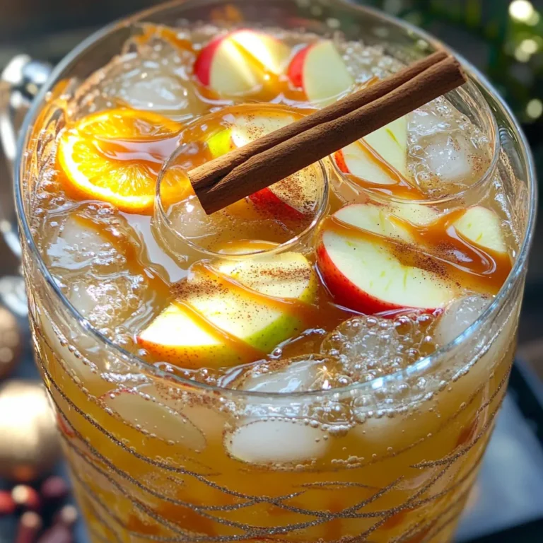 Für den Apfel-Karamell-Cider-Punsch benötigen Sie: - 4 Tassen Apfel-Cider - 1 Tasse Sprudelwasser - 1/2 Tasse Karamellsauce (plus extra zum Drapieren) - 1 Teelöffel gemahlener Zimt - 1/2 Teelöffel gemahlene Muskatnuss - 1/4 Teelöffel gemahlener Ingwer - 1 Apfel, dünn geschnitten - 1 Orange, dünn geschnitten - Eiswürfel - Frische Zimtstangen zur Garnierung Diese Zutaten sorgen für einen vollen und süßen Geschmack. Der Apfel-Cider bringt die Frische, während die Karamellsauce einen süßen Kick gibt. Die Gewürze sind wichtig für die warme Note. Wenn Sie einige Zutaten nicht haben, gibt es Alternativen: - Apfel-Cider: Verwenden Sie Birnen-Cider für einen anderen Geschmack. - Karamellsauce: Honig oder Ahornsirup sind gute Süßungsmittel. - Zimt: Sie können auch Piment oder Nelken verwenden, um die Aromen zu variieren. - Sprudelwasser: Mineralwasser sorgt für Spritzigkeit, kann aber auch weggelassen werden. Diese Substitutionen helfen, den Punsch nach Ihrem Geschmack anzupassen. Im Herbst sind frische Äpfel und Orangen am besten. Suchen Sie nach regionalen Produkten. Diese sind oft süßer und aromatischer. Wenn Sie im Frühling oder Sommer machen, können Sie auch andere Früchte verwenden, wie Beeren oder Pfirsiche. Sie bringen frische Aromen und Farben in den Punsch. Um deinen Apfel-Cider-Punsch zuzubereiten, beginne mit einem großen Krug. Gieße 4 Tassen Apfel-Cider und 1 Tasse Sprudelwasser hinein. Rühre die Mischung vorsichtig um, damit sich alles gut vermischt. Füge dann 1/2 Tasse Karamellsauce, 1 Teelöffel Zimt, 1/2 Teelöffel Muskatnuss und 1/4 Teelöffel Ingwer hinzu. Verquirle alles gründlich. Jetzt kommt der beste Teil: Schneide 1 Apfel und 1 Orange in dünne Scheiben. Gib die Früchte in die Mischung. Lass die Aromen etwas ziehen, um den Geschmack zu intensivieren. Für einen besten Geschmack ist frischer Apfel-Cider wichtig. Verwende hochwertigen Cider ohne Zusätze. Wenn du die Karamellsauce hinzufügst, achte darauf, dass sie gut verrührt ist. So verteilt sich die Süße gleichmäßig. Die Gewürze sind auch wichtig. Sie geben deinem Punsch einen tollen Geschmack. Experimentiere mit der Menge, um deinen perfekten Mix zu finden. Um deinen Punsch schön zu servieren, fülle Gläser mit Eiswürfeln. Gieße die Cider-Mischung über das Eis. Träufle etwas extra Karamellsauce auf die Oberseite jedes Glases. Das sieht toll aus und schmeckt köstlich. Garnieren kannst du jedes Glas mit einer frischen Zimtstange. Diese gibt dem Getränk nicht nur Schönheit, sondern auch ein wunderbares Aroma. Serviere den Punsch sofort, damit er frisch und sprudelnd bleibt. Um den besten Geschmack zu erreichen, achte auf die Qualität des Apfel-Ciders. Verwende einen Cider aus frischen Äpfeln. Achte darauf, die Karamellsauce gleichmäßig zu vermischen. So bekommst du die perfekte Süße. Verwende frische Zimtstangen zur Garnierung, da sie das Aroma verstärken. Die Kombination von Apfel und Orange bringt frische Noten in den Punsch. Ein häufiger Fehler ist, den Punsch zu früh zuzubereiten. Lass die Zutaten Zeit, um zu ziehen. Wenn du die Früchte zu schnell hinzufügst, kann der Punsch fad schmecken. Ein weiterer Fehler ist zu viel Karamellsauce. Beginne mit weniger und füge mehr hinzu, wenn nötig. Verwende Eiswürfel aus Wasser, um den Geschmack nicht zu verändern. Für diesen Punsch benötigst du einen großen Krug für das Mixing. Ein Schneidebrett und ein scharfes Messer helfen beim Schneiden der Äpfel und Orangen. Ein Messbecher ist wichtig für genaue Mengen. Ein Löffel zum Umrühren kann ebenfalls nützlich sein. Wenn du alles bereit hast, wird die Zubereitung einfach und schnell. {{image_4}} Für den Apfel-Karamell-Cider-Punsch gibt es viele Möglichkeiten. Du kannst eine alkoholische Version machen, indem du etwas Wodka oder Rum hinzufügst. Beginne mit einem Schuss, dann taste dich langsam heran. Für die alkoholfreie Variante bleib einfach bei den Zutaten aus dem Rezept. Der Punsch schmeckt auch ohne Alkohol köstlich. Möchtest du den Punsch noch fruchtiger machen? Füge frische Beeren wie Himbeeren oder Erdbeeren hinzu. Sie bringen eine süße Note. Auch Birnenscheiben passen gut. Schneide sie dünn, damit sie schnell Geschmack abgeben. Zitrusfrüchte wie Limetten oder Grapefruit geben einen frischen Kick. Experimentiere mit verschiedenen Früchten, um deinen perfekten Mix zu finden. Für einen gewürzten Punsch kannst du die Gewürze variieren. Zum Beispiel, füge Nelken oder Sternanis hinzu. Diese Gewürze sorgen für eine tiefere Geschmacksnote. Auch eine Prise Cayennepfeffer kann für einen kleinen Kick sorgen. Wenn du es ganz klassisch magst, bleibe bei Zimt und Muskatnuss. Probiere verschiedene Kombinationen aus, um das Beste für deinen Punsch zu finden. Um übrig gebliebenen Apfel-Karamell-Cider-Punsch richtig zu lagern, solltest du ihn in einen luftdichten Behälter gießen. Achte darauf, dass der Behälter sauber ist. So bleibt der Punsch frisch. Stelle den Behälter dann in den Kühlschrank. So kannst du den Punsch bis zu drei Tage aufbewahren. Der Apfel-Cider-Punsch hält sich im Kühlschrank etwa drei Tage. Nach dieser Zeit kann der Geschmack schwächer werden. Achte darauf, ihn vor dem Servieren gut zu riechen und zu schmecken. Wenn er seltsam riecht oder sich die Farbe ändert, ist es besser, ihn wegzuwerfen. Wenn du den Punsch wieder aufwärmen möchtest, gieße ihn in einen Topf. Erwärme ihn bei schwacher Hitze. Rühre regelmäßig um, damit er nicht anbrennt. Du kannst auch Eiswürfel hinzufügen, wenn du ihn kalt servieren willst. Dies gibt dem Punsch einen erfrischenden Kick. Es ist wichtig, beim Aufwärmen die Hitze niedrig zu halten, um die Aromen nicht zu zerstören. Apfel-Karamell-Cider-Punsch hält sich gut im Kühlschrank. Du kannst ihn bis zu drei Tage aufbewahren. Stelle sicher, dass du ihn in einem luftdichten Behälter lagerst. So bleibt er frisch und lecker. Nach ein paar Tagen kann der Geschmack schwächer werden. Ich empfehle, frische Früchte hinzuzufügen, wenn du ihn servierst. Ja, du kannst andere Früchte hinzufügen! Birnen, Granatäpfel oder sogar Beeren passen gut. Diese Früchte geben dem Punsch mehr Geschmack und Farbe. Schneide die Früchte dünn, damit sie schnell Geschmack abgeben. Experimentiere mit verschiedenen Kombinationen für deinen eigenen Twist. Dieser Punsch ist perfekt für viele Gelegenheiten. Du kannst ihn auf Partys, Familienfeiern oder Herbstveranstaltungen anbieten. Er passt auch gut zu Feiertagen wie Thanksgiving oder Weihnachten. Der süße, würzige Geschmack bringt alle in festliche Stimmung. Vergiss nicht, auch eine alkoholfreie Version für Kinder anzubieten! Der Apfel-Cider-Punsch ist einfach zuzubereiten und macht Freude bei jedem Anlass. In diesem Artikel haben wir die besten Zutaten, Tipps zur Zubereitung und Variationen behandelt. Ich habe auch auf Lagerung und häufige Fragen geantwortet. Nutze diese Infos, um deinen Punsch perfekt zu machen. Experimentiere mit Aromen und erinnere dich an unsere Tipps. So wirst du der Hit auf jeder Feier!