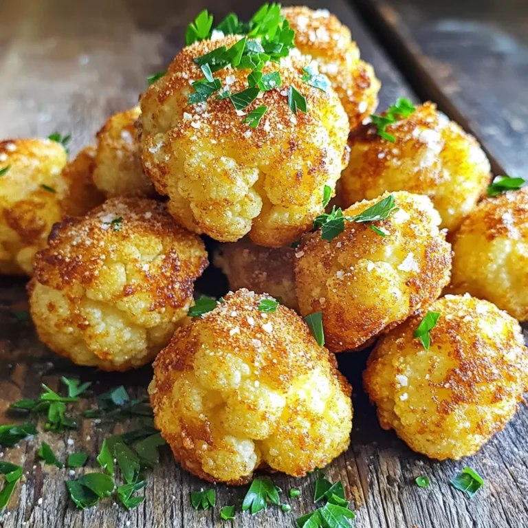 Um leckere Air Fryer Parmesan Blumenkohlbissen zu machen, brauchen Sie folgende Hauptzutaten: - 1 mittelgroßer Blumenkohl, in Röschen geschnitten - 1 Tasse frisch geriebener Parmesan - 1/2 Tasse Weizenmehl (oder glutenfreie Alternative) - 2 große Eier Diese Zutaten bilden die Basis für unseren Snack. Der Blumenkohl gibt den Bissen den nötigen Biss, während der Parmesan für den herzhaften Geschmack sorgt. Das Mehl hilft, die Kruste knusprig zu machen, und die Eier binden alles zusammen. Jetzt kommen die Gewürze und ein paar zusätzliche Zutaten dazu: - 1 Teelöffel Knoblauchpulver - 1/2 Teelöffel Zwiebelpulver - 1/2 Teelöffel Paprika - Salz und Pfeffer nach Geschmack - Frische Petersilie, gehackt (zum Garnieren) Die Gewürze bringen viel Geschmack in die Bissen. Knoblauch und Zwiebelpulver sind klassisch und einfach. Paprika fügt eine schöne Farbe hinzu. Petersilie sorgt für eine frische Note beim Servieren. Für Menschen mit speziellen Diäten gibt es gute Alternativen: - Verwenden Sie glutenfreies Mehl, wenn Sie glutenfrei essen. - Für eine vegane Version lassen Sie die Eier weg. Nutzen Sie stattdessen eine Mischung aus Leinsamen und Wasser als Bindemittel. Diese Alternativen helfen, das Rezept an verschiedene Bedürfnisse anzupassen. So kann jeder die knusprigen Blumenkohlbissen genießen! Heizen Sie Ihren Airfryer auf 190°C (375°F) vor. Dazu benötigen Sie etwa 5 Minuten. Dies ist wichtig, um die Blumenkohlbissen gleichmäßig zu garen. Ein vorgeheizter Airfryer sorgt dafür, dass die Bissen schön knusprig werden. Schneiden Sie zunächst den Blumenkohl in mundgerechte Röschen. Achten Sie darauf, dass die Stücke gleich groß sind. So garen sie gleichmäßig. In einer großen Schüssel mischen Sie dann die Zutaten für die Panade. Fügen Sie den frisch geriebenen Parmesan, das Weizenmehl, Knoblauchpulver, Zwiebelpulver, Paprika, Salz und Pfeffer hinzu. Mischen Sie alles gut durch, bis die Zutaten gleichmäßig verteilt sind. In einer separaten Schüssel schlagen Sie die Eier mit einem Schneebesen. Jedes Blumenkohlröschen tauchen Sie zuerst in die Eimasse. Stellen Sie sicher, dass es vollständig benetzt ist. Danach tauchen Sie es in die Parmesan-Mischung. Drücken Sie leicht, damit die Panade gut haftet. Wiederholen Sie diesen Schritt, bis alle Röschen überzogen sind. Legen Sie die panierten Bissen in einer einzigen Schicht in den Airfryer-Korb. Überfüllen Sie den Korb nicht. Garen Sie die Bissen 12-15 Minuten lang. Schütteln Sie den Korb nach der Hälfte der Zeit. So werden die Bissen goldbraun und knusprig. Um die perfekte Konsistenz zu erreichen, ist ein paar Dinge wichtig. Wählen Sie einen frischen Blumenkohl. Er sollte fest und ohne braune Stellen sein. Schneiden Sie die Röschen gleichmäßig. So garen sie gleichmäßig im Airfryer. Die Panade muss gut haften. Tauchen Sie jede Röschen zuerst in die Eier, dann in die Parmesan-Mischung. Drücken Sie leicht, damit die Kruste gut sitzt. Achten Sie darauf, nicht zu viele Röschen auf einmal zu garen. So bleibt die Luftzirkulation optimal. Ein häufiger Fehler ist, die Mischung nicht gut zu vermengen. Mischen Sie Parmesan, Mehl und Gewürze gut. So verteilt sich der Geschmack gleichmäßig. Ein weiterer Fehler ist, die Blumenkohlbissen zu überfüllen. Lassen Sie genug Platz im Korb, damit die Luft zirkulieren kann. Das sorgt für knusprige Bissen. Achten Sie auch auf die Garzeit. Schütteln Sie den Korb zur Hälfte, um gleichmäßige Bräunung zu garantieren. Dips bringen zusätzlichen Spaß. Ein einfacher Joghurt-Dip passt gut. Mischen Sie Joghurt mit etwas Knoblauch und Kräutern. Für einen würzigen Kick probieren Sie eine scharfe Salsa. Ein klassischer Marinara-Dip ist auch lecker. Verwenden Sie frische Zutaten für den besten Geschmack. Experimentieren Sie mit verschiedenen Dips, um die Blumenkohlbissen zu verfeinern. {{image_4}} Wenn Sie einen anderen Geschmack wollen, probieren Sie verschiedene Käsesorten. Ziehen Sie Mozzarella, Cheddar oder Gouda in Betracht. Diese Käsesorten bieten eine neue Dimension. Sie können auch einen Mix aus Käsesorten verwenden. Das macht die Bissen noch aufregender. Die Gewürze sind der Schlüssel zu einem tollen Geschmack. Experimentieren Sie mit verschiedenen Gewürzen. Fügen Sie italienische Kräuter hinzu, wie Oregano oder Basilikum. Für etwas Schärfe können Sie Cayennepfeffer oder Chili verwenden. Mögen Sie es süßlich? Dann probieren Sie etwas Zimt oder Muskatnuss. Ihr Geschmack bestimmt die Gewürzmischung. Für eine vegane Version können Sie die Eier durch eine Mischung aus Leinsamen und Wasser ersetzen. Verwenden Sie auch veganen Käse oder Hefeflocken für den Käsegeschmack. Glutenfreies Mehl funktioniert auch gut. Diese Alternativen machen das Rezept für alle zugänglich. Genießen Sie die Vielfalt! Um die Reste der Blumenkohlbissen frisch zu halten, lass sie zuerst abkühlen. Lege die Bissen in einen luftdichten Behälter. Das verhindert, dass sie weich werden. Du kannst sie auch auf einem Teller abdecken, wenn du keinen Behälter hast. Achte darauf, dass keine Feuchtigkeit eindringt. So bleiben sie knackig. Wenn du die Blumenkohlbissen wieder aufwärmen möchtest, benutze am besten den Airfryer. Stelle ihn auf 190°C ein. Lege die Bissen in den Korb und erwärme sie für etwa 5 bis 7 Minuten. So werden sie wieder knusprig. Du kannst auch den Ofen verwenden, aber der Airfryer ist schneller und einfacher. Die Blumenkohlbissen bleiben im Kühlschrank etwa 3 bis 4 Tage frisch. Achte darauf, sie gut verpackt zu halten. Wenn sie länger stehen, verlieren sie ihren Geschmack und ihre Textur. Du kannst sie auch einfrieren, wenn du sie länger aufbewahren möchtest. In einem gefriergeeigneten Behälter bleiben sie bis zu 3 Monate gut. Die Zubereitung der Blumenkohlbissen dauert insgesamt etwa 25 Minuten. Davon sind 10 Minuten für die Vorbereitung. Du musst dann die Bissen 12 bis 15 Minuten im Airfryer garen. Achte darauf, den Korb nach der Hälfte der Zeit zu schütteln. So werden die Bissen gleichmäßig knusprig. Ja, du kannst die Blumenkohlbissen auch im Ofen zubereiten. Heize den Ofen auf 200°C vor. Lege die panierten Röschen auf ein Backblech, das mit Backpapier ausgelegt ist. Backe sie für etwa 20 bis 25 Minuten. Wende sie nach der Hälfte der Zeit, um sie gleichmäßig zu bräunen. Die Bissen werden zwar nicht ganz so knusprig, aber trotzdem lecker. Parmesan Blumenkohlbissen passen toll zu verschiedenen Beilagen. Du kannst sie mit einem frischen Salat servieren. Auch ein Dip aus Joghurt und Kräutern ergänzt sie gut. Für einen herzhaften Genuss empfehle ich eine würzige Tomatensauce. Die Kombination macht dein Snack-Erlebnis noch besser! Blumenkohlbissen im Airfryer sind einfach und lecker. Wir haben die wichtigsten Zutaten, die Zubereitungsschritte und nützliche Tipps besprochen. Ich hoffe, die Tipps helfen dir, perfekte Blumenkohlbissen zu machen. Denke daran, du kannst die Zutaten anpassen, um sie deinem Geschmack oder deiner Diät anzupassen. Mit verschiedenen Käsen und Dips wird jedes Essen spannend. Genieße deine Blumenkohlbissen und teile sie mit Freunden!