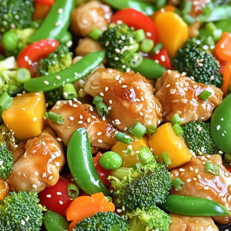 - 450 g Hähnchenschenkel ohne Knochen, in mundgerechte Stücke geschnitten - 120 ml Teriyaki-Sauce und 2 Esslöffel Olivenöl Die Hauptzutaten sind einfach und lecker. Hähnchenschenkel ohne Knochen sind saftig und zart. Sie nehmen die Teriyaki-Sauce gut auf. Diese Sauce gibt dem Gericht den süßlichen, herzhaften Geschmack. Das Olivenöl sorgt für eine schöne Bräunung. - 2 Tassen Brokkoliröschen - 1 rote Paprika, in Streifen geschnitten - 1 Tasse Zuckerschoten - 1 Karotte, dünn aufgeschnitten Die Auswahl des Gemüses macht das Gericht bunt und gesund. Brokkoli bringt Vitamine und eine knackige Textur. Rote Paprika fügt Farbe und Süße hinzu. Zuckerschoten sind knackig und frisch, während Karotten einen süßen Geschmack haben. Diese Mischung sorgt für eine tolle Balance und Vielfalt. - 1 Esslöffel Sesamsamen (optional) - 2 Frühlingszwiebeln, gehackt (zum Garnieren) Garnierungen machen das Gericht besonders. Sesamsamen bringen einen nussigen Crunch. Frühlingszwiebeln geben Frische und Farbe. Diese kleinen Details heben das Gericht hervor und machen es einladender. Hähnchenstücke marinieren Zuerst nehmen Sie die Hähnchenschenkel und schneiden sie in mundgerechte Stücke. Geben Sie das Hähnchen in eine große Schüssel. Fügen Sie 60 ml Teriyaki-Sauce und 2 Esslöffel Olivenöl hinzu. Mischen Sie alles gut durch. Das Hähnchen sollte gleichmäßig mit der Marinade überzogen sein. Vergessen Sie nicht, mit Salz und Pfeffer nach Geschmack zu würzen. Gemüse schneiden und vorbereiten Jetzt ist es Zeit, das Gemüse vorzubereiten. Schneiden Sie die rote Paprika in Streifen. Teilen Sie den Brokkoli in Röschen und schneiden Sie die Karotte dünn auf. Die Zuckerschoten können ganz bleiben. Geben Sie das geschnittene Gemüse in die gleiche Schüssel, in der das Hähnchen war. Fügen Sie die restliche Teriyaki-Sauce hinzu und vermengen Sie alles gut. Hähnchen gleichmäßig verteilen Heizen Sie den Ofen auf 200 °C vor. Legen Sie ein großes Backblech mit Backpapier aus. Verteilen Sie die marinierten Hähnchenstücke gleichmäßig auf dem Backblech. Achten Sie darauf, dass sie nicht übereinander liegen, damit sie gleichmäßig garen. Gemüse um das Hähnchen arrangieren Jetzt kommt das Gemüse. Arrangieren Sie das vorbereitete Gemüse um das Hähnchen auf dem Backblech. So kann es zusammen mit dem Hähnchen garen und die Aromen vermischen sich gut. Ofentemperatur und -zeit Schieben Sie das Backblech in den vorgeheizten Ofen. Lassen Sie das Hähnchen und das Gemüse 20 bis 25 Minuten rösten. Achten Sie darauf, dass das Hähnchen durchgegart ist und das Gemüse zart, aber noch bissfest bleibt. Umrühren für gleichmäßige Röstung Um sicherzustellen, dass alles gleichmäßig röstet, nehmen Sie das Blech nach 10 Minuten heraus und rühren Sie die Zutaten um. Das hilft, dass alles schön knusprig wird. Die Garzeit für das Hähnchen und das Gemüse liegt bei etwa 20 bis 25 Minuten. Um sicherzustellen, dass das Hähnchen gut durchgegart ist, verwende ein Fleischthermometer. Die Innentemperatur sollte 75 °C erreichen. Das Gemüse sollte zart, aber noch bissfest sein. Ein einfaches Zeichen ist die Farbe. Es sollte leuchtend sein. Rühre das Gemüse und das Hähnchen während des Garens einmal um. So gelingt eine gleichmäßige Röstung. Mariniere die Hähnchenstücke mindestens 15 Minuten. So nehmen sie den Teriyaki-Geschmack gut auf. Für mehr Geschmack kannst du sie bis zu 2 Stunden marinieren. Stelle sicher, dass das Hähnchen gleichmäßig mit der Marinade bedeckt ist. Verwende eine Schüssel oder einen Beutel. So verteilt sich die Marinade besser. Wenn du wenig Zeit hast, kannst du auch direkt nach dem Mischen in den Ofen gehen. Serviere das Gericht direkt vom Backblech. Das sieht rustikal und einladend aus. Du kannst es auch auf eine große Servierplatte übertragen. Garniere das Gericht mit gehackten Frühlingszwiebeln und Sesamsamen. Füge gedämpften Reis oder Quinoa als Beilage hinzu. Das rundet die Mahlzeit ab und macht sie sättigender. {{image_4}} Wenn Sie Hähnchen vermeiden möchten, probieren Sie Tofu. Tofu nimmt die Teriyaki-Sauce gut auf. Schneiden Sie den Tofu in Würfel und marinieren Sie ihn wie das Hähnchen. Sie können auch Gemüse wie Portobello-Pilze verwenden. Diese Pilze geben einen herzhaften Geschmack. Sie können auch andere Gemüse ausprobieren. Karotten, Zucchini und Auberginen sind tolle Optionen. Diese Gemüse sind knackig und behalten ihren Geschmack. Kombinieren Sie sie mit Brokkoli oder Paprika für eine bunte Mischung. Denken Sie an die Saison. Frisches Gemüse schmeckt immer besser. Die Teriyaki-Sauce ist nicht nur lecker, sondern auch anpassbar. Sie können eine hausgemachte Sauce machen. Mischen Sie Sojasauce, Honig, Knoblauch und Ingwer für eine einfache Version. Alternativ können Sie auch andere Saucen verwenden. Eine süß-saure Sauce oder eine Chili-Sauce geben einen neuen Kick. Um Ihr Teriyaki-Hühnchen mit Gemüse frisch zu halten, lagern Sie es im Kühlschrank. Verwenden Sie einen luftdichten Behälter. So bleibt das Gericht bis zu drei Tage lecker. Achten Sie darauf, dass das Hähnchen gut abgekühlt ist, bevor Sie es einlagern. Dies hilft, die Qualität zu bewahren. Wenn Sie das Gericht wieder aufwärmen möchten, gibt es einige einfache Methoden. Die beste Option ist die Mikrowelle. Stellen Sie die Mikrowelle auf mittlere Hitze. Erhitzen Sie das Gericht etwa zwei bis drei Minuten. Rühren Sie es zwischendurch um, damit es gleichmäßig warm wird. Eine andere Möglichkeit ist der Ofen. Heizen Sie ihn auf 180°C vor. Geben Sie das Essen in eine Auflaufform und decken Sie es mit Alufolie ab. Backen Sie es für etwa 10 bis 15 Minuten. Ja, Sie können das Teriyaki-Hühnchen und Gemüse einfrieren. Teilen Sie das Gericht in Portionen auf. Verwenden Sie gefrierfeste Behälter oder Beutel. So bleibt es bis zu drei Monate frisch. Zum Auftauen legen Sie das Gericht einfach über Nacht in den Kühlschrank. Danach können Sie es wie gewohnt aufwärmen. Teriyaki-Hühnchen und Gemüse können im Kühlschrank bis zu drei Tage aufbewahrt werden. Achten Sie darauf, es in einem luftdichten Behälter zu lagern. Im Gefrierschrank hält es bis zu drei Monate. Um die beste Qualität zu erhalten, verwenden Sie gefrierfeste Behälter. Ja, Sie können das Rezept ganz einfach vorbereiten. Marinieren Sie das Hähnchen bis zu 24 Stunden im Voraus. Schneiden Sie das Gemüse und lagern Sie es im Kühlschrank. So sparen Sie Zeit, wenn Sie das Gericht zubereiten. Zu Teriyaki-Hühnchen passen viele Beilagen. Hier sind einige gute Optionen: - Gedämpfter Reis - Quinoa - Salat mit frischen Zutaten - Reisnudeln Diese Beilagen ergänzen den Geschmack und machen die Mahlzeit komplett. Teriyaki-Hühnchen ist einfach zuzubereiten und köstlich. Wir haben die besten Zutaten besprochen, darunter Hähnchen, Gemüse und Sesam. Die Schritt-für-Schritt-Anleitung macht das Kochen leicht. Ich teilte hilfreiche Tipps für Garzeiten und Präsentation. Denk daran, dass du auch Variationen mit Tofu oder anderen Gemüse nutzen kannst. Das Gericht lässt sich gut aufbewahren und wieder aufwärmen. Mit diesen Informationen bereitest du ein schmackhaftes Essen, das deine Gäste mögen werden. Viel Spaß beim Kochen!