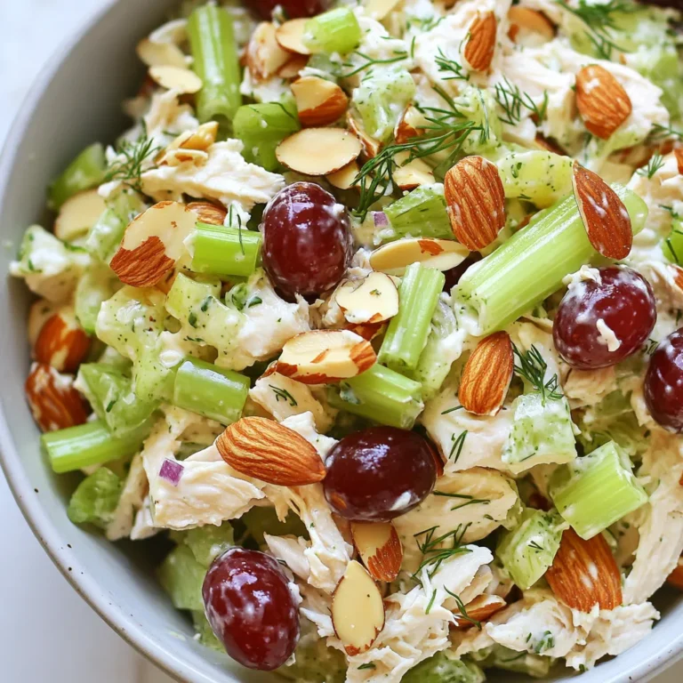 Für einen leckeren griechischen Joghurt-Hähnchensalat brauchst du diese Hauptzutaten: - 2 Tassen gekochte Hähnchenbrust, zerrupft - 1 Tasse ungesüßter griechischer Joghurt - 1/2 Tasse Sellerie, fein gehackt - 1/2 Tasse rote Trauben, halbiert - 1/4 Tasse Mandeln, in Scheiben - 1/4 Tasse Frühlingszwiebeln, gehackt Diese Zutaten bilden die Basis deines Salats. Das Hähnchen bringt Protein, während der griechische Joghurt für Cremigkeit sorgt. Um noch mehr Geschmack zu bekommen, füge diese Zutaten hinzu: - 1 Esslöffel Dijon-Senf - 1 Esslöffel Honig - 1 Esslöffel Zitronensaft Diese Zutaten bringen eine süße und herzhafte Note in deinen Salat. Der Dijon-Senf gibt einen leichten Biss, während Honig und Zitronensaft für Frische sorgen. Die richtigen Gewürze machen viel aus. Verwende: - Salz und Pfeffer nach Geschmack - Frischer Dill zur Garnitur (optional) Diese Gewürze heben den Geschmack des Salats hervor. Frischer Dill gibt zusätzlich eine schöne Note. Mit diesen Zutaten bist du bereit, einen leckeren griechischen Joghurt-Hähnchensalat zu machen. Es ist einfach und macht Spaß! {{ingredient_image_2}} Zuerst waschen Sie alle frischen Zutaten gut. Beginnen Sie mit der Hähnchenbrust. Wenn Sie gekochtes Hähnchen verwenden, zerkleinern Sie es in kleine Stücke. Das sorgt für eine bessere Mischung. Dann nehmen Sie den Sellerie und schneiden ihn fein. Dies gibt dem Salat einen schönen Crunch. Halbiere die roten Trauben. Dadurch erhalten Sie süße, saftige Stücke im Salat. Schließlich hacken Sie die Frühlingszwiebeln. Diese bringen einen tollen Geschmack. Jetzt geht es an die Joghurtsauce. Nehmen Sie eine große Rührschüssel. Geben Sie den griechischen Joghurt hinein. Fügen Sie dann den Dijon-Senf, Honig und Zitronensaft hinzu. Rühren Sie alles gut um, bis es glatt ist. Schmecken Sie die Mischung mit Salz und Pfeffer ab. So wird der Geschmack noch besser. Jetzt ist es an der Zeit, alles zusammenzubringen. Geben Sie das zerrupfte Hähnchen in die Joghurtsauce. Rühren Sie vorsichtig, damit das Hähnchen gut bedeckt ist. Fügen Sie nun den Sellerie, die Trauben, die Mandeln und die Frühlingszwiebeln hinzu. Rühren Sie sanft, damit alles gleichmäßig verteilt ist. Probieren Sie den Salat und passen Sie die Gewürze nach Ihrem Geschmack an. Lassen Sie den Salat für mindestens 30 Minuten im Kühlschrank ruhen. Vor dem Servieren rühren Sie alles noch einmal um. Garnieren Sie ihn mit frischem Dill, wenn Sie möchten. Ein häufiger Fehler ist, die Zutaten zu stark zu zerkleinern. Achten Sie darauf, Sellerie und Trauben in kleinere Stücke zu schneiden, aber nicht zu pürieren. Ein weiterer Fehler ist, den Salat nicht genug kühlen zu lassen. Lassen Sie ihn mindestens 30 Minuten im Kühlschrank, damit die Aromen sich gut vermischen. Schmecken Sie den Salat auch ab, bevor Sie ihn servieren. So stellen Sie sicher, dass er perfekt gewürzt ist. Um den Hähnchensalat frisch zu halten, bewahren Sie ihn in einem luftdichten Behälter auf. Legen Sie ihn in den Kühlschrank. So bleibt er bis zu drei Tage haltbar. Vermeiden Sie es, die Garnitur mit Dill vorher hinzuzufügen. Fügen Sie ihn erst vor dem Servieren hinzu, damit er frisch bleibt. Sie können den Salat leicht anpassen. Fügen Sie zum Beispiel Avocado für mehr Cremigkeit hinzu. Oder verwenden Sie Nüsse wie Walnüsse, um einen anderen Geschmack zu erzielen. Wenn Sie es schärfer mögen, können Sie etwas Cayennepfeffer oder Paprika hinzufügen. Auch frische Kräuter wie Schnittlauch oder Petersilie passen gut dazu. Pro Tipps Hähnchen vorbereiten: Verwenden Sie übrig gebliebenes Hähnchen oder gekochte Hähnchenbrust für eine schnelle Zubereitung. Variieren Sie die Nüsse: Probieren Sie anstelle von Mandeln Walnüsse oder Cashews für einen anderen Geschmack und Crunch. Frische Kräuter: Fügen Sie frische Kräuter wie Petersilie oder Schnittlauch hinzu, um dem Salat eine zusätzliche Geschmacksnote zu verleihen. Kühlzeit: Lassen Sie den Salat länger im Kühlschrank ruhen, um die Aromen noch besser entfalten zu lassen. {{image_4}} Wenn Sie eine vegetarische Version des Hähnchensalats möchten, können Sie das Hähnchen durch Kichererbsen ersetzen. Kichererbsen sind reich an Protein und fügen eine tolle Textur hinzu. Sie können auch Tofu verwenden. Schneiden Sie ihn in kleine Stücke und braten Sie ihn an, um mehr Geschmack zu erhalten. Für andere Proteinquellen können Sie gebratene Garnelen oder Thunfisch verwenden. Diese Optionen bringen neue Aromen in den Salat. Sie sind einfach zu verwenden und passen gut zu den anderen Zutaten. Wenn Sie es scharf mögen, probieren Sie geräucherte Forelle. Sie gibt dem Salat einen rauchigen Geschmack. Saisonale Zutaten machen Ihren Salat frisch und spannend. Im Frühling passen Spargel oder Erbsen gut. Im Sommer fügen Sie süße Pfirsiche oder Wassermelonen hinzu. Herbstliche Kürbiswürfel oder geröstete Süßkartoffeln bringen Wärme. Diese Zutaten machen den Salat bunter und leckerer. Der griechische Joghurt-Hähnchensalat hält sich gut im Kühlschrank. Lagern Sie ihn in einem luftdichten Behälter. Er bleibt frisch für 3 bis 4 Tage. Nach dieser Zeit kann der Geschmack nachlassen. Überprüfen Sie immer Geruch und Aussehen, bevor Sie ihn essen. Das Einfrieren von Hähnchensalat ist nicht ideal. Die Textur kann sich beim Auftauen ändern. Wenn Sie ihn dennoch einfrieren möchten, verwenden Sie einen gefrierfesten Behälter. Er bleibt bis zu 2 Monate haltbar. Zum Auftauen stellen Sie ihn einfach über Nacht in den Kühlschrank. Sie können Reste kreativ verwenden. Fügen Sie den Salat zu Wraps oder Sandwiches hinzu. Er passt gut zu frischem Gemüse oder als Füllung für Tortillas. Auch als Beilage zu einer Grillparty macht er sich gut. Experimentieren Sie mit neuen Kombinationen, um ihn aufzupeppen. Ja, griechischer Joghurt ist sehr gesund. Er hat weniger Fett als Mayonnaise. Zudem enthält er viel Protein, das gut für Muskeln ist. Auch Probiotika sind drin, die gut für den Darm sind. Du bekommst eine cremige Textur, ohne viele Kalorien. Ja, du kannst andere Fleischsorten verwenden. Putenbrust oder Thunfisch sind gute Alternativen. Sie geben dem Salat einen anderen Geschmack. Achte darauf, das Fleisch gut zu kochen. Du kannst auch Reste vom Grill verwenden. Das macht das Rezept noch einfacher. Um den Salat würziger zu machen, füge mehr Gewürze hinzu. Paprika oder Cayennepfeffer geben Schärfe. Du kannst auch frische Kräuter verwenden, wie Basilikum oder Koriander. Ein Spritzer mehr Zitronensaft kann den Geschmack ebenfalls verstärken. Probiere es aus und finde deine perfekte Mischung. Der griechische Joghurt-Hähnchensalat ist lecker und einfach zuzubereiten. Wir haben die Zutaten, die Zubereitung und hilfreiche Tipps vorgestellt. Vermeide gängige Fehler, um das beste Ergebnis zu erzielen. Du kannst daran viele Variationen ausprobieren, um es spannend zu halten. Darüber hinaus sind die Aufbewahrungsinformationen wichtig, damit du keine Reste verschwenden musst. Denke daran, bei der Zubereitung kreativ zu sein. So bleibt dein Salat immer frisch und spannend. Jetzt bist du bereit, dein eigenes köstliches Gericht zu machen!