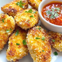 Für mein knuspriges Air Fryer Parmesan Hähnchen benötige ich folgende Hauptzutaten: - 4 Hähnchenbrustfilets, entbeint und ohne Haut - 1 Tasse Panko-Semmelbrösel - 1 Tasse geriebener Parmesan-Käse - 2 große Eier Diese Zutaten geben dem Hähnchen die perfekte Basis. Die Hähnchenbrust wird schön zart und die Panko-Semmelbrösel sorgen für den extra Crunch. Um den Geschmack zu intensivieren, füge ich noch einige Gewürze hinzu: - 2 Teelöffel Knoblauchpulver - 1 Teelöffel italienische Gewürzmischung - Salz und Pfeffer nach Geschmack Diese Gewürze bringen die Aromen zum Strahlen. Die Mischung aus Knoblauch und italienischen Kräutern macht das Hähnchen besonders schmackhaft. Ich benutze oft ungesüßte Mandelmilch in diesem Rezept. Aber es gibt auch Alternativen: - Normale Milch - Sojamilch - Hafermilch Jede dieser Milchsorten funktioniert gut. Wähle, was du magst oder was du gerade zu Hause hast. Das Wichtigste ist, dass die Eier gut gebunden werden. {{ingredient_image_2}} Zuerst heizen Sie Ihren Air Fryer auf 200°C vor. Das dauert etwa 5 Minuten. Währenddessen können Sie die Hähnchenbrustfilets vorbereiten. Tupfen Sie sie mit einem Küchentuch trocken. Dies hilft, dass das Hähnchen knusprig wird. In einer flachen Schüssel mischen Sie die Panko-Semmelbrösel, Parmesan, Knoblauchpulver, italienische Gewürze, Salz und Pfeffer. Diese Mischung wird die knusprige Panade. In einer anderen Schüssel verquirlen Sie die Eier mit der Mandelmilch. Diese Mischung sorgt dafür, dass die Panade gut haftet. Tauchen Sie die Hähnchenbrustfilets zuerst in die Eimischung. Danach rollen Sie sie in die Panade. Drücken Sie leicht, damit die Panade gut bleibt. Sprühen Sie die panierten Hähnchenbrustfilets mit Olivenöl ein. Legen Sie sie dann in den Air Fryer-Korb. Wählen Sie eine einzelne Schicht und lassen Sie Platz zwischen den Stücken. Garen Sie das Hähnchen 12 bis 15 Minuten lang. Wenden Sie es zur Hälfte, damit es gleichmäßig gart. Das Hähnchen ist fertig, wenn es goldbraun ist und eine Innentemperatur von 75°C erreicht hat. Lassen Sie das Hähnchen vor dem Servieren einige Minuten ruhen. Um die perfekte Knusprigkeit zu erzielen, ist die Vorbereitung entscheidend. Tupfen Sie die Hähnchenbrustfilets gut trocken. Feuchtigkeit ist der Feind der Knusprigkeit. Verwenden Sie Panko-Semmelbrösel, da sie eine bessere Textur bieten. Das Panieren ist wichtig. Tauchen Sie das Hähnchen zuerst in die Eimischung und dann in die Semmelbrösel. Drücken Sie leicht, damit die Panade gut haftet. Ein leichter Sprüher Olivenöl vor dem Garen verbessert die Bräunung. Die ideale Temperatur für das Garen ist 200°C (400°F). Dies sorgt für eine schnelle und gleichmäßige Garung. Garen Sie das Hähnchen etwa 12-15 Minuten. Wenden Sie es zur Hälfte, um eine gleichmäßige Bräunung zu erreichen. Die Innentemperatur sollte 75°C (165°F) betragen. Verwenden Sie ein Fleischthermometer, um sicherzustellen, dass das Hähnchen durch ist. Ein häufiger Fehler ist, das Hähnchen zu überladen. Lassen Sie Platz im Air Fryer, damit die Luft zirkulieren kann. Zu viel Feuchtigkeit kann die Knusprigkeit ruinieren. Achten Sie darauf, dass die Hähnchenbrustfilets gut trocken sind. Eine weitere Falle ist, nicht genug Öl zu verwenden. Ein wenig Olivenöl hilft der Panade, schön knusprig zu werden. Pro Tipps Hähnchen richtig vorbereiten: Tupfen Sie die Hähnchenbrustfilets gut trocken, um überschüssige Feuchtigkeit zu entfernen, was zur Knusprigkeit beiträgt. Die richtige Panade: Drücken Sie die Panade gut an das Hähnchen, damit sie beim Frittieren nicht abfällt und eine schön knusprige Textur entsteht. Öl gleichmäßig verteilen: Sprühen Sie das Hähnchen gleichmäßig mit Olivenöl ein, um eine gleichmäßige Bräunung und Knusprigkeit zu gewährleisten. Ruhen lassen: Lassen Sie das Hähnchen nach dem Frittieren einige Minuten ruhen, damit sich die Säfte setzen und das Fleisch saftig bleibt. {{image_4}} Du kannst das Rezept anpassen, indem du andere Käsesorten verwendest. Mozzarella gibt einen tollen Schmelz. Sein milder Geschmack ergänzt das Hähnchen gut. Feta bringt eine salzige Note und einen tollen Kontrast. Versuche auch Cheddar für mehr Tiefe. Jede Käsesorte verleiht dem Hähnchen eine eigene Note. Mische Käse für ein komplexeres Geschmackserlebnis. Wenn du es schärfer magst, füge etwas Cayennepfeffer hinzu. Ein Teelöffel reicht oft schon aus. Paprika oder geräucherte Paprika geben zusätzlichen Geschmack. Du kannst auch Kreuzkümmel oder Oregano ausprobieren. Diese Gewürze bringen eine neue Dimension ins Gericht. Scheue dich nicht, mit Gewürzen zu experimentieren und eigene Kombinationen zu finden. Serviere das Hähnchen mit frischem Gemüse. Brokkoli, grüne Bohnen oder Karotten passen hervorragend. Sie sorgen für Farbe und Nährstoffe. Ein einfacher Beilagensalat ist auch eine gute Wahl. Verwende ein leichtes Dressing, um die Aromen zu betonen. Für Kohlenhydrate eignen sich Quinoa oder Reis. Diese Beilagen machen die Mahlzeit komplett und gesund. Um die Frische Ihres knusprigen Air Fryer Parmesan Hähnchens zu bewahren, lassen Sie es zuerst abkühlen. Legen Sie die Hähnchenstücke in einen luftdichten Behälter. So bleibt das Hähnchen saftig und die Panade knusprig. Wenn Sie die Hähnchenbrustfilets mit einer Schicht Backpapier trennen, können Sie die Knusprigkeit noch besser bewahren. Wenn Sie das Hähnchen aufwärmen möchten, nutzen Sie den Air Fryer erneut. Heizen Sie ihn auf 180°C (350°F) vor. Legen Sie das Hähnchen für etwa 5 bis 7 Minuten in den Korb. Dies hilft, die Knusprigkeit wiederherzustellen, und das Hähnchen bleibt zart. Vermeiden Sie die Mikrowelle, da diese das Hähnchen weich macht. Im Kühlschrank bleibt das Hähnchen bis zu 3 Tage frisch. Stellen Sie sicher, dass es gut verpackt ist. Im Gefrierfach kann das Hähnchen bis zu 2 Monate gelagert werden. Wickeln Sie es fest in Folie ein oder verwenden Sie einen Gefrierbeutel. So bleibt der Geschmack erhalten. Wenn Sie es auftauen, nutzen Sie am besten den Kühlschrank, um eine gleichmäßige Temperatur zu gewährleisten. Das Garen im Air Fryer dauert etwa 12 bis 15 Minuten. Ich empfehle, die Hähnchenbrustfilets bei 200°C (400°F) zu garen. Wenden Sie das Hähnchen zur Hälfte der Garzeit, um eine gleichmäßige Bräunung zu erreichen. Prüfen Sie die Innentemperatur, die 75°C (165°F) betragen sollte. So stellen Sie sicher, dass das Hähnchen sicher und zart ist. Ja, Sie können gefrorenes Hähnchen verwenden, aber es braucht mehr Zeit. Ich empfehle, das Hähnchen zuerst aufzutauen. Das sorgt für eine bessere Panade und gleichmäßige Garung. Wenn Sie gefrorenes Hähnchen direkt verwenden, erhöhen Sie die Garzeit um 5 bis 10 Minuten. Achten Sie darauf, die Innentemperatur zu überprüfen. Zu knusprigem Hähnchen passen viele Beilagen gut. Hier sind einige Vorschläge: - Ein frischer gemischter Salat - Knusprige Pommes frites - Gebratene oder gedünstete Gemüse - Marinara-Soße zum Dippen - Zitronenschnitze für einen frischen Kick Diese Beilagen ergänzen das Hähnchen und sorgen für eine ausgewogene Mahlzeit. Diese Anleitung gibt Ihnen alles, was Sie für knuspriges Hähnchen benötigen. Wir haben die besten Zutaten, Gewürze, und Tipps geteilt. Mit einer Schritt-für-Schritt-Anleitung zum Panieren und Garen wird Ihr Hähnchen perfekt. Haben Sie verschiedene Variationen und Aufbewahrungsmethoden berücksichtigt? Denken Sie daran, die optimalen Temperaturen und Garzeiten zu beachten. Mit diesen Tricks wird Ihr Gericht immer knusprig und lecker. Experimentieren Sie mit verschiedenen Käsesorten und Gewürzen für zusätzlichen Geschmack. Jetzt sind Sie bereit, die Küche zu rocken!