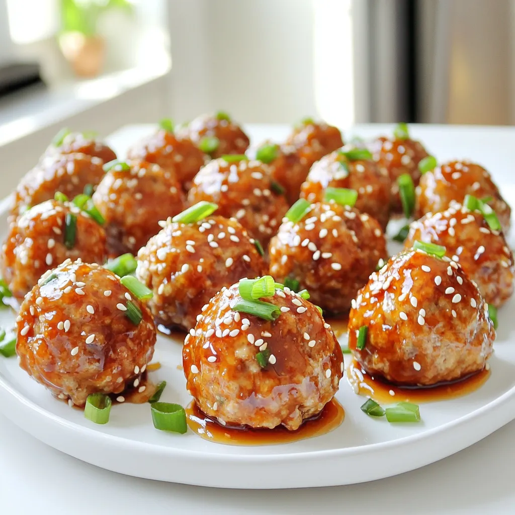 Für die Sriracha-Honig-Glasierten Fleischbällchen brauchst du: - 450 g gemahlenes Hähnchen oder Pute - 120 g Paniermehl - 30 g geriebener Parmesan - 2 Knoblauchzehen, fein gehackt - 1 Ei - 1 Teelöffel getrockneter Oregano - 1/2 Teelöffel Salz - 1/4 Teelöffel schwarzer Pfeffer Diese Zutaten sind die Basis. Sie sorgen für einen tollen Geschmack und die richtige Textur. Das gemahlene Fleisch gibt dir die saftige Grundlage. Parmesan fügt Tiefe hinzu. Die Mischung aus Paniermehl und Ei hilft, die Fleischbällchen zusammenzuhalten. Zusätzlich zu den Hauptzutaten verwenden wir: - 60 ml Honig - 2-3 Esslöffel Sriracha (nach Geschmack anpassen) - 1 Esslöffel Sojasauce - 1 Teelöffel Sesamöl Diese Zutaten geben den Fleischbällchen ihren besonderen Kick. Der Honig sorgt für Süße, während Sriracha die Schärfe bringt. Sojasauce fügt Umami hinzu, und Sesamöl rundet den Geschmack ab. Du kannst die Sriracha-Menge nach deinem Geschmack anpassen, um die Schärfe zu steuern. Für die Garnitur brauchst du: - 1 Esslöffel Sesamsamen (zur Garnitur) - Gehackte Frühlingszwiebeln (zur Garnitur) Die Garnituren bringen Farbe und Textur auf den Teller. Sesamsamen fügen Crunch hinzu, und die Frühlingszwiebeln bringen Frische. Diese einfachen Zutaten machen das Gericht noch ansprechender. Heize deinen Ofen auf 200°C vor. Nimm ein Backblech und lege Backpapier darauf. Das verhindert, dass die Fleischbällchen kleben bleiben. Gib in eine große Schüssel das gemahlene Hähnchen oder die Pute. Füge Paniermehl, Parmesan, den gehackten Knoblauch, das Ei, Oregano, Salz und Pfeffer hinzu. Mische alles gut, bis die Masse gleichmäßig aussieht. Nimm eine kleine Menge der Fleischmasse und forme sie zu Bällchen. Die Bällchen sollten etwa 2,5 cm groß sein. Lege sie gleichmäßig auf das Backblech. In einer separaten Schüssel mische den Honig, Sriracha, Sojasauce und Sesamöl. Rühre alles gut durch. Du kannst die Sriracha nach deinem Geschmack anpassen. Streiche die Hälfte der Glasur gleichmäßig auf die Fleischbällchen. Backe sie im Ofen für etwa 20 Minuten. Nach 20 Minuten nimm die Bällchen heraus und bestreiche sie mit der restlichen Glasur. Setze sie für weitere 5 Minuten in den Ofen, um die Glasur zu karamellisieren. Lass die Fleischbällchen nach dem Backen kurz ruhen. Garniere sie mit Sesamsamen und gehackten Frühlingszwiebeln. Um die Dichte der Fleischbällchen zu ändern, können Sie die Zutaten variieren. Wenn Sie saftigere Bällchen wollen, fügen Sie mehr Paniermehl oder ein weiteres Ei hinzu. Mögen Sie es lieber fest? Reduzieren Sie das Paniermehl. Experimentieren Sie mit der Mischung, um die perfekte Textur zu finden. Die Schärfe der Sriracha ist wichtig. Beginnen Sie mit zwei Esslöffeln und probieren Sie die Glasur. Fügen Sie mehr hinzu, wenn Sie es schärfer mögen. Auch die Qualität der Sriracha kann den Geschmack beeinflussen. Wählen Sie eine Marke, die Ihnen gefällt, um die besten Ergebnisse zu erzielen. Backen ist einfach und macht weniger Sauerei. Die Fleischbällchen garen gleichmäßig und werden leicht braun. Das Braten gibt jedoch einen köstlichen, knusprigen Rand. Wenn Sie Braten bevorzugen, achten Sie darauf, die Bällchen nicht zu lange zu kochen, damit sie nicht trocken werden. Beide Methoden sind lecker, wählen Sie die, die Ihnen am besten gefällt! {{image_4}} Für eine vegetarische Variante können Sie schwarze Bohnen oder Linsen verwenden. Diese Zutaten geben einen tollen Geschmack und die richtige Textur. Mischen Sie sie mit Paniermehl und Gewürzen. Fügen Sie auch etwas geriebenen Käse hinzu, um die Bindung zu verbessern. Verwenden Sie die gleiche Glasur aus Honig und Sriracha, um den Geschmack zu verstärken. Wenn Sie kein Hähnchen oder Pute mögen, probieren Sie Rinder- oder Schweinehackfleisch. Diese Fleischsorten bringen ihren eigenen, reichen Geschmack. Stellen Sie sicher, dass Sie die Gewürze anpassen, um die Aromen zu ergänzen. Mischen Sie etwas mehr Oregano oder Pfeffer, um den Geschmack zu intensivieren. Um das Rezept aufregender zu machen, fügen Sie exotische Gewürze hinzu. Zum Beispiel, versuchen Sie Kreuzkümmel oder Koriander für eine neue Dimension. Eine Prise Zimt kann auch den Geschmack vertiefen. Experimentieren Sie mit diesen Gewürzen, um Ihre eigene Note zu finden. Wenn Sie Fleischbällchen übrig haben, lassen Sie sie abkühlen. Legen Sie sie in einen luftdichten Behälter. So bleiben sie frisch. Sie können die Reste bis zu drei Tage im Kühlschrank aufbewahren. Achten Sie darauf, die Fleischbällchen gut abzudecken, um Gerüche zu vermeiden. Um die Fleischbällchen länger zu lagern, frieren Sie sie ein. Legen Sie sie auf ein Backblech und frieren Sie sie zuerst ein. Sobald sie fest sind, können Sie sie in einen Gefrierbeutel geben. So sparen Sie Platz. Die gefrorenen Fleischbällchen sind bis zu drei Monate haltbar. Denken Sie daran, sie vor dem Kochen über Nacht im Kühlschrank auftauen zu lassen. Zum Aufwärmen der Fleischbällchen geben Sie sie in den Ofen. Heizen Sie den Ofen auf 180 °C vor. Legen Sie die Fleischbällchen auf ein Backblech und backen Sie sie etwa 10 bis 15 Minuten lang. So bleiben sie saftig. Sie können die Fleischbällchen auch in der Mikrowelle erwärmen. Achten Sie jedoch darauf, sie nicht zu lange zu erhitzen, da sie trocken werden können. Servieren Sie sie mit frischer Glasur für extra Geschmack. Sie können die Sriracha-Honig-Glasierten Fleischbällchen bis zu drei Tage im Kühlschrank aufbewahren. Stellen Sie sicher, dass sie gut abgedeckt sind. Um die Frische zu erhalten, nutzen Sie einen luftdichten Behälter. Ja, Sie können Sriracha durch andere scharfe Soßen ersetzen. Eine gute Wahl ist Frank's Hot Sauce oder scharfe BBQ-Sauce. Passen Sie die Menge nach Ihrem Geschmack an. Diese Fleischbällchen passen gut zu verschiedenen Beilagen. Servieren Sie sie mit Reis oder asiatischen Nudeln. Ein frischer Salat oder gedämpftes Gemüse sind ebenfalls tolle Optionen. Die Schärfe hängt von der Menge Sriracha ab, die Sie verwenden. Für weniger Schärfe, reduzieren Sie die Sriracha-Menge. Sie können auch milde Soßen hinzufügen, um die Schärfe zu verringern. Die Sriracha-Honig-Glasierten Fleischbällchen sind einfach lecker. Wir haben die Zutaten, die Zubereitung und die besten Tipps besprochen. Du kannst das Rezept anpassen, um Vielfalt zu schaffen. Denke daran, die Reste richtig zu lagern. So bleiben sie frisch. Probiere das Rezept aus und bring etwas Abenteuer in deine Küche. Es macht Spaß, mit Aromen zu spielen. Viel Freude beim Kochen!