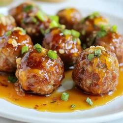 Um die besten Honig-Sriracha-glasierten Fleischbällchen zu machen, brauchst du: - 450 g gemahlenes Rindfleisch (oder Truthahn) - 120 g Semmelbrösel - 30 g geriebener Parmesan - 40 g gehackte Frühlingszwiebeln (plus mehr zum Garnieren) - 1 großes Ei - 2 Knoblauchzehen, gehackt - 1 Teelöffel Salz - 1/2 Teelöffel schwarzer Pfeffer - 1/2 Teelöffel Zwiebelpulver Diese Hauptzutaten sorgen für einen tollen Geschmack und eine gute Textur. Für die köstliche Glasur benötigst du: - 120 ml Honig - 60 ml Sriracha-Sauce - 30 ml Sojasauce (oder Tamari für glutenfrei) - 15 ml Sesamöl Diese Zutaten verleihen den Fleischbällchen eine süße und scharfe Note. - Fleischwahl: Wähle frisches, hochwertiges Fleisch. Bio-Fleisch hat oft mehr Geschmack. - Semmelbrösel: Verwende gerne frische Semmelbrösel für mehr Feuchtigkeit. - Parmesan: Frisch geriebener Parmesan hat besseren Geschmack als der aus der Dose. - Frühlingszwiebeln: Achte darauf, dass sie frisch und knackig sind. - Sriracha-Sauce: Probiere verschiedene Marken aus. Sie haben oft unterschiedliche Schärfegrade. Mit diesen Tipps stellst du sicher, dass deine Fleischbällchen besonders lecker werden! {{ingredient_image_2}} Heize deinen Ofen auf 200 °C vor. Das sorgt dafür, dass die Fleischbällchen gleichmäßig garen. Lege ein Backblech mit Backpapier aus. Das hilft, dass die Bällchen nicht kleben bleiben. In einer großen Schüssel mischst du folgende Zutaten: - 450 g gemahlenes Rindfleisch oder Truthahn - 120 g Semmelbrösel - 30 g geriebener Parmesan - 40 g gehackte Frühlingszwiebeln (plus mehr zum Garnieren) - 1 großes Ei - 2 Knoblauchzehen, gehackt - 1 Teelöffel Salz - 1/2 Teelöffel schwarzer Pfeffer - 1/2 Teelöffel Zwiebelpulver Vermenge alles gut, aber knete die Mischung nicht zu stark. Sie sollte gut kombiniert, aber nicht zu fest sein. Forme aus der Mischung kleine Bällchen. Jedes Bällchen sollte etwa 2,5 cm groß sein. Lege sie gleichmäßig auf das Backblech. Backe die Fleischbällchen für etwa 20 Minuten. Sie sind fertig, wenn sie durchgegart und leicht gebräunt sind. Während die Fleischbällchen backen, bereite die Glasur vor. Whiske in einem kleinen Topf bei mittlerer Hitze: - 120 ml Honig - 60 ml Sriracha-Sauce - 30 ml Sojasauce - 15 ml Sesamöl Lass die Mischung etwa 5 Minuten köcheln, damit sie leicht eindickt. Nimm die Fleischbällchen nach dem Backen heraus. Beträufle sie großzügig mit der Honig-Sriracha-Glasur. Schwenke sie vorsichtig, damit sie gleichmäßig überzogen sind. Wenn du eine karamellisierte Oberfläche magst, lege die Bällchen kurz unter den Grill. Lass sie nur 2-3 Minuten karamellisieren, um ein Verbrennen zu vermeiden. Übertrage die glasierten Fleischbällchen auf einen Servierteller. Beträufle sie mit der restlichen Glasur und garniere sie mit den zusätzlichen gehackten Frühlingszwiebeln. So sehen sie toll aus und schmecken noch besser! Um die perfekten Fleischbällchen zu garen, achte auf die Backzeit. Backe sie bei 200 °C für 20 Minuten. Überprüfe die Innentemperatur. Sie sollte mindestens 75 °C erreichen. So sind sie sicher und saftig. Lass sie nach dem Backen kurz ruhen. Dadurch bleiben sie zart. Die Honig-Sriracha-Glasur ist sehr anpassbar. Du kannst den Honig durch Ahornsirup ersetzen. Das gibt eine süße Note. Wenn du es noch schärfer magst, füge mehr Sriracha hinzu. Für einen zusätzlichen Geschmack kannst du auch etwas Limettensaft einrühren. Experimentiere mit verschiedenen Saucen für einen individuellen Twist. Ein häufiger Fehler ist, die Mischung zu stark zu kneten. Das macht die Fleischbällchen hart. Achte darauf, die Zutaten nur zu vermengen. Ein weiterer Fehler ist, die Backzeit zu ignorieren. Überbackene Fleischbällchen sind trocken. Kontrolliere sie regelmäßig, um die perfekte Konsistenz zu erreichen. Pro Tipps Fleischwahl: Verwenden Sie frisch gemahlenes Fleisch für den besten Geschmack und die beste Textur. Rindfleisch oder Truthahn sind beide köstlich. Semmelbrösel: Verwenden Sie Panko-Semmelbrösel für eine knusprigere Konsistenz der Fleischbällchen. Glasur anpassen: Passen Sie die Schärfe der Sriracha-Sauce nach Ihrem Geschmack an, indem Sie mehr oder weniger hinzufügen. Garnitur: Frische Kräuter wie Koriander oder Petersilie können zusätzlich zu den Frühlingszwiebeln für mehr Farbe und Geschmack verwendet werden. {{image_4}} Wenn du glutenfrei kochen möchtest, gibt es einfache Lösungen. Nutze glutenfreie Semmelbrösel oder Haferflocken anstelle der normalen Semmelbrösel. Außerdem kannst du Tamari statt Sojasauce verwenden. Achte darauf, dass alle Zutaten glutenfrei sind. So kannst du die leckeren Fleischbällchen genießen, ohne dir Sorgen zu machen. Für eine vegetarische Version kannst du gemahlene Pflanzen wie Kichererbsen oder Linsen nutzen. Mische sie mit Haferflocken und geriebenem Gemüse. Füge das Ei hinzu oder verwende Leinsamen als Bindemittel. Diese Alternativen bieten dir eine gesunde und schmackhafte Option. Die Honig-Sriracha-Glasur passt wunderbar auch zu diesen vegetarischen Bällchen. Die Gewürze machen einen großen Unterschied. Du kannst frischen Ingwer oder eine Prise Kreuzkümmel hinzufügen. Diese Gewürze verleihen den Bällchen eine interessante Note. Auch ein wenig Rauchpaprika kann den Geschmack intensivieren. Experimentiere mit deinen Lieblingsgewürzen, um neue Geschmäcker zu entdecken. Das macht das Gericht noch aufregender. Um die Fleischbällchen frisch zu halten, legen Sie sie in einen luftdichten Behälter. Das hilft, Feuchtigkeit zu bewahren. Sie können die Fleischbällchen auch in einem Gefrierbeutel aufbewahren. Drücken Sie die Luft heraus, bevor Sie sie schließen. So bleibt der Geschmack lange erhalten. Um die Fleischbällchen aufzuwärmen, nutzen Sie den Ofen oder die Mikrowelle. Beim Ofen heizen Sie ihn auf 180 °C vor. Legen Sie die Fleischbällchen auf ein Backblech und backen Sie sie für etwa 10 Minuten. In der Mikrowelle können Sie sie in kurzen Intervallen von 30 Sekunden erhitzen. Achten Sie darauf, sie nicht zu überhitzen. So bleiben sie saftig und lecker. Im Kühlschrank halten die Fleischbällchen etwa 3 bis 4 Tage. Wenn Sie sie einfrieren, bleiben sie bis zu 3 Monate frisch. Achten Sie darauf, sie gut zu verpacken, bevor Sie sie einfrieren. So können Sie jederzeit ein schnelles und leckeres Gericht genießen! Um die Steifigkeit der Fleischbällchen zu verbessern, achte auf die richtigen Zutaten. Verwende frische Semmelbrösel für mehr Festigkeit. Du kannst auch ein zusätzliches Ei hinzufügen. Achte darauf, die Mischung nicht zu stark zu kneten. Das macht die Fleischbällchen zart und saftig. Ein weiterer Tipp ist, die Fleischbällchen vor dem Backen für 30 Minuten in den Kühlschrank zu legen. Dies hilft ihnen, ihre Form zu behalten. Ja, du kannst viele Zutaten ersetzen. Wenn du kein Rindfleisch magst, nimm Truthahn oder Hühnchen. Für eine glutenfreie Option, verwende glutenfreie Semmelbrösel. Du kannst den Parmesan durch einen veganen Käse ersetzen. Auch die Sriracha-Sauce lässt sich durch eine milde Chilisauce ersetzen, wenn du es weniger scharf magst. Sei kreativ und probiere es aus! Die Schärfe der Fleischbällchen hängt von der Menge Sriracha ab. In diesem Rezept verwenden wir 60 ml Sriracha. Das gibt einen mittleren Schärfegrad. Wenn du die Schärfe reduzieren willst, nimm weniger Sriracha oder mische es mit mehr Honig. So bleibt der süße Geschmack und die Schärfe wird gemildert. Zu den Honig-Sriracha-glasierten Fleischbällchen passen viele Beilagen gut. Ein frischer Salat mit Gurken und Karotten ist eine tolle Wahl. Auch gedämpfter Reis oder Quinoa passen gut dazu. Wenn du etwas mehr willst, serviere sie mit gebratenem Gemüse. So bekommst du eine bunte und gesunde Mahlzeit. Ja, du kannst dieses Rezept im Voraus zubereiten. Bereite die Fleischbällchen und die Glasur vor und lagere sie getrennt im Kühlschrank. Du kannst die Fleischbällchen bis zu einem Tag im Voraus formen. Am Tag des Servierens einfach backen und glasieren. So hast du schnell ein leckeres Gericht fertig! Honig-Sriracha-glasierte Fleischbällchen sind einfach zuzubereiten. Wir haben die wichtigsten Zutaten und die besten Tipps besprochen. Eine Schritt-für-Schritt-Anleitung hilft dir, Fehler zu vermeiden. Ich habe auch Varianten für glutenfreie und vegetarische Optionen vorgestellt. Zu guter Letzt gibt es nützliche Infos zur Lagerung und Aufwärmen. Mit diesen Tipps kannst du köstliche Fleischbällchen erstellen. Sie sind perfekt für jedes Dinner oder als Snack. Prüfe die Variationen und finde deinen Lieblingsgeschmack!