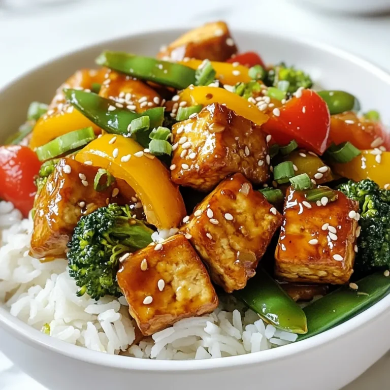 - Tofu und Gemüsesorten Für dieses Gericht verwenden wir einen Block festen Tofu. Er gibt dem Gericht eine gute Textur. Ich empfehle, ihn in etwa 2,5 cm große Würfel zu schneiden. Gemüse sind auch wichtig. Hier nutzen wir rote und gelbe Paprika, Brokkoli und Zuckerschoten. Diese bringen Farbe und Nährstoffe in das Gericht. - Gewürze und Marinade Die Marinade macht den Geschmack besonders. Wir verwenden Sojasauce, Ahornsirup, Reisessig und Sesamöl. Der Knoblauch und der Ingwer geben zusätzlich einen tollen Geschmack. Zusammen machen sie das Gericht lecker und aromatisch. - Tipps für die Auswahl von Tofu Wähle immer festen Tofu. Er hält beim Braten besser. Achte darauf, dass der Tofu frisch ist und keine Risse hat. Frisch schmeckt er besser und hat eine bessere Textur. - Empfehlungen für Teriyaki-Sauce Suche nach einer guten Teriyaki-Sauce ohne künstliche Zusätze. Eine Sauce mit natürlichen Zutaten schmeckt besser. Du kannst auch deine eigene Sauce machen. Mische Sojasauce, Honig und etwas Ingwer für einen schnellen Geschmack. {{ingredient_image_2}} - Zuerst presse den Tofu. Wickel ihn in ein Küchentuch und lege einen schweren Topf darauf. Lasse ihn 15 Minuten so stehen. - Schneide den gepressten Tofu in 2,5 cm große Würfel. - Bereite das Gemüse vor. Schneide die rote und gelbe Paprika in Scheiben. Nimm eine Tasse Brokkoli-Röschen und eine Tasse Zuckerschoten. Hacke drei Frühlingszwiebeln und drei Knoblauchzehen. Reibe einen Esslöffel frischen Ingwer. - Erhitze 2 Esslöffel Pflanzenöl in einer großen Pfanne oder einem Wok bei mittlerer bis hoher Hitze. - Füge die gewürfelten Tofu-Stücke hinzu. Brate sie 5-7 Minuten, bis sie goldbraun und knusprig sind. Nimm den Tofu aus der Pfanne und stelle ihn beiseite. - In der gleichen Pfanne gib die geschnittenen Paprika, Brokkoli und Zuckerschoten hinzu. Brate das Gemüse 4-5 Minuten an. - Füge den gehackten Knoblauch und den geriebenen Ingwer hinzu. Brate beides 30 Sekunden lang, bis es aromatisch riecht. - Mische in einer kleinen Schüssel 1/4 Tasse Sojasauce, 2 Esslöffel Ahornsirup, 1 Esslöffel Reisessig und 1 Teelöffel Sesamöl. - Gieße diese Sauce über das Gemüse in der Pfanne. Lasse alles 1-2 Minuten köcheln. - Gib den knusprigen Tofu zurück in die Pfanne. Vermenge alles vorsichtig, bis der Tofu gleichmäßig mit der Sauce überzogen ist. - Serviere das Stir-Fry über gekochtem Reis oder Quinoa. Garniere mit gehackten Frühlingszwiebeln und Sesamsamen. - Knuspriger Tofu: Um den Tofu knusprig zu machen, presse ihn gut. Entferne die Feuchtigkeit. Die Maisstärke hilft, eine schöne Kruste zu bilden. Brate den Tofu in heißem Öl. Lass ihn goldbraun werden, das sind etwa 5-7 Minuten. - Zarte Gemüse: Wähle frisches Gemüse für den besten Geschmack. Schneide die Paprika, Brokkoli und Zuckerschoten klein. Brate sie schnell an, um sie zart und knackig zu halten. Überbrühe das Gemüse nicht. Bei mittlerer Hitze bleibt es schön leuchtend. - Vegane und glutenfreie Alternativen: Verwende Tamari anstelle von Sojasauce für eine glutenfreie Option. Der Tofu ist von Natur aus vegan. Du kannst auch Tempeh anstelle von Tofu nutzen. Das gibt einen anderen Geschmack und eine andere Textur. - Gewürzvariationen: Experimentiere mit Gewürzen! Füge Chili für etwas Schärfe hinzu. Koriander kann eine frische Note geben. Probiere auch andere Saucen wie Teriyaki oder Hoisin. Das verändert den gesamten Geschmack des Gerichts. Pro Tipps Tofu gut pressen: Um eine knusprige Textur zu erreichen, sollten Sie den Tofu gründlich pressen, um überschüssige Feuchtigkeit zu entfernen. Gemüse gleichmäßig schneiden: Achten Sie darauf, das Gemüse in gleichmäßige Stücke zu schneiden, damit es gleichmäßig gart und eine schöne Präsentation erhält. Sauce nicht zu lange kochen: Kochen Sie die Sauce nur kurz, um die Aromen zu entfalten, ohne dass sie zu dick wird oder anbrennt. Sesamsamen rösten: Für zusätzlichen Geschmack können Sie die Sesamsamen leicht anrösten, bevor Sie sie über das Gericht streuen. {{image_4}} Für Teriyaki Tofu Stir Fry können Sie verschiedene Proteinquellen nutzen. Hier sind einige Optionen: - Tempeh: Ein fermentiertes Sojaprodukt, das einen nussigen Geschmack hat. - Seitan: Dies ist ein Weizeneiweiß, das eine fleischähnliche Textur bietet. - Hülsenfrüchte: Kichererbsen oder schwarze Bohnen sind tolle Ergänzungen. Sie können auch mit verschiedenen Gemüsesorten experimentieren: - Karotten: Schneiden Sie sie in dünne Scheiben oder Streifen. - Zucchini: Diese ist leicht und hat einen milden Geschmack. - Spinat: Fügen Sie ihn am Ende des Kochens hinzu, um ihn nur kurz zu garen. Wenn Sie den Süßungsgrad anpassen möchten, probieren Sie diese Alternativen: - Honigalternativen: Agavendicksaft hat einen ähnlichen Geschmack und ist vegan. - Zuckeralternativen: Kokosblütenzucker ist eine gesunde Option und hat einen karamelartigen Geschmack. Diese Variationen geben Ihrem Gericht eine neue Note. Experimentieren Sie und finden Sie Ihre perfekte Kombination! Um gebratenen Tofu richtig aufzubewahren, folge diesen Schritten: - Lass den Tofu auf Raumtemperatur abkühlen. - Lege die Reste in einen luftdichten Behälter. - Achte darauf, dass der Behälter gut verschlossen ist. - Lagere ihn im Kühlschrank. So bleibt der Tofu frisch für bis zu drei Tage. Die besten Methoden zur Wiedererwärmung des Gerichts sind: - Erhitze den Tofu in einer Pfanne bei mittlerer Hitze. - Füge ein wenig Öl hinzu, um die Knusprigkeit zu erhalten. - Alternativ kannst du die Mikrowelle verwenden. Decke das Gericht mit einem feuchten Tuch ab, um es nicht auszutrocknen. Die Pfanne gibt dir die beste Textur zurück. Achte darauf, den Tofu nicht zu lange zu erhitzen. Du kannst Teriyaki Tofu Stir Fry im Kühlschrank etwa 3 bis 4 Tage aufbewahren. Achte darauf, das Gericht in einem luftdichten Behälter zu lagern. So bleibt der Geschmack frisch und lecker. Wenn du es für längere Zeit aufbewahren möchtest, friere es ein. Eingefroren hält es bis zu 3 Monate. Ja, du kannst das Rezept ganz einfach anpassen. Wenn du Allergien hast, ersetze die Sojasauce durch Tamari, um glutenfrei zu sein. Du kannst auch das Gemüse ändern. Zum Beispiel, füge Karotten oder Pilze hinzu. Das Rezept bleibt lecker, egal wie du es anpasst. Um Tofu knusprig zu machen, presse ihn gut, um die Feuchtigkeit zu entfernen. Bestäube ihn dann mit Maisstärke. Das hilft, eine schöne Kruste zu bilden. Brate den Tofu in heißem Öl und wende ihn regelmäßig. So wird er goldbraun und knusprig. Zusammenfassend haben wir uns mit den Hauptzutaten für dein Teriyaki Tofu Stir Fry beschäftigt. Die Auswahl von Tofu und frischem Gemüse ist entscheidend. Du hast auch gelernt, wie du das Gericht Schritt für Schritt zubereitest. Denk daran, die Textur anzupassen und Variationen auszuprobieren. Lagerung und Wiedererwärmung sorgen dafür, dass du das Gericht auch später genießen kannst. Experimentiere mit deinen Lieblingszutaten und mache das Rezept zu deinem eigenen. Kochen soll Spaß machen!