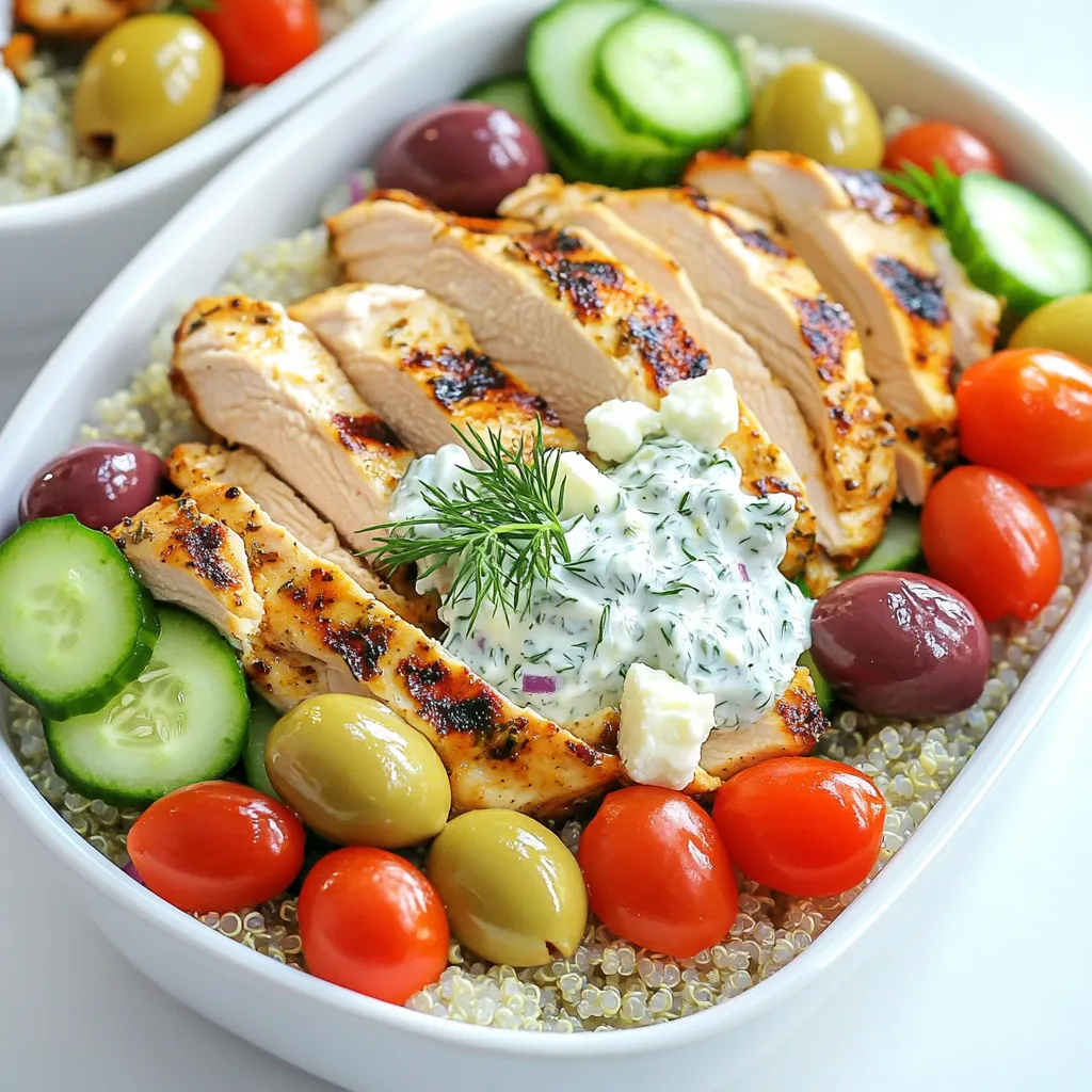 Griechische Chicken Gyro Bowls Einfaches Rezept
