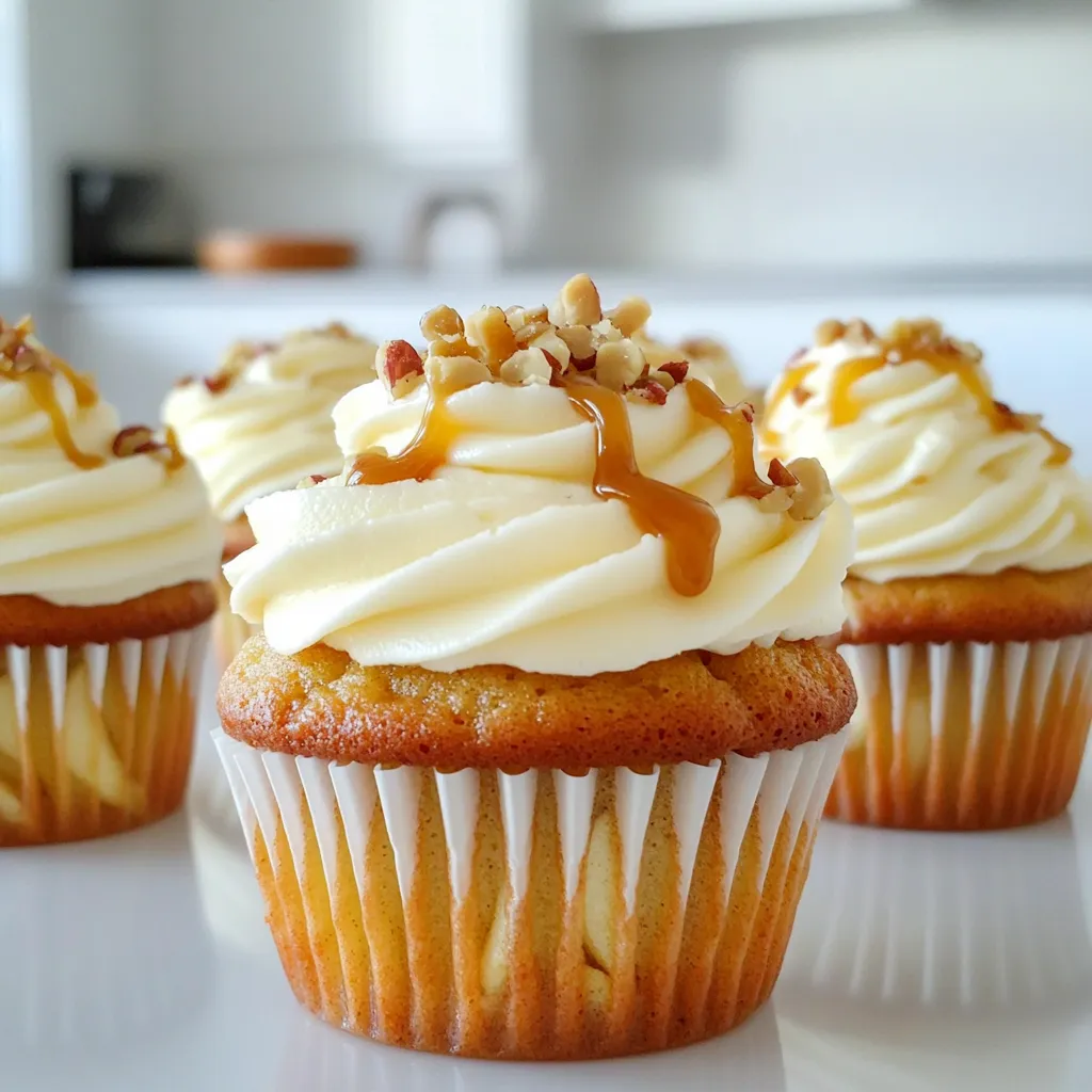 - 1 ½ Tassen Weizenmehl - 1 Teelöffel Backpulver - ½ Teelöffel Natron - ½ Teelöffel Salz - ½ Tasse ungesalzene Butter, weich - 1 Tasse Kristallzucker - 2 große Eier - 1 Teelöffel Vanilleextrakt - ½ Tasse saure Sahne - 1 ½ Tassen geschälte und gewürfelte Äpfel (vorzugsweise Granny Smith) - ½ Teelöffel Zimt - ½ Tasse Karamellsauce (gekauft oder selbstgemacht) - 8 Unzen Frischkäse, weich - ½ Tasse Puderzucker - 1 Teelöffel Vanilleextrakt (für das Frosting) - Extra Karamellsauce zum Drizzeln - Optional: Gehackte Nüsse zur Garnierung Die Hauptzutaten sind einfach zu finden. Weizenmehl, Backpulver und Natron geben den Küchlein Struktur. Salz sorgt für den richtigen Geschmack. Butter und Zucker bringen die Süße und die Cremigkeit. Die Eier helfen, alles zusammenzuhalten. Der Vanilleextrakt bringt ein tolles Aroma. Saure Sahne macht die Küchlein schön saftig. Die Äpfel, am besten Granny Smith, geben Frische und einen tollen Biss. Zimt verstärkt den Geschmack der Äpfel und gibt eine warme Note. Karamellsauce ist der Star des Rezepts. Sie sorgt für einen süßen, klebrigen Genuss. Frischkäse und Puderzucker bilden das Frosting, das die Küchlein perfekt abrundet. Die gehackten Nüsse sind optional, aber sie fügen eine schöne Textur hinzu. Mit diesen Zutaten ist der Weg zu köstlichen Karamell-Apfel-Frischkäse-Küchlein ganz einfach. - Heizen Sie Ihren Ofen auf 175°C vor und bereiten Sie ein Muffinblech mit Papierförmchen vor. - In einer mittelgroßen Schüssel mischen Sie 1 ½ Tassen Weizenmehl, 1 Teelöffel Backpulver, ½ Teelöffel Natron, ½ Teelöffel Salz und ½ Teelöffel Zimt gut. - In einer großen Schüssel rühren Sie ½ Tasse weiche Butter und 1 Tasse Kristallzucker mit einem elektrischen Mixer bis die Mischung fluffig ist. - Schlagen Sie dann 2 große Eier nacheinander unter und fügen Sie 1 Teelöffel Vanilleextrakt hinzu. Mischen Sie alles gut. - Geben Sie ½ Tasse saure Sahne hinzu und rühren Sie, bis die Mischung glatt ist. - Kombinieren Sie die trockenen und nassen Zutaten vorsichtig. Mischen Sie, bis alles gerade verbunden ist. Übermixen Sie nicht. - Falten Sie 1 ½ Tassen gewürfelte Äpfel unter. Geben Sie auch ½ Tasse Karamellsauce hinzu. - Füllen Sie die Muffinförmchen zu etwa 2/3 mit Teig. - Geben Sie einen kleinen Löffel Karamellsauce in die Mitte jedes Muffins und verwirbeln Sie sie leicht mit einem Zahnstocher. - Backen Sie die Küchlein 18-20 Minuten lang, bis ein Zahnstocher sauber herauskommt. Lassen Sie sie 5 Minuten im Blech abkühlen. - Bereiten Sie das Frosting vor, indem Sie 8 Unzen weichen Frischkäse mit ½ Tasse Puderzucker und 1 Teelöffel Vanilleextrakt glatt schlagen. - Verteilen Sie das Frosting auf den abgekühlten Küchlein. Garnieren Sie sie mit extra Karamellsauce und optional mit gehackten Nüssen. Um die perfekte Konsistenz der Karamell-Apfel-Frischkäse-Küchlein zu erreichen, ist das Mischen des Teigs sehr wichtig. Mischen Sie die Zutaten nur bis sie gerade verbunden sind. Übermixen führt zu trockenen Küchlein. Achten Sie darauf, die trockenen Zutaten gut mit den nassen Zutaten zu kombinieren. Wenn der Teig fertig ist, lassen Sie die Küchlein für fünf Minuten im Blech abkühlen. Danach kommen sie auf ein Kuchengitter. Diese Abkühlzeiten helfen, die Küchlein saftig zu halten. Sie können die Küchlein leicht anpassen. Verwenden Sie alternative Früchte wie Birnen oder Pfirsiche für einen neuen Geschmack. Auch verschiedene Frosting-Ideen sind möglich. Statt Frischkäse-Frosting können Sie Buttercreme oder Schokoladenganache verwenden. Ein Hauch von Nussgeschmack passt auch gut dazu. Seien Sie kreativ und finden Sie Ihre Lieblingskombination! {{image_4}} Um die Karamell-Apfel-Frischkäse-Küchlein frisch zu halten, lagere sie in einem luftdichten Behälter. Stelle sicher, dass die Küchlein vollständig abgekühlt sind, bevor du sie verpackst. Dies verhindert, dass sich Feuchtigkeit bildet. Die ideale Lagertemperatur liegt bei Raumtemperatur. Bei richtiger Lagerung halten die Küchlein bis zu fünf Tage. Wenn du die Küchlein länger aufbewahren möchtest, kannst du sie auch einfrieren. Lasse die Küchlein nach dem Backen vollständig abkühlen. Wickel jedes Küchlein fest in Frischhaltefolie ein und lege sie in einen gefrierfesten Behälter. So bleiben sie bis zu drei Monate frisch. Beim Auftauen nimm die Küchlein einfach aus dem Gefrierfach und lasse sie bei Raumtemperatur für etwa eine Stunde auftauen. Alternativ kannst du sie auch über Nacht im Kühlschrank auftauen. So bleiben die Küchlein saftig und lecker. Sie können griechischen Joghurt oder Kokosjoghurt nutzen. Diese haben ähnliche Eigenschaften. Sie machen die Küchlein auch schön saftig. Verwenden Sie glutenfreies Mehl wie Reis- oder Mandelmehl. Diese Mehle haben eine andere Textur. Sie können auch eine Mischung aus glutenfreien Mehlen ausprobieren. Das sorgt für guten Geschmack. Ja, das ist einfach. Sie brauchen nur Zucker, Butter und Sahne. 1. Schmelzen Sie 1 Tasse Zucker bei mittlerer Hitze. 2. Rühren Sie, bis der Zucker goldbraun wird. 3. Fügen Sie 6 Esslöffel Butter und 1/2 Tasse Sahne hinzu. 4. Rühren Sie, bis alles gut vermischt ist. Lassen Sie die Sauce abkühlen, bevor Sie sie verwenden. Ja, sie sind perfekt für Feiern. Sie passen gut zu Geburtstagen und Erntedankfesten. Sie lassen sich auch gut auf einem Buffet anrichten. Bieten Sie sie mit einer Tasse Kaffee oder Tee an. Ein Karamell-Apfel-Frischkäse-Küchlein hat etwa 250 Kalorien. Diese Zahl kann variieren, je nach Zutaten und Portionsgröße. Die Küchlein sind saftig und süß. Jedes Küchlein bietet eine schöne Balance zwischen Apfel und Karamell. Sie sind perfekt für einen Snack oder als Dessert. Es gibt einige einfache Wege, die Nährwerte zu verbessern. Zum Beispiel kannst du die Butter durch Apfelmus ersetzen. Dies senkt die Kalorienzahl und erhöht die Feuchtigkeit. Verwende Vollkornmehl anstelle von Weißmehl. Dies gibt mehr Ballaststoffe. Statt Kristallzucker kannst du Honig oder Ahornsirup nutzen. Diese Alternativen machen die Küchlein süßer und gesünder. Auch weniger Karamellsauce kann die Kalorien senken. Probiere diese Tipps aus, um deine Küchlein noch besser zu machen! In diesem Artikel haben wir über die leckeren Küchlein gesprochen. Wir haben die wichtigsten Zutaten wie Äpfel, Karamellsauce und saure Sahne behandelt. Die Schritt-für-Schritt-Anleitung sorgt dafür, dass du jeden Schritt einfach nachvollziehen kannst. Die Tipps helfen dir, die perfekte Konsistenz zu erreichen und kreative Variationen auszuprobieren. Schließlich haben wir auch zur Aufbewahrung und Nährstoffverbesserung nützliche Hinweise gegeben. Viel Spaß beim Backen und Genießen dieser besonderen Küchlein!