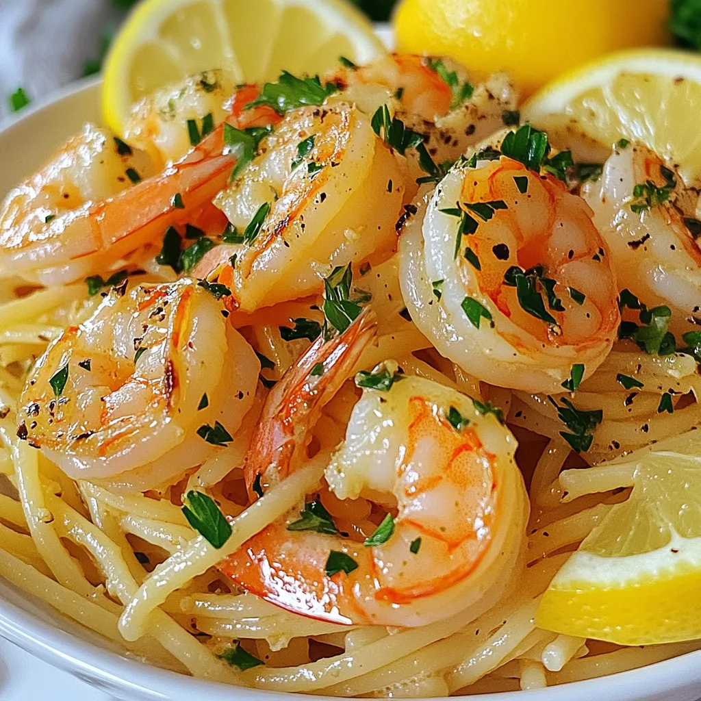 Für ein leckeres Garnelen Scampi Linguine brauche ich folgende Zutaten: - 225 g Linguine-Nudeln - 450 g große, geschälte und entdarmte Garnelen - 4 Knoblauchzehen, fein gehackt - 1/2 Teelöffel rote Chiliflocken (nach Geschmack anpassen) - 60 ml Hühnerbrühe - 30 ml Zitronensaft - 60 g ungesalzene Butter - 60 ml Olivenöl - 30 g frische Petersilie, gehackt - Salz und schwarzer Pfeffer nach Geschmack - Zitronenschnitzen zum Garnieren Ich empfehle, große, frische Garnelen zu wählen. Achte darauf, dass sie geschält und entdarmt sind. Überprüfe die Farbe und den Geruch. Frische Garnelen sollten leicht rosa sein und angenehm riechen. Tiefgefrorene Garnelen sind auch gut, aber tau sie richtig auf, bevor du sie kochst. Koche die Linguine in sprudelndem, gesalzenem Wasser. Halte dich an die Anweisungen auf der Verpackung. Achte darauf, die Pasta al dente zu kochen. Das bedeutet, dass sie noch einen leichten Biss hat. Bewahre etwas vom Nudelwasser auf. Es hilft, die Soße zu binden und geschmeidig zu machen. {{ingredient_image_2}} Koche die Linguine in einem großen Topf. Verwende sprudelndes, gesalzenes Wasser. Folge den Anweisungen auf der Verpackung, um die Nudeln al dente zu kochen. Wenn die Nudeln fertig sind, bewahre 120 ml des Nudelwassers auf. Gieße die Linguine ab und stelle sie beiseite. Erhitze in einer großen Pfanne das Olivenöl und die Butter bei mittlerer Hitze. Wenn die Butter geschmolzen ist, füge den gehackten Knoblauch und die Chiliflocken hinzu. Sauté sie etwa 1 Minute, bis sie duften. Lege dann die Garnelen in die Pfanne. Brate sie 2-3 Minuten auf einer Seite, bis sie rosa werden. Wende die Garnelen und brate sie weitere 2-3 Minuten. Würze sie mit Salz und schwarzem Pfeffer. Gieße die Hühnerbrühe und den Zitronensaft in die Pfanne. Rühre gut um und lasse die Soße 2 Minuten köcheln. Füge dann die gekochten Linguine hinzu. Mische alles gründlich. Verwende dabei das reservierte Nudelwasser, bis die Soße die gewünschte Konsistenz hat. Nimm die Pfanne vom Herd und rühre die gehackte Petersilie unter. Schmecke die Soße ab und füge nach Bedarf mehr Salz und Pfeffer hinzu. Serviere die Linguine sofort mit Zitronenschnitzen. Um den vollen Geschmack zu erreichen, achte auf die frischen Zutaten. Verwende frische Garnelen, frischen Knoblauch und frische Petersilie. Diese Zutaten bringen mehr Aroma. Die richtige Menge an Chiliflocken gibt dir einen schönen Kick. Du kannst die Menge anpassen, je nachdem, wie scharf du es magst. Das Nudelwasser, das du aufbewahrst, ist wichtig. Es hilft, die Soße schön cremig zu machen. Ein häufiger Fehler ist, die Linguine zu lange zu kochen. Sie sollten al dente sein, also bissfest. Wenn du die Garnelen überkochst, werden sie gummiartig. Achte darauf, sie nur kurz zu braten, bis sie rosa sind. Vermeide es, die Soße zu stark zu kochen. Lasse sie nur kurz köcheln, damit die Aromen sich verbinden, ohne zu verkochen. Wähle große, geschälte und entdarmte Garnelen. Diese haben mehr Geschmack und sind einfacher zu essen. Achte darauf, dass sie frisch riechen, nicht fischig. Wenn du gefrorene Garnelen kaufst, lasse sie im Kühlschrank über Nacht auftauen. So bleiben sie zart. Garnelen mit einer leicht rosa Farbe sind oft die besten. Sie sind frisch und saftig. Pro Tipps Frische Garnelen verwenden: Für das beste Geschmackserlebnis solltest du frische, hochwertige Garnelen verwenden. Tiefgefrorene Garnelen sind ebenfalls eine gute Option, achte jedoch darauf, sie richtig aufzutauen. Wasser für die Pasta reservieren: Das Aufbewahren von etwas Nudelwasser hilft, die Soße zu binden und ihr eine cremigere Konsistenz zu verleihen. Füge es nach Bedarf hinzu, während du die Pasta mit der Soße vermischst. Knoblauch nicht verbrennen: Achte darauf, den Knoblauch nur kurz zu sautieren, um ein Anbrennen zu vermeiden. Angebrannter Knoblauch kann bitter schmecken und das Gericht ruinieren. Mit frischen Kräutern garnieren: Frische Kräuter wie Petersilie oder Basilikum verleihen dem Gericht nicht nur Farbe, sondern auch zusätzlichen Geschmack. Füge sie kurz vor dem Servieren hinzu. {{image_4}} Wenn du eine vegetarische Option suchst, ersetze die Garnelen durch Zucchini oder Champignons. Diese Gemüse bringen einen tollen Geschmack. Du kannst auch Kichererbsen verwenden, um mehr Protein hinzuzufügen. Die Zubereitung bleibt gleich. Einfach die Beilage in der Pfanne anbraten, bis sie weich sind. Für mehr Geschmack kannst du noch frische Tomaten oder Spinat hinzufügen. Die Tomaten bringe ich oft kurz vor dem Anrichten dazu. Spinat kann in der Pfanne mit dem Knoblauch angebraten werden. Das gibt eine schöne Farbe und mehr Nährstoffe. Auch ein Schuss Weißwein in die Soße macht das Gericht noch aromatischer. Wenn du Wein nutzen möchtest, nehme trockenen Weißwein. Er verstärkt den Geschmack der Soße. Einfach den Wein nach dem Anbraten der Garnelen hinzufügen und etwas einkochen lassen, bevor du die Brühe hinzugibst. So entsteht eine reichhaltige, tiefe Aromenbasis. Wenn du Garnelen Scampi Linguine übrig hast, lagere sie in einem luftdichten Behälter. Achte darauf, die Pasta und die Garnelen getrennt zu halten, um die Textur zu bewahren. Lege die Pasta in einen eigenen Behälter und die Garnelen in einen anderen. Auf diese Weise bleibt alles frisch. Um die Garnelen Scampi richtig aufzuwärmen, benutze eine Pfanne. Gib etwas Olivenöl oder Butter in die Pfanne. Erhitze sie bei mittlerer Hitze. Füge die Pasta und die Garnelen hinzu. Rühre alles gut um, bis es warm ist. Das gibt den Garnelen ihren Geschmack zurück und macht die Pasta zart. Im Kühlschrank hält sich das Gericht etwa zwei bis drei Tage. Achte darauf, es gut abzudecken. Wenn du es länger aufbewahren möchtest, kannst du die Scampi und die Pasta auch einfrieren. Im Gefrierschrank sind sie bis zu drei Monate haltbar. Denke daran, sie in einem luftdichten Behälter zu lagern, um Gefrierbrand zu vermeiden. Die Zubereitung von Garnelen Scampi Linguine dauert etwa 35 Minuten. Du brauchst 10 Minuten für die Vorbereitung und 25 Minuten für das Kochen. Diese Zeit kann leicht variieren, je nach deinem Kochtalent. Die schnelle Zubereitung macht dieses Gericht ideal für ein schnelles Abendessen. Ja, du kannst die Garnelen ersetzen. Hähnchenbrust oder Tofu sind gute Alternativen. Sie erfordern jedoch andere Garzeiten. Du kannst auch Gemüse wie Zucchini oder Pilze verwenden, um ein veganes Gericht zu machen. Achte darauf, die Aromen der Soße anzupassen, damit alles gut zusammenpasst. Frische Garnelen solltest du sofort nach dem Kauf verwenden. Wenn du sie aufbewahren musst, lege sie in eine luftdichte Verpackung. Bewahre sie im Kühlschrank auf und verbrauche sie innerhalb von 1-2 Tagen. Wenn du sie länger aufbewahren möchtest, friere sie ein. Achte darauf, sie gut zu verpacken, um Gefrierbrand zu vermeiden. Garnelen Scampi Linguine ist einfach zuzubereiten. Wir haben die besten Zutaten und Tipps betrachtet. Ich habe dir gezeigt, wie du Linguine perfekt kochst und die Garnelen richtig anbrätst. Außerdem erhältst du nützliche Tricks, um Fehler zu vermeiden. Variationen und Lagerung waren ebenfalls Themen. Denke daran, dass du mit frischen Zutaten mehr Geschmack bekommst. Probiere es aus und variiere nach deinem Geschmack. So wird jede Mahlzeit ein Erfolg.
