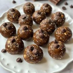 Um die perfekten Erdnussbutter-Schokoladen-Energiebällchen zu machen, brauchst du folgende Zutaten: - 1 Tasse natürliche Erdnussbutter - 1/2 Tasse Honig oder Ahornsirup - 1 Tasse zarte Haferflocken - 1/2 Tasse gemahlene Leinsamen - 1/2 Tasse dunkle Schokoladenstückchen (milchfrei bei Bedarf) - 1/4 Tasse Chiasamen - 1 Teelöffel Vanilleextrakt - Eine Prise Meersalz Diese Zutaten bieten nicht nur einen tollen Geschmack, sondern auch viele Nährstoffe. Zum Beispiel: - Erdnussbutter: reich an Proteinen und gesunden Fetten. - Haferflocken: liefern Ballaststoffe, die die Verdauung unterstützen. - Leinsamen: sind eine gute Quelle für Omega-3-Fettsäuren. - Chiasamen: sind voll von Antioxidantien und Ballaststoffen. - Dunkle Schokoladenstückchen: bringen Geschmack und sind eine Quelle für Antioxidantien. Wenn du Zutaten auswählst, achte auf Folgendes: - Wähle natürliche Erdnussbutter ohne Zuckerzusatz oder ungesunde Fette. - Achte beim Honig auf Bio-Qualität, wenn möglich. - Die Haferflocken sollten aus 100 % Vollkorn bestehen. - Verwende frische Leinsamen, die du selbst mahlst. So bleiben die Nährstoffe erhalten. - Achte bei den Schokoladenstückchen auf einen hohen Kakaoanteil für mehr Geschmack und weniger Zucker. Diese Tipps helfen dir, die besten Zutaten für deine Energiebällchen auszuwählen. So kannst du sicher sein, dass du einen gesunden Snack zubereitest. {{ingredient_image_2}} Beginne mit der Erdnussbutter. Nimm eine Tasse natürliche Erdnussbutter und gebe sie in eine große Schüssel. Füge dann eine halbe Tasse Honig oder Ahornsirup hinzu. Mische die beiden Zutaten gründlich. Rühre, bis die Masse glatt und gut vermischt ist. Jetzt kommen die trockenen Zutaten. Gib eine Tasse zarte Haferflocken, eine halbe Tasse gemahlene Leinsamen und eine viertel Tasse Chiasamen hinzu. Vergiss nicht den Vanilleextrakt! Ein Teelöffel davon macht einen großen Unterschied. Streue eine Prise Meersalz hinein, um den Geschmack zu heben. Mit einem Spatel oder deinen Händen, vermische alles gut. Achte darauf, dass alle Zutaten gleichmäßig verteilt sind. Zum Schluss hebe vorsichtig eine halbe Tasse dunkle Schokoladenstückchen unter. Diese sorgen für den Schokoladengeschmack. Nachdem die Mischung gut vermengt ist, stelle die Schüssel für etwa 30 Minuten in den Kühlschrank. Dies hilft, die Mischung fester zu machen. Nach dem Abkühlen nimm mit einem Esslöffel Portionen heraus. Rolle diese zwischen deinen Handflächen zu kleinen Bällchen. Die Bällchen sollten schön rund und gleich groß sein. Lege sie auf ein mit Backpapier belegtes Blech. Dies verhindert, dass sie kleben bleiben. Jetzt kommt der letzte Schritt. Stelle das Blech mit den geformten Bällchen für mindestens 30 Minuten in den Kühlschrank. Dies lässt sie fest werden. Nach der Kühlzeit sind die Energiebällchen bereit zum Servieren. Du kannst sie in einem dekorativen Glas oder auf einem schönen Teller präsentieren. Genieße diese leckeren Energiebällchen als gesunden Snack oder nach dem Sport. Sie sind einfach und machen viel Spaß! Ein häufiger Fehler ist, die Mischung zu trocken zu machen. Wenn das passiert, addiere etwas mehr Erdnussbutter. Achte darauf, die Zutaten gut zu vermengen. Klumpen führen zu ungleichmäßigen Bällchen. Kühle die Mischung, um die Handhabung zu erleichtern. Falls die Bällchen nicht gut zusammenhalten, probiere mehr Honig. Du kannst die Energiebällchen nach deinem Geschmack anpassen. Verwende verschiedene Nüsse oder Samen. Probiere Mandeln oder Sonnenblumenkerne. Für mehr Süße kannst du mehr Honig hinzufügen. Wenn du es schokoladiger magst, erhöhe die Menge an Schokoladenstückchen. Auch Gewürze wie Zimt oder Kakao geben einen neuen Geschmack. Nutze eine Küchenmaschine, um die Mischung schnell und einfach zu vermengen. Sie spart Zeit und sorgt für eine gleichmäßige Konsistenz. Ein Eisportionierer hilft dir, gleichmäßige Bällchen zu formen. Das macht das Rollen viel einfacher. Halte die Schüssel kühl, während du arbeitest, um die Mischung geschmeidig zu halten. Pro Tipps Variationen ausprobieren: Fügen Sie Nüsse oder Trockenfrüchte hinzu, um verschiedene Geschmäcker und Texturen zu erhalten. Vorratshaltung: Bewahren Sie die Energiebällchen in einem luftdichten Behälter im Kühlschrank auf, um ihre Frische zu erhalten. Proteinboost: Ersetzen Sie einen Teil der Erdnussbutter durch Proteinpulver, um den Nährstoffgehalt zu erhöhen. Glutenfreie Option: Verwenden Sie glutenfreie Haferflocken, um diese Energiebällchen für eine glutenfreie Ernährung geeignet zu machen. {{image_4}} Wenn Sie auf Honig oder Ahornsirup verzichten möchten, gibt es tolle Alternativen. Sie können Agavendicksaft oder Kokosblütenzucker verwenden. Diese Optionen bieten eine andere Süße und sind oft weniger verarbeitet. Sie können auch Stevia oder Erythrit ausprobieren. Diese sind kalorienarm und ideal für Diäten. Die Rezeptur ist sehr anpassbar. Fügen Sie Nüsse wie Mandeln oder Walnüsse hinzu, um mehr Crunch zu erhalten. Getrocknete Früchte wie Cranberries oder Rosinen bringen Süße und Textur. Zimt oder Kakaopulver können einen zusätzlichen Geschmackskick geben. Experimentieren Sie mit diesen Zutaten für individuelle Energiebällchen. Für glutenfreie Energiebällchen ersetzen Sie Haferflocken durch glutenfreie Haferflocken. Um das Rezept vegan zu machen, nutzen Sie Ahornsirup und milchfreie Schokoladenstückchen. Diese Optionen helfen, die Energiebällchen für alle zugänglich zu machen. So können Sie gesund snacken, ohne auf den Genuss zu verzichten. Die Erdnussbutter-Schokoladen-Energiebällchen bleiben am besten im Kühlschrank. Dort bleiben sie frisch und lecker. Lagern Sie sie in einem luftdichten Behälter. So vermeiden Sie, dass sie trocken werden. Die kühle Temperatur hilft, die Bällchen fest zu halten. Diese Energiebällchen sind etwa eine Woche haltbar. Wenn Sie sie im Kühlschrank aufbewahren, bleiben sie frisch. Sie können auch im Gefrierfach lagern. Dort halten sie bis zu drei Monate. Denken Sie daran, sie in Portionen zu verpacken. So tauen Sie nur das auf, was Sie brauchen. Wenn Sie Zutaten übrig haben, nutzen Sie diese kreativ. Die Erdnussbutter kann in Smoothies oder Haferbrei kommen. Dunkle Schokoladenstückchen passen gut in Cookies oder Muffins. Haferflocken sind ideal für Müsli oder Energieriegel. Seien Sie kreativ und experimentieren Sie! Die Erdnussbutter-Schokoladen-Energiebällchen halten sich bis zu einer Woche im Kühlschrank. Sie bleiben frisch, wenn Sie sie in einem luftdichten Behälter aufbewahren. Kühlen Sie die Bällchen, um die Textur fest und lecker zu halten. Nach einer Stunde im Kühlschrank sind sie bereit zum Genießen. Lassen Sie sie länger, um die Aromen zu intensivieren. Ja, Sie können die Schokoladenstückchen weglassen. Die Energiebällchen schmecken auch ohne sie gut. Fügen Sie stattdessen mehr Nüsse oder Trockenfrüchte hinzu, um den Geschmack zu verändern. Wenn Sie eine gesündere Option wollen, probieren Sie Kakaonibs. Diese sind weniger süß, aber geben einen schokoladigen Geschmack. Jede Portion der Energiebällchen hat etwa 5 Gramm Protein und 3 Gramm Ballaststoffe. Die genauen Werte hängen von den Zutaten ab. Die Erdnussbutter und die Leinsamen liefern hochwertiges Protein. Die Haferflocken und Chiasamen erhöhen den Ballaststoffgehalt. Diese Bällchen sind also eine tolle Snack-Option für Energie und Sättigung. Erdnussbutter-Schokoladen-Energiebällchen sind einfach und lecker. Wir haben die Zutaten besprochen, damit du hochwertige auswählst. Die Schritt-für-Schritt-Anleitung macht das Nachmachen leicht. Tipps helfen dir, häufige Fehler zu vermeiden und Anpassungen vorzunehmen. Variationen bieten Optionen für jeden Geschmack. Denke an die Lagerung, damit sie frisch bleiben. Mit diesen Tipps kannst du gesunde Snacks bieten, die allen Spaß machen. Stelle sie her und genieße sie!