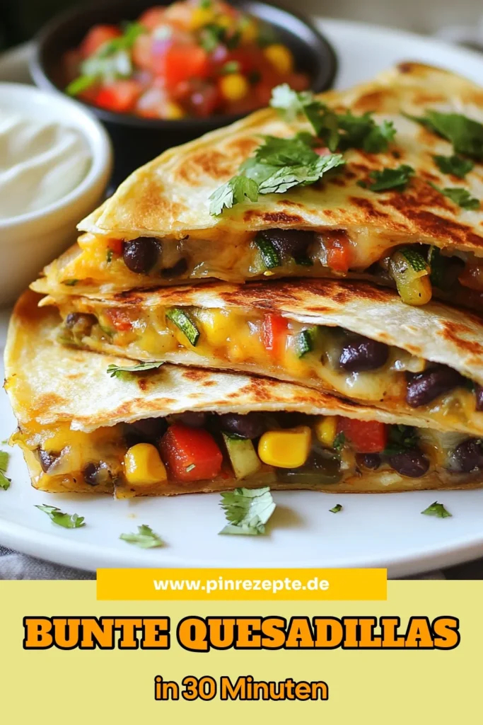Genießen Sie diese köstlichen schwarzen Bohnen Quesadillas, die perfekt für ein gesundes mexikanisches Gericht sind. Dieses einfache vegetarische Quesadilla Rezept kombiniert Vollkorn Tortillas mit einer herzhaften Füllung aus schwarzen Bohnen, Gemüse und Gewürzen. Ideal für jede Mahlzeit! Probieren Sie es aus und bringen Sie Farbe auf den Tisch. Speichern Sie dieses Rezept für später! #schwarzeBohnenQuesadillas #vegetarischeQuesadillaRezept #gesundeMexikanischeGerichte #einfacheGemüseQuesadillas