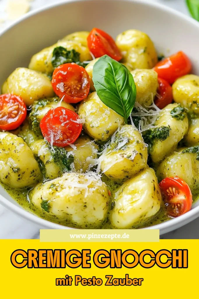 Entdecke dieses köstliche Gnocchi Rezept für cremige Pesto-Gnocchi, das einfach und schnell zubereitet ist! Dieses vegane Pesto Gericht bringt frischen Geschmack auf den Tisch und eignet sich perfekt für eine einfache Pasta mit Pesto. Mit nur wenigen Zutaten zauberst du eine leckere Mahlzeit für die ganze Familie. Probiere es aus und teile die Freude! #cremigePestoGnocchi #GnocchiRezept #schnellePastaRezepte #veganesPestoGericht