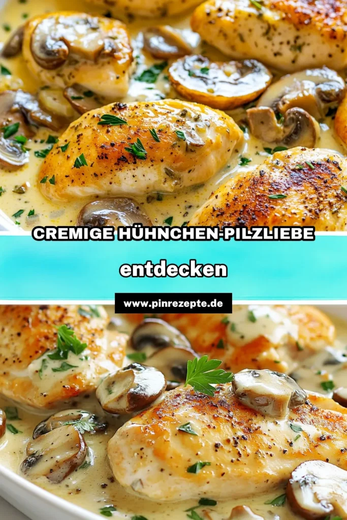 Entdecken Sie dieses köstliche Rezept für eine cremige Pilz-Hühnchen-Pfanne, die nicht nur einfach zuzubereiten ist, sondern auch eine wahre Geschmacksexplosion bietet. Perfekt für schnelle Abendessen Ideen! Verwöhnen Sie sich mit saftigen Hähnchenbrüsten und einer cremigen Pilzsauce. Ideal für Fans von herzhaften Hähnchenrezepten und einfachen Pilzgerichten. Probieren Sie es aus und genießen Sie ein leckeres Abendessen! #CremigePilzHühnchenPfanne #HähnchenbrustRezepte #EinfachePilzgerichte #SchnelleAbendessenIdeen