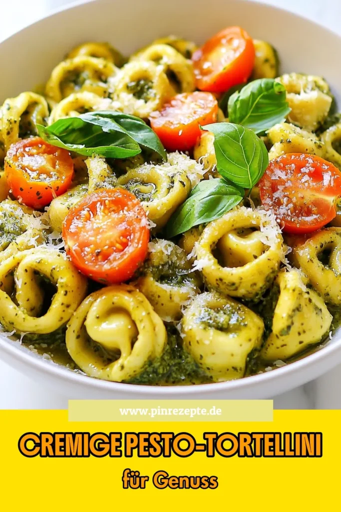 Entdecken Sie dieses köstliche Käse-Tortellini Rezept für eine cremige Pesto-Tortellini-Pfanne! In nur 25 Minuten zaubern Sie schnelle Pasta Gerichte mit einer einfachen Pesto-Sauce, die perfekt für italienische Abendessen Ideen ist. Genießen Sie den reinen Geschmack von frischem Gemüse, Sahne und delikatem Parmesan. Ideal für jede Gelegenheit – probieren Sie es aus und speichern Sie es für Ihr nächstes Abendessen! #PastaLovers #ItalianRecipes #QuickMeals #PestoDelight