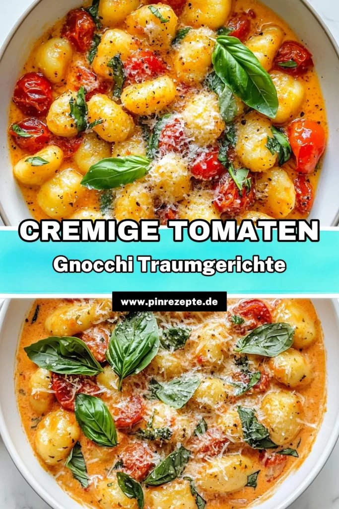 Lust auf ein köstliches und einfaches Gericht? Probieren Sie dieses Ein-Topf Gnocchi Rezept für cremige Tomaten-Basilikum-Gnocchi! In nur 20 Minuten genießen Sie Gnocchi mit Sahnesauce, die perfekt in die italienische Küche passen. Diese einfache Gnocchi Zubereitung ist ideal für ein schnelles Abendessen oder ein gemütliches Wochenende. Speichern Sie dieses Rezept für ein unvergessliches Geschmackserlebnis! #Gnocchi #EinTopfRezept #italienischeKüche #Sahnesauce