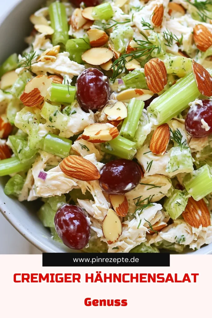 Entdecken Sie unser Rezept für griechischer Joghurt-Hähnchensalat – der cremiger Hähnchensalat, den Sie lieben werden! Dieser gesunde Hähnchensalat ist einfach zuzubereiten und perfekt für jede Gelegenheit. Genießen Sie die frischen Aromen von ungesüßtem griechischen Joghurt, knackigem Sellerie und süßen Trauben. Perfekt für leichte Mittagessen oder als Beilage. Speichern Sie dieses Rezept für Ihren nächsten Kochabend! #Hähnchensalat #gesundessen #Joghurt #Rezeptideen