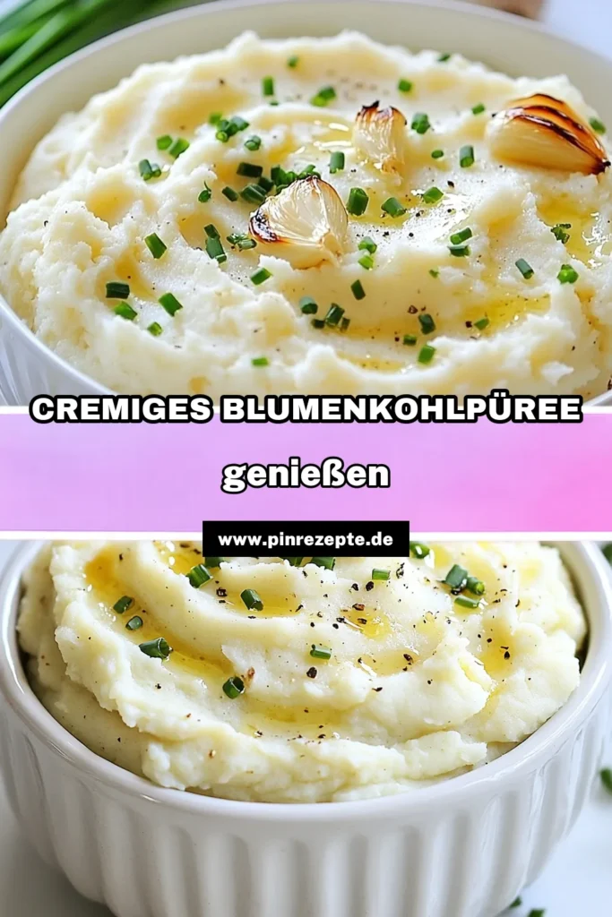 Erleben Sie den Geschmack von cremigem Blumenkohlpüree mit diesem Röstknoblauch Rezept! Dieses gesunde Püree ist nicht nur vegan, sondern auch eine einfache Beilage für jedes Gericht. Perfekt für Ihre nächste Mahlzeit, verbindet es den vollen Geschmack von geröstetem Knoblauch mit der zarten Textur von Blumenkohl. Speichern Sie das Rezept und genießen Sie eine köstliche, nahrhafte Option. #CremigesBlumenkohlpüree #RöstknoblauchRezept #gesundesPüree #einfacheBeilagenRezepte