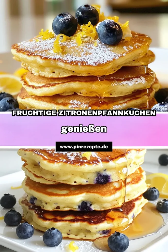 Entdecke das perfekte Frühstück mit diesen Zitronen-Blaubeer-Pfannkuchen! Dieses Ricotta-Pfannkuchen Rezept kombiniert frische Blaubeeren mit einer zarten Zitronennote für ein leichtes Frühstücksrezept, das jeden begeistert. Ideal für milchfreie Liebhaber, verwendet einfach Mandelmilch. Probiere sie heute aus und erlebe den Genuss! Speichere das Rezept und teile deine Kreationen! #Pfannkuchen #Frühstück #Ricotta #ZitronenBlaubeer
