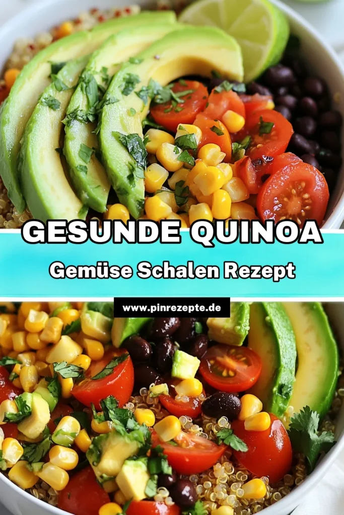 Entdecken Sie unsere leckeren Quinoa Gemüse Schalen! Dieses gesunde Quinoa Rezept kombiniert bunte, frische Zutaten in einer vegetarischen Quinoa Schüssel. Perfekt für eine Avocado Quinoa Bowl oder einfach als köstliche Gemüse Schalen. Bereiten Sie in nur 30 Minuten eine nahrhafte Mahlzeit zu, die nicht nur lecker ist, sondern auch voller Nährstoffe steckt. Probieren Sie es aus und lassen Sie sich inspirieren! #QuinoaRezepte #GesundeErnährung #Vegetarisch #AvocadoBowl