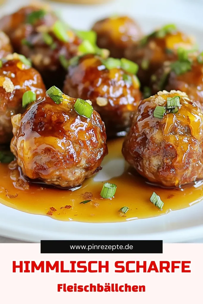 Entdecke das köstliche Rezept für Honig-Sriracha Fleischbällchen! Diese einfachen Fleischbällchen überzeugen mit ihrer würzigen Glasur für Fleischbällchen und sind ideal für jede Gelegenheit. Mit Rindfleisch Fleischbällchen, die einfach zuzubereiten sind, bringst du asiatisch inspirierte Fleischbällchen auf den Tisch. Probiere sie aus und lass dich von ihrem Geschmack begeistern! Pinne es jetzt und genieße! #Fleischbällchen #Essensideen #Asiatisch #Rezept