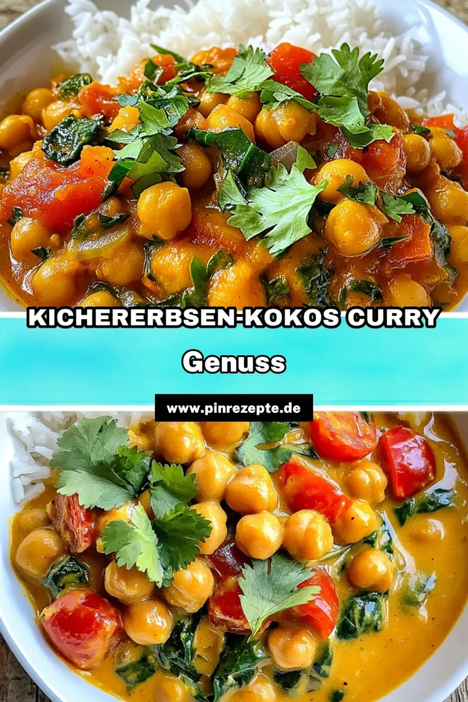 Entdecke dieses köstliche Kichererbsencurry Rezept mit Kokosmilch, das nicht nur einfach zuzubereiten, sondern auch gesund ist! Unser veganes Kichererbsencurry vereint aromatische Gewürze und frische Zutaten zu einem wunderbaren, cremigen Erlebnis. Perfekt für eine schnelle Alltagsspeise oder ein besonderes Abendessen. Lass dir dieses einfaches Curry Rezept nicht entgehen und speichere es dir! #Kichererbsencurry #KokosmilchCurry #veganesEssen #gesundesCurryGericht