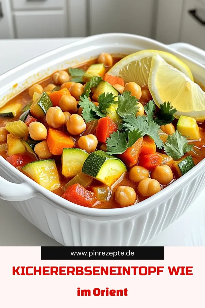 Genießen Sie den köstlichen Marokkanischen Kichererbseneintopf, der Ihre Küche in einen Geschmacksoasen verwandelt! Mit einfachen Zutaten wie Kichererbsen, frischem Gemüse und aromatischen Gewürzen ist dieses Rezept perfekt für ein gesundes Abendessen. Entdecken Sie die Schritt-für-Schritt-Anleitung und bringen Sie Abwechslung auf Ihren Tisch. Klicken Sie jetzt, um das Rezept auszuprobieren! #Kichererbseneintopf #Rezepte #Vegetarisch #GesundeErnährung