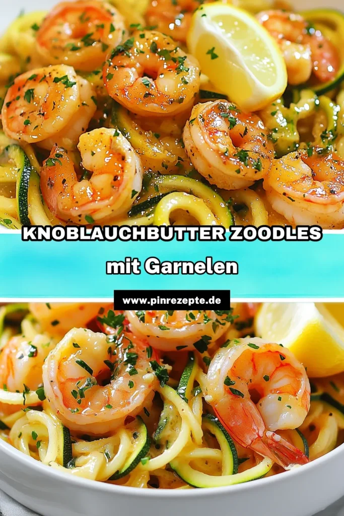 Entdecke unser köstliches Knoblauchbutter Garnelen Zoodles Rezept – eine gesunde und leckere Option für alle Garnelenliebhaber! Diese gesunde Garnelengerichte kombinieren zarte Zucchini Noodles mit saftigen Garnelen in einer aromatischen Knoblauchbuttersauce. Perfekt für schnell und einfach Kochen! Probiere es aus und genieße ein leichtes Gericht, das jedem schmeckt. Speichere dieses Rezept für später! #Garnelen #Zoodles #GesundeRezepte #KochenMitLiebe