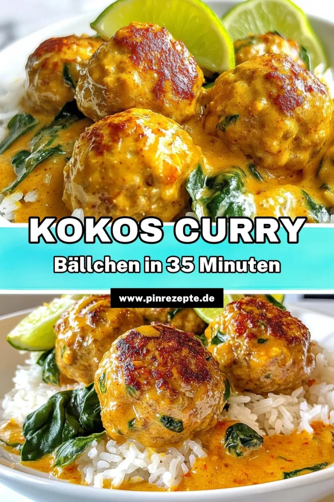 Entdecke unser leckeres Rezept für Kokos-Curry-Fleischbällchen, perfekt für ein einfaches Abendessen! Diese Hähnchenfleischbällchen bringen die Aromen Asiens direkt in deine Küche. Unsere gesunden Curry-Rezepte sind ideal für Familien und jede Woche ein Genuss. Probiere es aus und koche diese asiatischen Fleischbällchen mit Kokos für ein schmackhaftes Mahl! Speichere das Rezept jetzt! #KokosCurry #Fleischbällchen #GesundeRezepte #EinfacheAbendessen