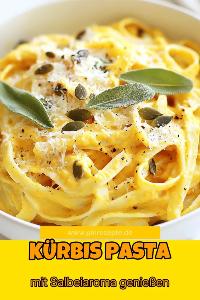 Entdecke das Rezept für herzhafte Kürbis-Salbei-Pasta, das perfekt für den Herbst ist! Diese einfache Kürbispasta vereint frisches Kürbispüree und aromatischen Salbei in einer cremigen Sauce, die jeden begeistert. Ideal für vegane Genießer, kannst du die Sahne durch Kokosnusscreme ersetzen. Probiere es aus und verwöhne deine Familie mit dieser köstlichen Pasta-Variation! Speichere das Rezept jetzt! #KürbisSalbeiPasta #herzhaftePastaMitKürbis #einfacheKürbispasta #veganeKürbispasta