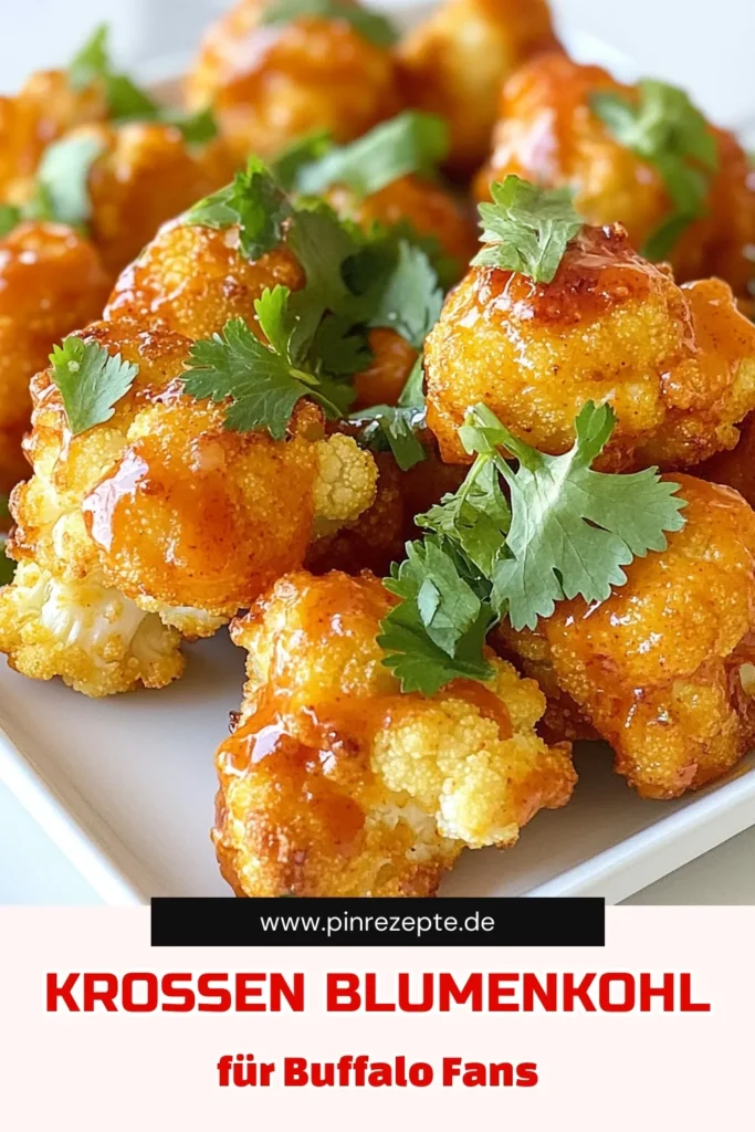 Entdecke das köstliche Rezept für Buffalo Blumenkohl Bissen! Diese glutenfreien Blumenkohl Snacks sind einfach zuzubereiten und perfekt für vegane Feinschmecker. Mit unserer einfachen Anleitung kannst du Blumenkohl im Ofen knusprig backen und mit einer unwiderstehlichen veganen Buffalo Saucen Rezept verfeinern. Probiere es aus und genieße gesunde Snacks! Speichere das Rezept für später! #BuffaloBlumenkohl #veganeRezepte #glutenfrei #BlumenkohlSnacks