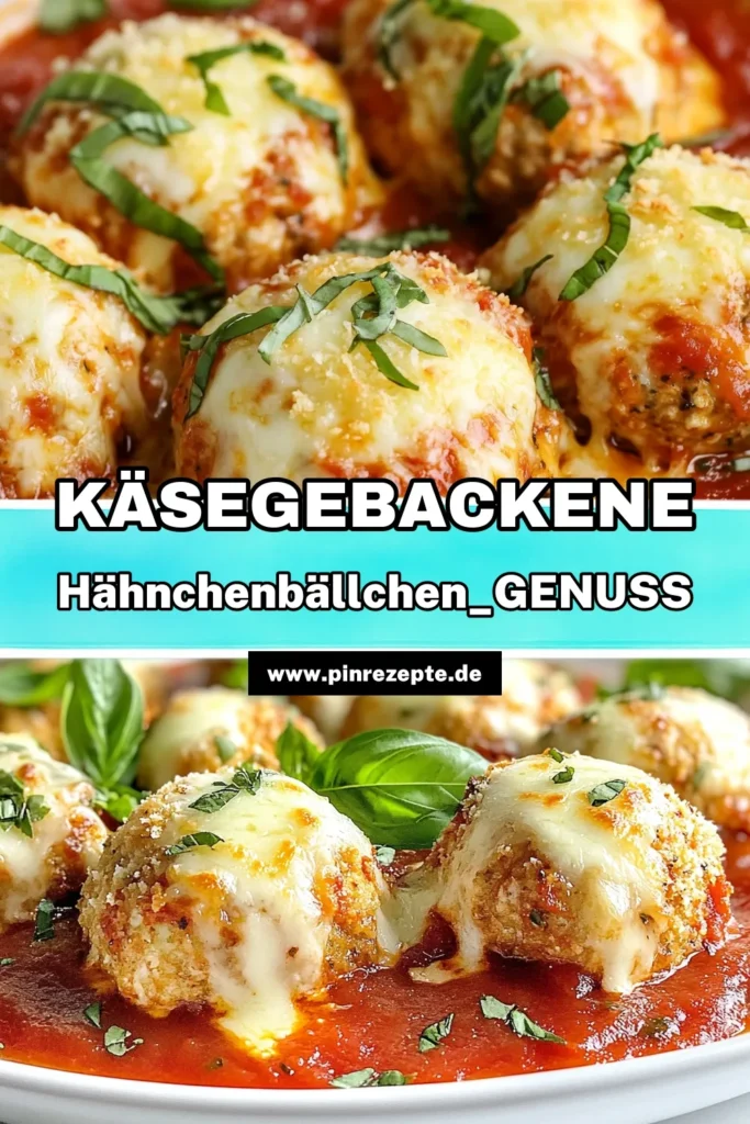 Entdecken Sie das köstliche Rezept für unsere Käsige Hähnchen-Fleischbällchen! Diese einfachen Parmesan-Hähnchenbällchen sind perfekt für ein italienisches Abendessen. Mit zarten Hähnchen, gewürzt mit aromatischen Kräutern und serviert in warmer Marinara-Sauce, sind sie ein Genuss für die ganze Familie. Holen Sie sich das Rezept für diese italienischen Fleischbällchen und bringen Sie Abwechslung auf den Tisch! #Fleischbällchen #Hähnchenrezept #Käsegenuss #ItalienischeKüche