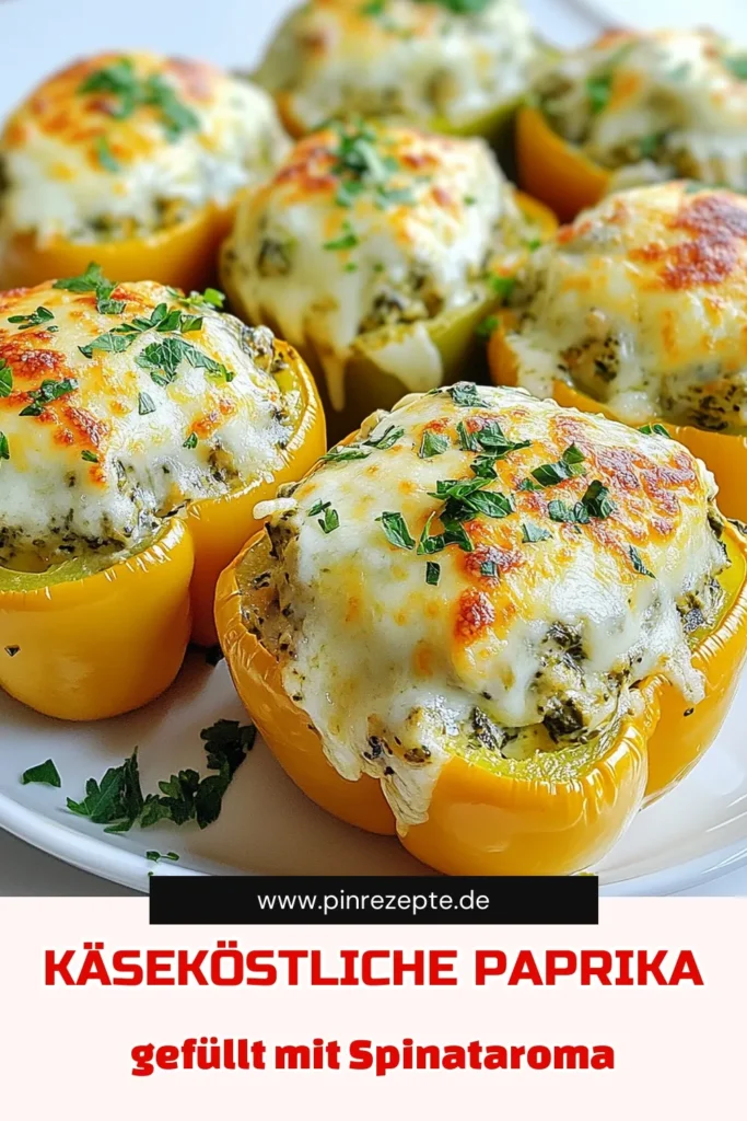 Entdecken Sie dieses köstliche Rezept für Spinartischocken gefüllte Paprika, das Ihre vegetarischen Gäste begeistern wird. Diese gefüllte Paprika Rezept kombiniert Spinat und Artischocken, verfeinert mit einer cremigen Füllung und einer herzhaften Paprika mit Käsekruste. Ideal für ein schnelles Abendessen oder als Partygericht, perfekt für Ihre nächste Zusammenkunft. Jetzt ausprobieren und speichern! #Spinartischocken #gefülltePaprika #vegetarischeRezept #Käsekruste
