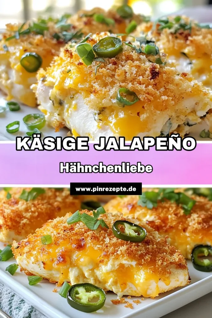 Entdecken Sie unser köstliches Rezept für Jalapeño Hühnchen Auflauf! Dieser Käse gefüllte Hühnchen Auflauf kombiniert saftige Hähnchenbrust mit würzigem Frischkäse, scharfem Cheddar und frischen Jalapeños. Perfekt für unkomplizierte Abendessen, unser scharfer Hühnchen Auflauf ist einfach in der Zubereitung. Probieren Sie dieses einfache Hühnchengericht und genießen Sie den Geschmack! Jetzt ausprobieren und speichern! #JalapeñoHühnchenAuflauf #KäseGefülltesHühnchen #ScharferHühnchenAuflauf #EinfacheHühnchengerichte