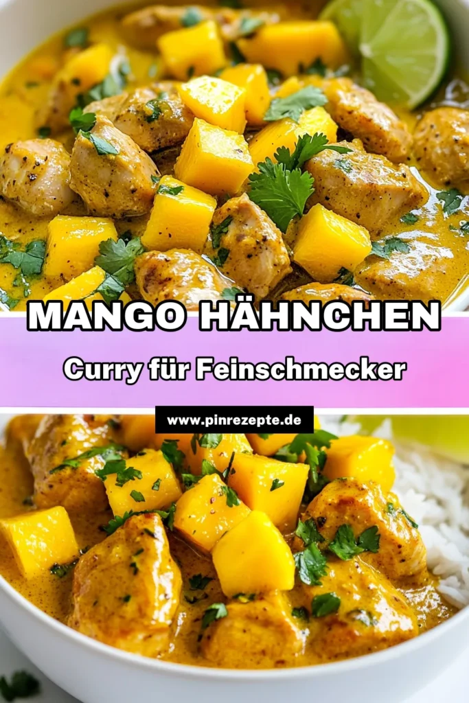 Entdecke das köstliche Mango Hähnchen Curry, ein exotisches Curry Rezept, das einfach zuzubereiten ist! Unsere Mango Hähnchen Anleitung zeigt dir, wie du mit Hähnchenschenkeln, Kokosmilch und frischer Mango ein aromatisches Gericht zaubern kannst. Perfekt für alle, die ein einfaches Hähnchen Curry lieben! Probiere es aus und verwöhne deine Familie. Teile deine Kreation! #MangoHähnchenCurry #CurryMitKokosmilch #ExotischesCurryRezept #EinfachesHähnchenCurry