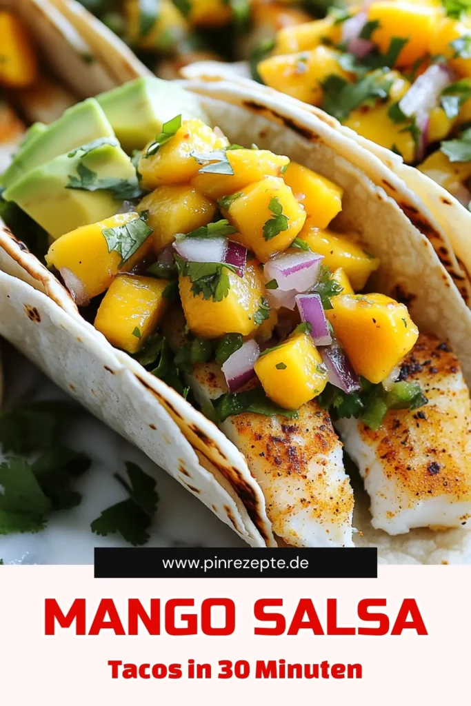 Genießen Sie die Aromen der Mexikanischen Küche mit unserem schnellen Fisch-Tacos Rezept! Diese Mango Salsa Tacos sind nicht nur einfach zuzubereiten, sondern auch eine gesunde Wahl für Fischgerichte. Perfekt für jede Gelegenheit, begeistern sie mit frischem Fisch und köstlicher Salsa. Lassen Sie sich inspirieren und speichern Sie dieses einfache Taco Rezept für Ihr nächstes Abendessen! #FischTacos #GesundeGerichte #MangoSalsaTacos #MexikanischeKüche