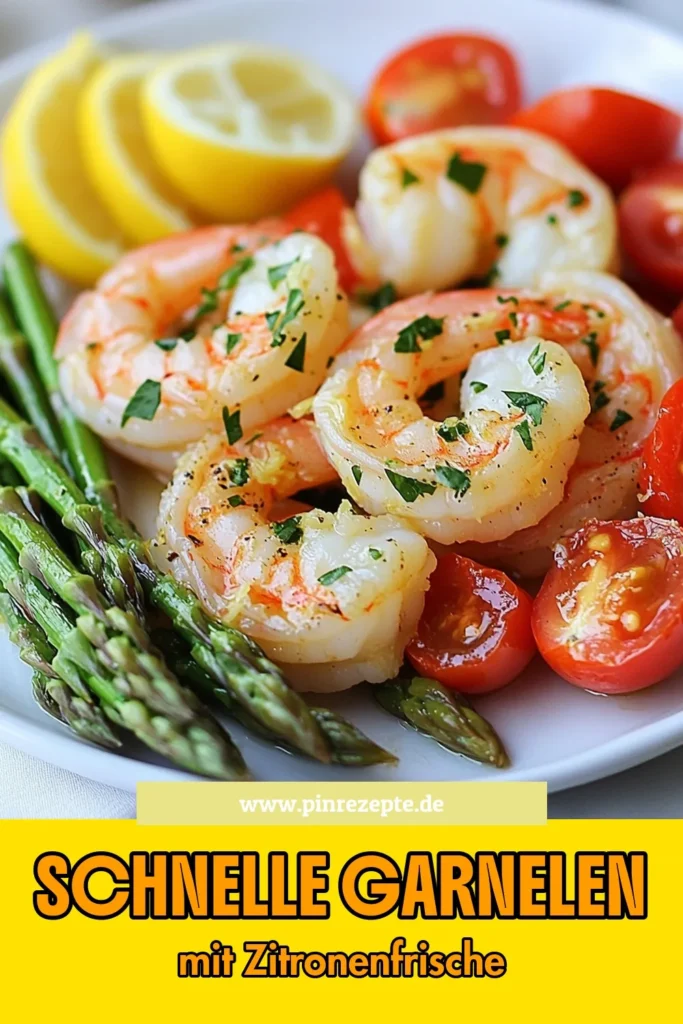 Entdecke dieses einfache Garnelen Rezept für Ofen gebackene Garnelen mit Zitronen Knoblauch Garnelen! Dieses gesunde Meeresfrüchte Gericht vereint die Frische von Zitrone und Knoblauch mit knackigem Gemüse. Ideal für ein schnelles mediterranes Garnelen Rezept, das in nur 30 Minuten zubereitet ist. Probiere es aus und bringe einen Hauch von Mittelmeer auf deinen Tisch! Teile deine Kreationen! #GarnelenRezept #GesundeKüche #MediterraneRezepte #OfenGebacken