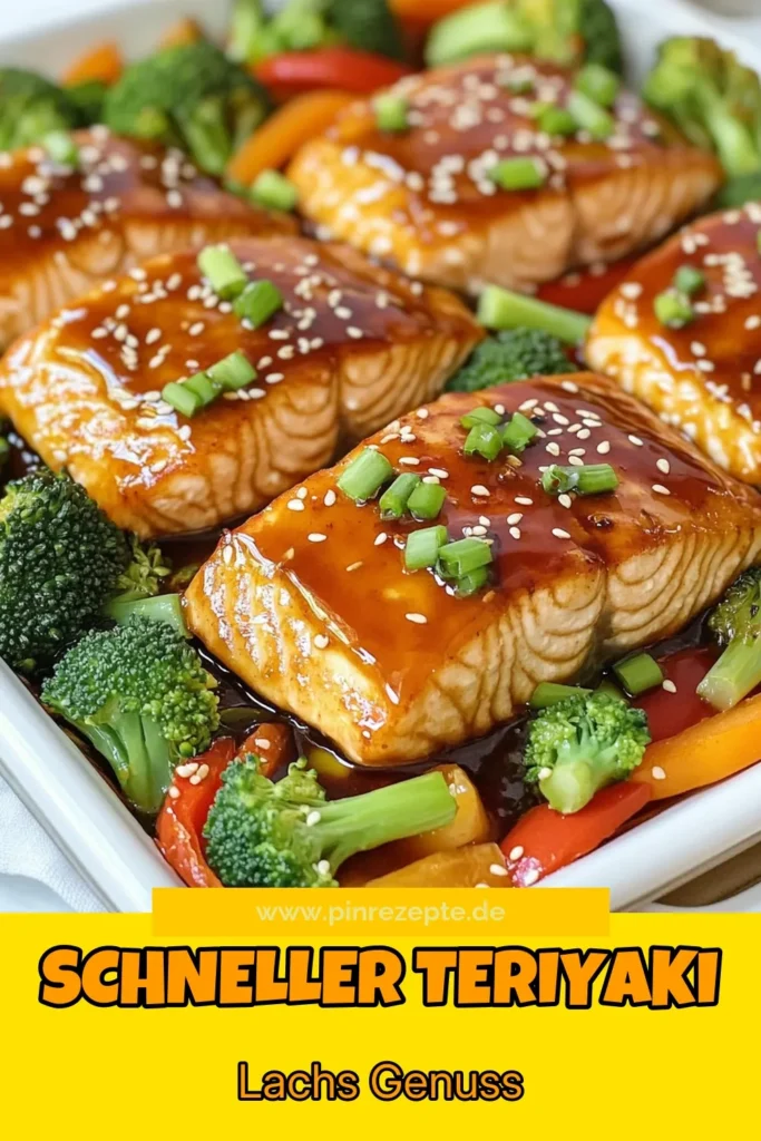 Entdecken Sie unser einfaches und leckeres Rezept für Teriyaki-Lachs auf dem Backblech! Dieser gesunde Lachs ist perfekt für schnelle Teriyaki-Rezepte und kombiniert zartes Lachsfilet mit buntem Gemüse. In nur 30 Minuten servieren Sie ein köstliches Gericht, das nicht nur gut schmeckt, sondern auch nährstoffreich ist. Probieren Sie es aus und verwandeln Sie Ihr Abendessen mit diesen Ofengerichten mit Gemüse. Speichern Sie das Rezept! #TeriyakiLachs #LachsfiletBackblech #gesundeLachsrezepte #schnelleTeriyakiRezepte