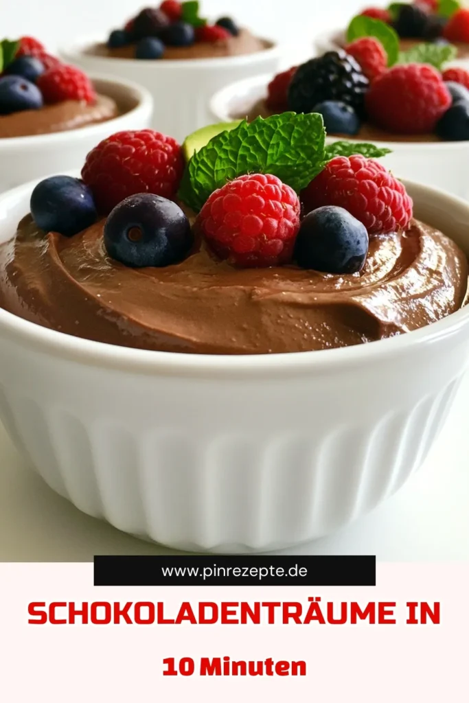 Verwöhne deinen Gaumen mit einem cremigen Schokoladen-Avocado-Mousse! Diese einfache, gesunde Rezeptur kombiniert reife Avocados mit ungesüßtem Kakaopulver und einem Hauch von Ahornsirup für den perfekten Genuss. Ideal als Dessert oder Snack! Klicke jetzt, um die Schritt-für-Schritt-Anleitung zu entdecken und dieses leckere Rezept auszuprobieren. #SchokoladenAvocadoMousse #GesundeRezepte #VeganeLeckereien #DessertIdeen