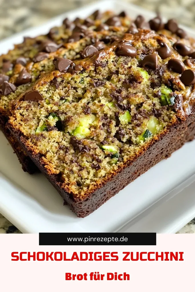 Entdecken Sie dieses köstliche Schokoladen-Zucchini-Brot, das perfekte Zucchini Brot Rezept für gesunde Schokoladenrezepte! Mit saftiger Zucchini, Zartbitter-Schokoladenstückchen und optionalen Nüssen sorgt dieses Schokoladenbrot mit Zucchini für Genuss ohne Schuldgefühle. Ideal für jede Gelegenheit! Speichern Sie das Rezept und überraschen Sie Ihre Liebsten mit diesem Hit! #SchokoladenZucchiniBrot #ZucchiniBrotRezept #gesundeSchokoladenrezepte #SchokoladenbrotMitZucchini